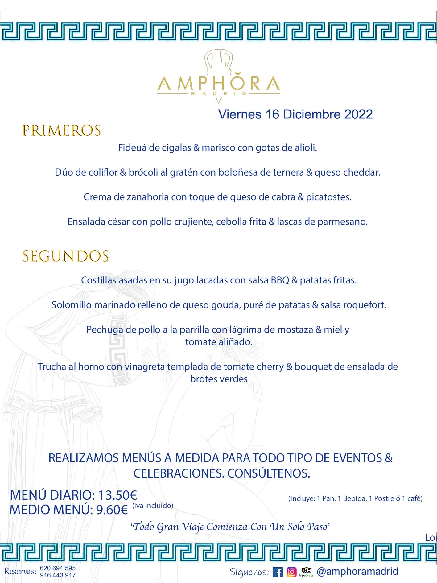 MENU DEL VIERNES DÍA 16 DE DICIEMBRE MENÚS DIARIOS MEJORES MENÚS RESTAURANTES ALCORCÓN RESTAURANTE AMPHORA TERRAZA EN ALCORCÓN (DISPONEMOS DE UNA GRAN TERRAZA) Av. Leganés, 54 28923 · Alcorcón · Madrid · España. 91 644 39 17 620 694 595 También realizamos menús especiales a medida personalizados a grupos para todo tipo de eventos, como celebraciones, comidas o cenas de empresas, bautizos, bodas, cumpleaños, cenas o comidas de navidad 2022/2023, etc. Consúltenos o visite nuestras excelentes y amplias instalaciones y les prepararemos el menú más ajustado a sus necesidades y presupuesto. #RestaurantesEventos #RestaurantesMenúsCelebraciones #RestaurantesSalonesBodasBautizosComuniones #MenúsEspecialesparaEventosAlcorcón #MenúsCelebracionesAlcorcón #RestaurantesSalonesMenúsEspecialesGrupos #RestaurantesMenúsCumpleaños #ComidasCenasEmpresasAlcorcón #MenúsparaCenasComidasEventosEmpresasMadrid #MejoresTerrazasMadrid #MejorTerrazaAlcorcónMadrid #PresupuestosMenúsBodasComunionesBautizosAlcorcón #RestaurantesSecretosconEncantoMadrid #RestaurantesMenúsCenasComidasGruposEmpresasNavidadesAlcorcon #SalonesComidasCenasEmpresasAlcorcón #MenúsEventos #MenúsBodas #MenúsComuniones #MenúsCumpleaños #MenúsBautizos #MenúsEventosAlcorcón #MenúsBodasAlcorcón #MenúsComunionesAlcorcón #MenúsCumpleañosAlcorcón #MenúsBautizosAlcorcón #MenúsNavidadAlcorcón #MenúsComidasNavidad #MenúsCenasNavidad #SalonesEventosAlcorcón RESTAURANTES ALCORCÓN CELEBRACIONES EVENTOS CUMPLEAÑOS BODAS COMUNIONES BAUTIZOS, MENÚS ESPECIALES A MEDIDA PARA REUNIONES FAMILIARES EVENTOS CELEBRACIONES BODAS COMUNIONES BAUTIZOS EN ALCORCÓN, RESTAURANTES SALONES GRUPOS COMIDAS CENAS EN ALCORCÓN, RESTAURANTES COMIDAS CENAS EMPRESA ALCORCÓN MADRID, MEJORES TERRAZAS ALCORCÓN, MEJOR TERRAZA ALCORCÓN, RESTAURANTES SECRETOS CON ENCANTO EN MADRID, RESTAURANTES MENUS GRUPOS ESPECIALES COMIDAS CENAS EMPRESAS NAVIDADES ALCORCÓN, CONSÚLTE NUESTROS MENÚS A MEDIDA PARA EVENTOS - REALIZAMOS MENÚS A MEDIDA PARA BODAS, COMUNIONES, BAUTIZOS, CUMPLEAÑOS, CENAS COMIDAS DE EMPRESAS, ETC - NUESTRO RESTAURANTE DIPONE DE UNA EXTRAORDINARIA TERRAZA PARA TODO TIPO DE EVENTOS - NUESTROS SALONES INTERIORES SE ADAPTAN A TODO DE EVENTOS, YA SEAN PARTICULARES COMO DE EMPRESAS - RESTAURANTE PREPARADO PARA TODO TIPO DE EVENTOS DE CLIENTES DE LA ZONA SUR SUROESTE DE MADRID COMO ALCORCÓN MÓSTOLES FUENLABRADA VILLAVICIOSA DE ODÓN POZUELO DE ALARCÓN GETAFE LAS ROZAS MAJADAHONDA - UNO DE LOS MEJORES RESTAURANTES DE MADRID PARA COMER O CENAR A LA CARTA O CON NUESTROS MENÚS - CELEBRE CON NOSOTROS SUS REUNIONES FAMILIARES CUMPLEAÑOS BAUTIZOS COMUNIONES BODAS PRESENTACIONES ETC. PUES SERÁN UN ÉXITO - MEJORES RESTAURANTES SALONES CELEBRACIONES EN ALCORCÓN -RESTAURANTES MENUS GRUPOS COMIDAS CENAS REUNIONES EMPRESAS NAVIDADES 2022 2023 ALCORCÓN ZONA SUR MADRID.