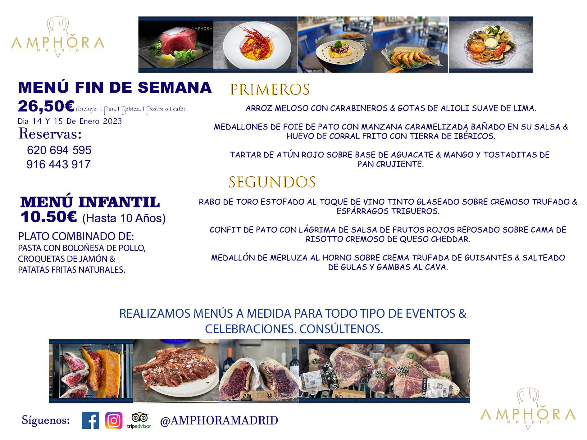 MENÚS FIN DE SEMANA SÁBADO 14 Y DOMINGO 15 DE ENERO DE 2023 RESTAURANTE AMPHORA TERRAZA EN ALCORCÓN (DISPONEMOS DE UNA GRAN TERRAZA) Av. Leganés, 54 28923 · Alcorcón · Madrid · España. 91 644 39 17 620 694 595 También realizamos menús especiales a medida personalizados a grupos para todo tipo de eventos, como celebraciones, comidas o cenas de empresas, bautizos, bodas, cumpleaños, cenas o comidas de navidad 2022/2023, etc. Consúltenos o visite nuestras excelentes y amplias instalaciones y les prepararemos el menú más ajustado a sus necesidades y presupuesto. #RestaurantesEventos #RestaurantesMenúsCelebraciones #RestaurantesSalonesBodasBautizosComuniones #MenúsEspecialesparaEventosAlcorcón #MenúsCelebracionesAlcorcón #RestaurantesSalonesMenúsEspecialesGrupos #RestaurantesMenúsCumpleaños #ComidasCenasEmpresasAlcorcón #MenúsparaCenasComidasEventosEmpresasMadrid #MejoresTerrazasMadrid #MejorTerrazaAlcorcónMadrid #PresupuestosMenúsBodasComunionesBautizosAlcorcón #RestaurantesSecretosconEncantoMadrid #RestaurantesMenúsCenasComidasGruposEmpresasNavidadesAlcorcon #SalonesComidasCenasEmpresasAlcorcón #MenúsEventos #MenúsBodas #MenúsComuniones #MenúsCumpleaños #MenúsBautizos #MenúsEventosAlcorcón #MenúsBodasAlcorcón #MenúsComunionesAlcorcón #MenúsCumpleañosAlcorcón #MenúsBautizosAlcorcón #MenúsNavidadAlcorcón #MenúsComidasNavidad #MenúsCenasNavidad #SalonesEventosAlcorcón RESTAURANTES ALCORCÓN CELEBRACIONES EVENTOS CUMPLEAÑOS BODAS COMUNIONES BAUTIZOS, MENÚS ESPECIALES A MEDIDA PARA REUNIONES FAMILIARES EVENTOS CELEBRACIONES BODAS COMUNIONES BAUTIZOS EN ALCORCÓN, RESTAURANTES SALONES GRUPOS COMIDAS CENAS EN ALCORCÓN, RESTAURANTES COMIDAS CENAS EMPRESA ALCORCÓN MADRID, MEJORES TERRAZAS ALCORCÓN, MEJOR TERRAZA ALCORCÓN, RESTAURANTES SECRETOS CON ENCANTO EN MADRID, RESTAURANTES MENUS GRUPOS ESPECIALES COMIDAS CENAS EMPRESAS NAVIDADES ALCORCÓN, CONSÚLTE NUESTROS MENÚS A MEDIDA PARA EVENTOS - REALIZAMOS MENÚS A MEDIDA PARA BODAS, COMUNIONES, BAUTIZOS, CUMPLEAÑOS, CENAS COMIDAS DE EMPRESAS, ETC - NUESTRO RESTAURANTE DIPONE DE UNA EXTRAORDINARIA TERRAZA PARA TODO TIPO DE EVENTOS - NUESTROS SALONES INTERIORES SE ADAPTAN A TODO DE EVENTOS, YA SEAN PARTICULARES COMO DE EMPRESAS - RESTAURANTE PREPARADO PARA TODO TIPO DE EVENTOS DE CLIENTES DE LA ZONA SUR SUROESTE DE MADRID COMO ALCORCÓN MÓSTOLES FUENLABRADA VILLAVICIOSA DE ODÓN POZUELO DE ALARCÓN GETAFE LAS ROZAS MAJADAHONDA - UNO DE LOS MEJORES RESTAURANTES DE MADRID PARA COMER O CENAR A LA CARTA O CON NUESTROS MENÚS - CELEBRE CON NOSOTROS SUS REUNIONES FAMILIARES CUMPLEAÑOS BAUTIZOS COMUNIONES BODAS PRESENTACIONES ETC. PUES SERÁN UN ÉXITO - MEJORES RESTAURANTES SALONES CELEBRACIONES EN ALCORCÓN -RESTAURANTES MENUS GRUPOS COMIDAS CENAS REUNIONES EMPRESAS NAVIDADES 2022 2023 ALCORCÓN ZONA SUR MADRID.