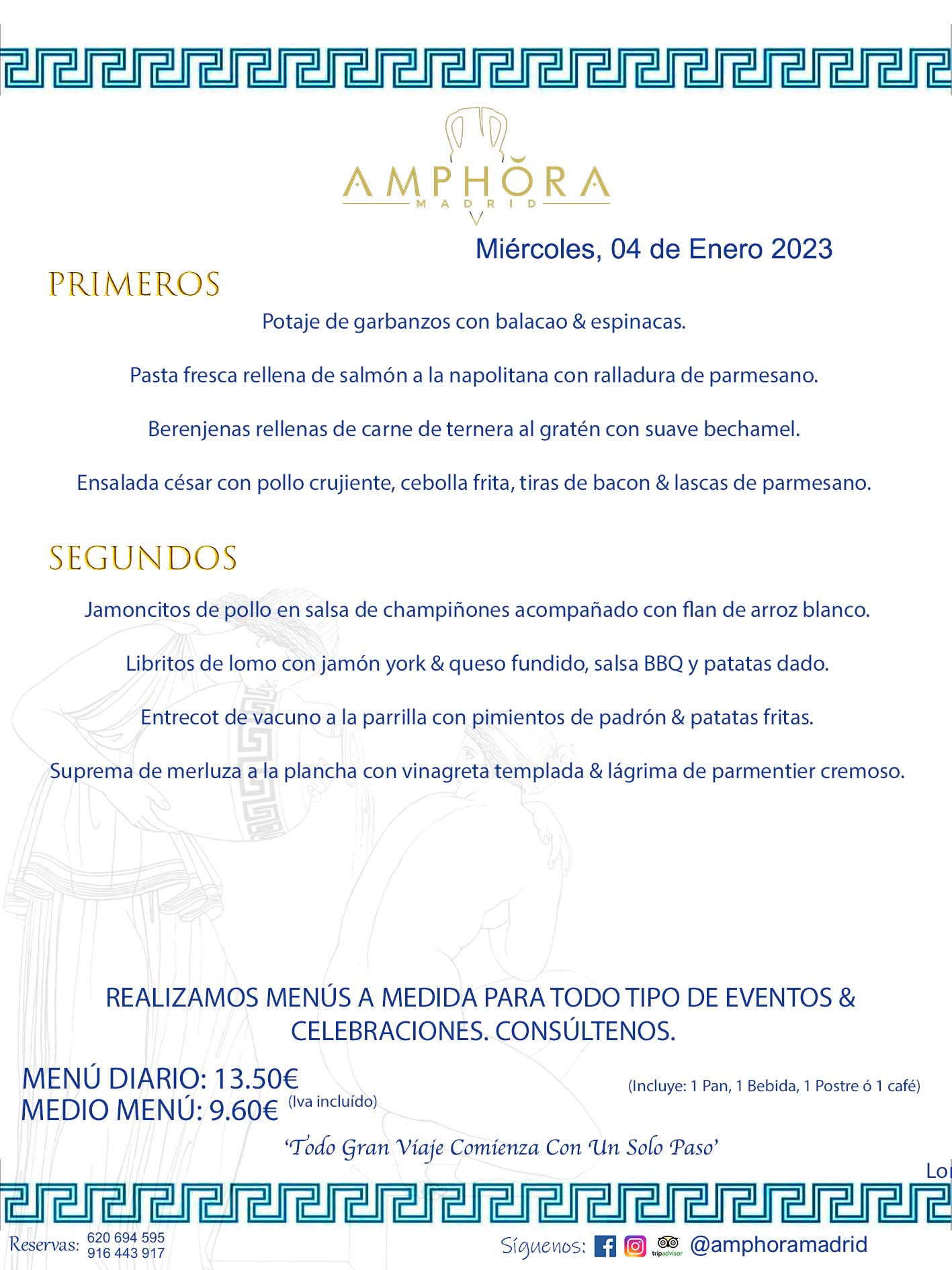 MENU DEL MIÉRCOLES DÍA 4 DE ENERO DE 2023 MENÚS DIARIOS MEJORES MENÚS RESTAURANTES ALCORCÓN RESTAURANTE AMPHORA TERRAZA EN ALCORCÓN (DISPONEMOS DE UNA GRAN TERRAZA) Av. Leganés, 54 28923 · Alcorcón · Madrid · España. 91 644 39 17 620 694 595 También realizamos menús especiales a medida personalizados a grupos para todo tipo de eventos, como celebraciones, comidas o cenas de empresas, bautizos, bodas, cumpleaños, cenas o comidas de navidad 2022/2023, etc. Consúltenos o visite nuestras excelentes y amplias instalaciones y les prepararemos el menú más ajustado a sus necesidades y presupuesto. #RestaurantesEventos #RestaurantesMenúsCelebraciones #RestaurantesSalonesBodasBautizosComuniones #MenúsEspecialesparaEventosAlcorcón #MenúsCelebracionesAlcorcón #RestaurantesSalonesMenúsEspecialesGrupos #RestaurantesMenúsCumpleaños #ComidasCenasEmpresasAlcorcón #MenúsparaCenasComidasEventosEmpresasMadrid #MejoresTerrazasMadrid #MejorTerrazaAlcorcónMadrid #PresupuestosMenúsBodasComunionesBautizosAlcorcón #RestaurantesSecretosconEncantoMadrid #RestaurantesMenúsCenasComidasGruposEmpresasNavidadesAlcorcon #SalonesComidasCenasEmpresasAlcorcón #MenúsEventos #MenúsBodas #MenúsComuniones #MenúsCumpleaños #MenúsBautizos #MenúsEventosAlcorcón #MenúsBodasAlcorcón #MenúsComunionesAlcorcón #MenúsCumpleañosAlcorcón #MenúsBautizosAlcorcón #MenúsNavidadAlcorcón #MenúsComidasNavidad #MenúsCenasNavidad #SalonesEventosAlcorcón RESTAURANTES ALCORCÓN CELEBRACIONES EVENTOS CUMPLEAÑOS BODAS COMUNIONES BAUTIZOS, MENÚS ESPECIALES A MEDIDA PARA REUNIONES FAMILIARES EVENTOS CELEBRACIONES BODAS COMUNIONES BAUTIZOS EN ALCORCÓN, RESTAURANTES SALONES GRUPOS COMIDAS CENAS EN ALCORCÓN, RESTAURANTES COMIDAS CENAS EMPRESA ALCORCÓN MADRID, MEJORES TERRAZAS ALCORCÓN, MEJOR TERRAZA ALCORCÓN, RESTAURANTES SECRETOS CON ENCANTO EN MADRID, RESTAURANTES MENUS GRUPOS ESPECIALES COMIDAS CENAS EMPRESAS NAVIDADES ALCORCÓN, CONSÚLTE NUESTROS MENÚS A MEDIDA PARA EVENTOS - REALIZAMOS MENÚS A MEDIDA PARA BODAS, COMUNIONES, BAUTIZOS, CUMPLEAÑOS, CENAS COMIDAS DE EMPRESAS, ETC - NUESTRO RESTAURANTE DIPONE DE UNA EXTRAORDINARIA TERRAZA PARA TODO TIPO DE EVENTOS - NUESTROS SALONES INTERIORES SE ADAPTAN A TODO DE EVENTOS, YA SEAN PARTICULARES COMO DE EMPRESAS - RESTAURANTE PREPARADO PARA TODO TIPO DE EVENTOS DE CLIENTES DE LA ZONA SUR SUROESTE DE MADRID COMO ALCORCÓN MÓSTOLES FUENLABRADA VILLAVICIOSA DE ODÓN POZUELO DE ALARCÓN GETAFE LAS ROZAS MAJADAHONDA - UNO DE LOS MEJORES RESTAURANTES DE MADRID PARA COMER O CENAR A LA CARTA O CON NUESTROS MENÚS - CELEBRE CON NOSOTROS SUS REUNIONES FAMILIARES CUMPLEAÑOS BAUTIZOS COMUNIONES BODAS PRESENTACIONES ETC. PUES SERÁN UN ÉXITO - MEJORES RESTAURANTES SALONES CELEBRACIONES EN ALCORCÓN -RESTAURANTES MENUS GRUPOS COMIDAS CENAS REUNIONES EMPRESAS NAVIDADES 2022 2023 ALCORCÓN ZONA SUR MADRID.