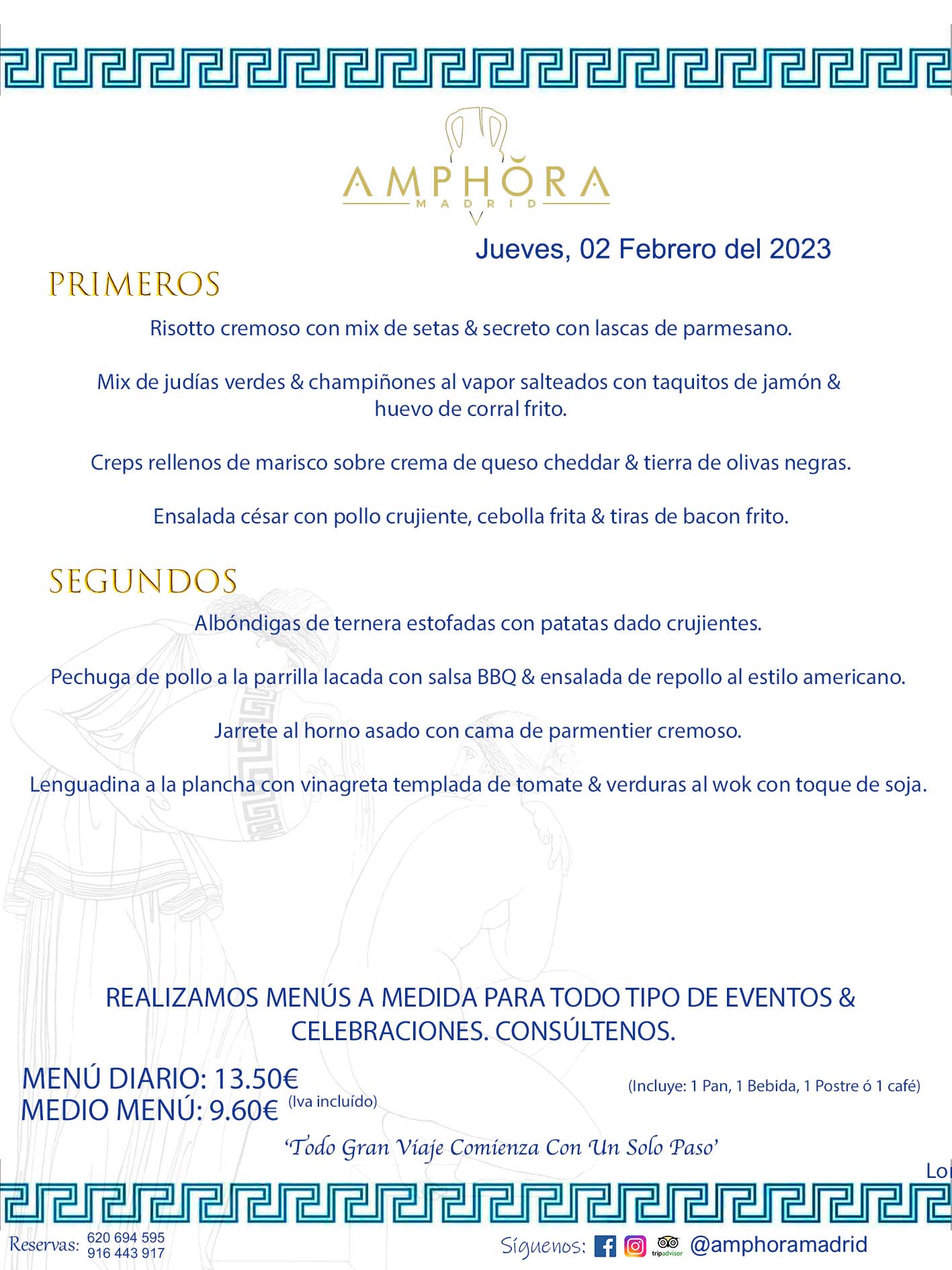 MENU DEL JUEVES DÍA 2 DE FEBRERO DE 2023 MENÚS DIARIOS MEJORES MENÚS RESTAURANTES ALCORCÓN RESTAURANTE AMPHORA TERRAZA EN ALCORCÓN (DISPONEMOS DE UNA GRAN TERRAZA) Av. Leganés, 54 28923 · Alcorcón · Madrid · España. 91 644 39 17 620 694 595 También realizamos menús especiales a medida personalizados a grupos para todo tipo de eventos, como celebraciones, comidas o cenas de empresas, bautizos, bodas, cumpleaños, cenas o comidas de navidad 2022/2023, etc. Consúltenos o visite nuestras excelentes y amplias instalaciones y les prepararemos el menú más ajustado a sus necesidades y presupuesto. #RestaurantesEventos #RestaurantesMenúsCelebraciones #RestaurantesSalonesBodasBautizosComuniones #MenúsEspecialesparaEventosAlcorcón #MenúsCelebracionesAlcorcón #RestaurantesSalonesMenúsEspecialesGrupos #RestaurantesMenúsCumpleaños #ComidasCenasEmpresasAlcorcón #MenúsparaCenasComidasEventosEmpresasMadrid #MejoresTerrazasMadrid #MejorTerrazaAlcorcónMadrid #PresupuestosMenúsBodasComunionesBautizosAlcorcón #RestaurantesSecretosconEncantoMadrid #RestaurantesMenúsCenasComidasGruposEmpresasNavidadesAlcorcon #SalonesComidasCenasEmpresasAlcorcón #MenúsEventos #MenúsBodas #MenúsComuniones #MenúsCumpleaños #MenúsBautizos #MenúsEventosAlcorcón #MenúsBodasAlcorcón #MenúsComunionesAlcorcón #MenúsCumpleañosAlcorcón #MenúsBautizosAlcorcón #MenúsNavidadAlcorcón #MenúsComidasNavidad #MenúsCenasNavidad #SalonesEventosAlcorcón RESTAURANTES ALCORCÓN CELEBRACIONES EVENTOS CUMPLEAÑOS BODAS COMUNIONES BAUTIZOS, MENÚS ESPECIALES A MEDIDA PARA REUNIONES FAMILIARES EVENTOS CELEBRACIONES BODAS COMUNIONES BAUTIZOS EN ALCORCÓN, RESTAURANTES SALONES GRUPOS COMIDAS CENAS EN ALCORCÓN, RESTAURANTES COMIDAS CENAS EMPRESA ALCORCÓN MADRID, MEJORES TERRAZAS ALCORCÓN, MEJOR TERRAZA ALCORCÓN, RESTAURANTES SECRETOS CON ENCANTO EN MADRID, RESTAURANTES MENUS GRUPOS ESPECIALES COMIDAS CENAS EMPRESAS NAVIDADES ALCORCÓN, CONSÚLTE NUESTROS MENÚS A MEDIDA PARA EVENTOS - REALIZAMOS MENÚS A MEDIDA PARA BODAS, COMUNIONES, BAUTIZOS, CUMPLEAÑOS, CENAS COMIDAS DE EMPRESAS, ETC - NUESTRO RESTAURANTE DIPONE DE UNA EXTRAORDINARIA TERRAZA PARA TODO TIPO DE EVENTOS - NUESTROS SALONES INTERIORES SE ADAPTAN A TODO DE EVENTOS, YA SEAN PARTICULARES COMO DE EMPRESAS - RESTAURANTE PREPARADO PARA TODO TIPO DE EVENTOS DE CLIENTES DE LA ZONA SUR SUROESTE DE MADRID COMO ALCORCÓN MÓSTOLES FUENLABRADA VILLAVICIOSA DE ODÓN POZUELO DE ALARCÓN GETAFE LAS ROZAS MAJADAHONDA - UNO DE LOS MEJORES RESTAURANTES DE MADRID PARA COMER O CENAR A LA CARTA O CON NUESTROS MENÚS - CELEBRE CON NOSOTROS SUS REUNIONES FAMILIARES CUMPLEAÑOS BAUTIZOS COMUNIONES BODAS PRESENTACIONES ETC. PUES SERÁN UN ÉXITO - MEJORES RESTAURANTES SALONES CELEBRACIONES EN ALCORCÓN -RESTAURANTES MENUS GRUPOS COMIDAS CENAS REUNIONES EMPRESAS NAVIDADES 2022 2023 ALCORCÓN ZONA SUR MADRID.