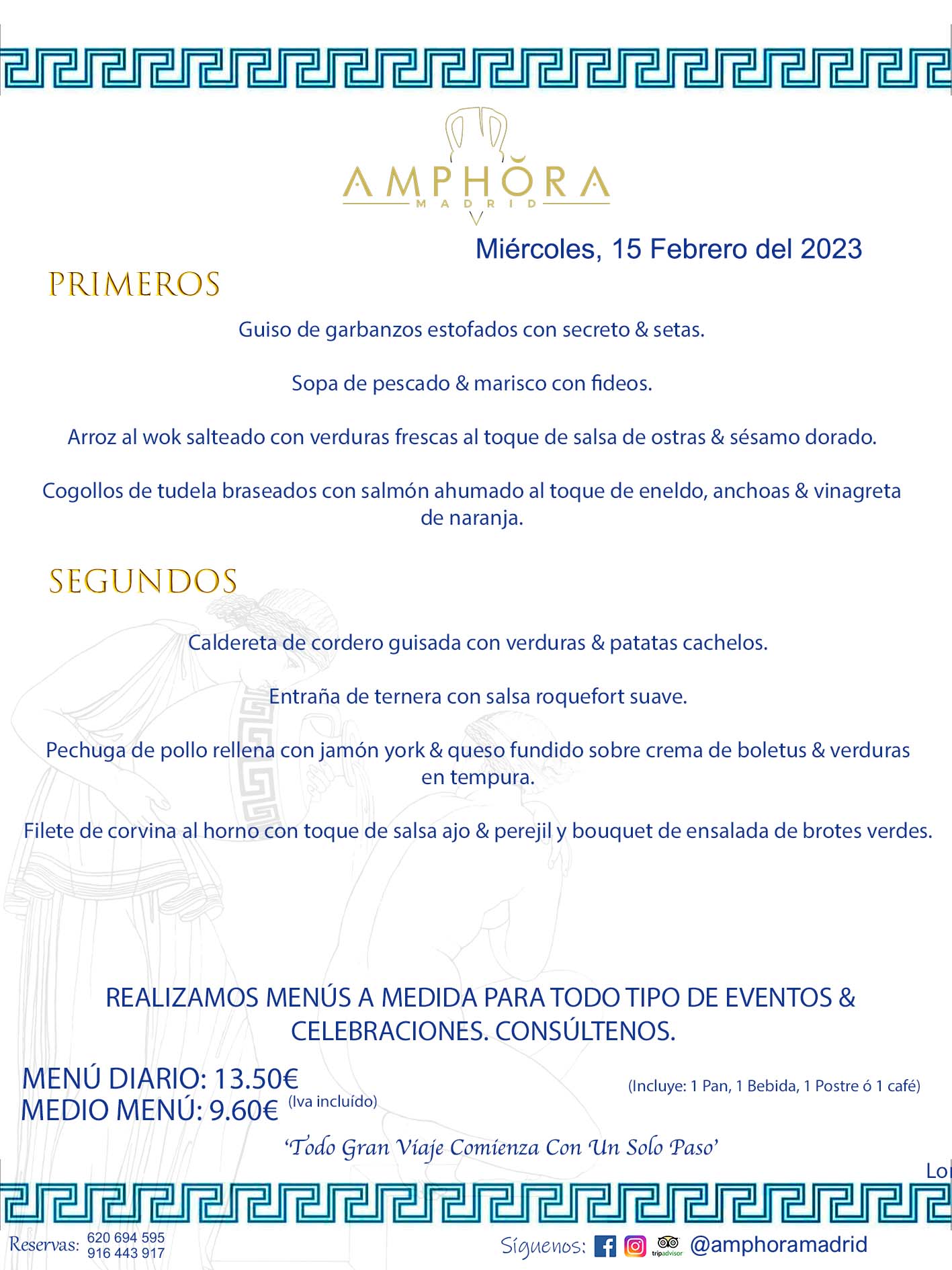 MENU DEL MIÉRCOLES DÍA 15 DE FEBRERO DE 2023 MENÚS DIARIOS MEJORES MENÚS RESTAURANTES ALCORCÓN RESTAURANTE AMPHORA TERRAZA EN ALCORCÓN (DISPONEMOS DE UNA GRAN TERRAZA) Av. Leganés, 54 28923 · Alcorcón · Madrid · España. 91 644 39 17 620 694 595 También realizamos menús especiales a medida personalizados a grupos para todo tipo de eventos, como celebraciones, comidas o cenas de empresas, bautizos, bodas, cumpleaños, cenas o comidas de navidad 2022/2023, etc. Consúltenos o visite nuestras excelentes y amplias instalaciones y les prepararemos el menú más ajustado a sus necesidades y presupuesto. #RestaurantesEventos #RestaurantesMenúsCelebraciones #RestaurantesSalonesBodasBautizosComuniones #MenúsEspecialesparaEventosAlcorcón #MenúsCelebracionesAlcorcón #RestaurantesSalonesMenúsEspecialesGrupos #RestaurantesMenúsCumpleaños #ComidasCenasEmpresasAlcorcón #MenúsparaCenasComidasEventosEmpresasMadrid #MejoresTerrazasMadrid #MejorTerrazaAlcorcónMadrid #PresupuestosMenúsBodasComunionesBautizosAlcorcón #RestaurantesSecretosconEncantoMadrid #RestaurantesMenúsCenasComidasGruposEmpresasNavidadesAlcorcon #SalonesComidasCenasEmpresasAlcorcón #MenúsEventos #MenúsBodas #MenúsComuniones #MenúsCumpleaños #MenúsBautizos #MenúsEventosAlcorcón #MenúsBodasAlcorcón #MenúsComunionesAlcorcón #MenúsCumpleañosAlcorcón #MenúsBautizosAlcorcón #MenúsNavidadAlcorcón #MenúsComidasNavidad #MenúsCenasNavidad #SalonesEventosAlcorcón RESTAURANTES ALCORCÓN CELEBRACIONES EVENTOS CUMPLEAÑOS BODAS COMUNIONES BAUTIZOS, MENÚS ESPECIALES A MEDIDA PARA REUNIONES FAMILIARES EVENTOS CELEBRACIONES BODAS COMUNIONES BAUTIZOS EN ALCORCÓN, RESTAURANTES SALONES GRUPOS COMIDAS CENAS EN ALCORCÓN, RESTAURANTES COMIDAS CENAS EMPRESA ALCORCÓN MADRID, MEJORES TERRAZAS ALCORCÓN, MEJOR TERRAZA ALCORCÓN, RESTAURANTES SECRETOS CON ENCANTO EN MADRID, RESTAURANTES MENUS GRUPOS ESPECIALES COMIDAS CENAS EMPRESAS NAVIDADES ALCORCÓN, CONSÚLTE NUESTROS MENÚS A MEDIDA PARA EVENTOS - REALIZAMOS MENÚS A MEDIDA PARA BODAS, COMUNIONES, BAUTIZOS, CUMPLEAÑOS, CENAS COMIDAS DE EMPRESAS, ETC - NUESTRO RESTAURANTE DIPONE DE UNA EXTRAORDINARIA TERRAZA PARA TODO TIPO DE EVENTOS - NUESTROS SALONES INTERIORES SE ADAPTAN A TODO DE EVENTOS, YA SEAN PARTICULARES COMO DE EMPRESAS - RESTAURANTE PREPARADO PARA TODO TIPO DE EVENTOS DE CLIENTES DE LA ZONA SUR SUROESTE DE MADRID COMO ALCORCÓN MÓSTOLES FUENLABRADA VILLAVICIOSA DE ODÓN POZUELO DE ALARCÓN GETAFE LAS ROZAS MAJADAHONDA - UNO DE LOS MEJORES RESTAURANTES DE MADRID PARA COMER O CENAR A LA CARTA O CON NUESTROS MENÚS - CELEBRE CON NOSOTROS SUS REUNIONES FAMILIARES CUMPLEAÑOS BAUTIZOS COMUNIONES BODAS PRESENTACIONES ETC. PUES SERÁN UN ÉXITO - MEJORES RESTAURANTES SALONES CELEBRACIONES EN ALCORCÓN -RESTAURANTES MENUS GRUPOS COMIDAS CENAS REUNIONES EMPRESAS NAVIDADES 2022 2023 ALCORCÓN ZONA SUR MADRID.