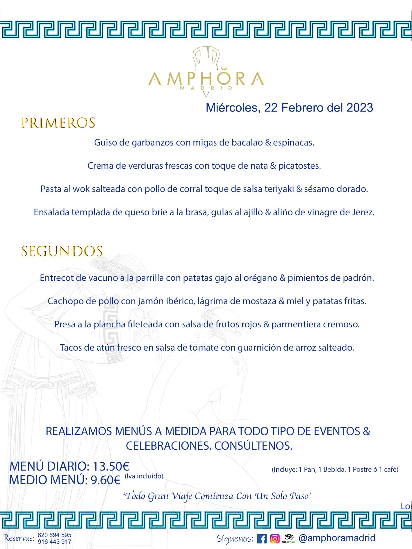 MENU DEL MIÉRCOLES DÍA 22 DE FEBRERO DE 2023 MENÚS DIARIOS MEJORES MENÚS RESTAURANTES ALCORCÓN RESTAURANTE AMPHORA TERRAZA EN ALCORCÓN (DISPONEMOS DE UNA GRAN TERRAZA) Av. Leganés, 54 28923 · Alcorcón · Madrid · España. 91 644 39 17 620 694 595 También realizamos menús especiales a medida personalizados a grupos para todo tipo de eventos, como celebraciones, comidas o cenas de empresas, bautizos, bodas, cumpleaños, cenas o comidas de navidad 2022/2023, etc. Consúltenos o visite nuestras excelentes y amplias instalaciones y les prepararemos el menú más ajustado a sus necesidades y presupuesto. #RestaurantesEventos #RestaurantesMenúsCelebraciones #RestaurantesSalonesBodasBautizosComuniones #MenúsEspecialesparaEventosAlcorcón #MenúsCelebracionesAlcorcón #RestaurantesSalonesMenúsEspecialesGrupos #RestaurantesMenúsCumpleaños #ComidasCenasEmpresasAlcorcón #MenúsparaCenasComidasEventosEmpresasMadrid #MejoresTerrazasMadrid #MejorTerrazaAlcorcónMadrid #PresupuestosMenúsBodasComunionesBautizosAlcorcón #RestaurantesSecretosconEncantoMadrid #RestaurantesMenúsCenasComidasGruposEmpresasNavidadesAlcorcon #SalonesComidasCenasEmpresasAlcorcón #MenúsEventos #MenúsBodas #MenúsComuniones #MenúsCumpleaños #MenúsBautizos #MenúsEventosAlcorcón #MenúsBodasAlcorcón #MenúsComunionesAlcorcón #MenúsCumpleañosAlcorcón #MenúsBautizosAlcorcón #MenúsNavidadAlcorcón #MenúsComidasNavidad #MenúsCenasNavidad #SalonesEventosAlcorcón RESTAURANTES ALCORCÓN CELEBRACIONES EVENTOS CUMPLEAÑOS BODAS COMUNIONES BAUTIZOS, MENÚS ESPECIALES A MEDIDA PARA REUNIONES FAMILIARES EVENTOS CELEBRACIONES BODAS COMUNIONES BAUTIZOS EN ALCORCÓN, RESTAURANTES SALONES GRUPOS COMIDAS CENAS EN ALCORCÓN, RESTAURANTES COMIDAS CENAS EMPRESA ALCORCÓN MADRID, MEJORES TERRAZAS ALCORCÓN, MEJOR TERRAZA ALCORCÓN, RESTAURANTES SECRETOS CON ENCANTO EN MADRID, RESTAURANTES MENUS GRUPOS ESPECIALES COMIDAS CENAS EMPRESAS NAVIDADES ALCORCÓN, CONSÚLTE NUESTROS MENÚS A MEDIDA PARA EVENTOS - REALIZAMOS MENÚS A MEDIDA PARA BODAS, COMUNIONES, BAUTIZOS, CUMPLEAÑOS, CENAS COMIDAS DE EMPRESAS, ETC - NUESTRO RESTAURANTE DIPONE DE UNA EXTRAORDINARIA TERRAZA PARA TODO TIPO DE EVENTOS - NUESTROS SALONES INTERIORES SE ADAPTAN A TODO DE EVENTOS, YA SEAN PARTICULARES COMO DE EMPRESAS - RESTAURANTE PREPARADO PARA TODO TIPO DE EVENTOS DE CLIENTES DE LA ZONA SUR SUROESTE DE MADRID COMO ALCORCÓN MÓSTOLES FUENLABRADA VILLAVICIOSA DE ODÓN POZUELO DE ALARCÓN GETAFE LAS ROZAS MAJADAHONDA - UNO DE LOS MEJORES RESTAURANTES DE MADRID PARA COMER O CENAR A LA CARTA O CON NUESTROS MENÚS - CELEBRE CON NOSOTROS SUS REUNIONES FAMILIARES CUMPLEAÑOS BAUTIZOS COMUNIONES BODAS PRESENTACIONES ETC. PUES SERÁN UN ÉXITO - MEJORES RESTAURANTES SALONES CELEBRACIONES EN ALCORCÓN -RESTAURANTES MENUS GRUPOS COMIDAS CENAS REUNIONES EMPRESAS NAVIDADES 2022 2023 ALCORCÓN ZONA SUR MADRID.