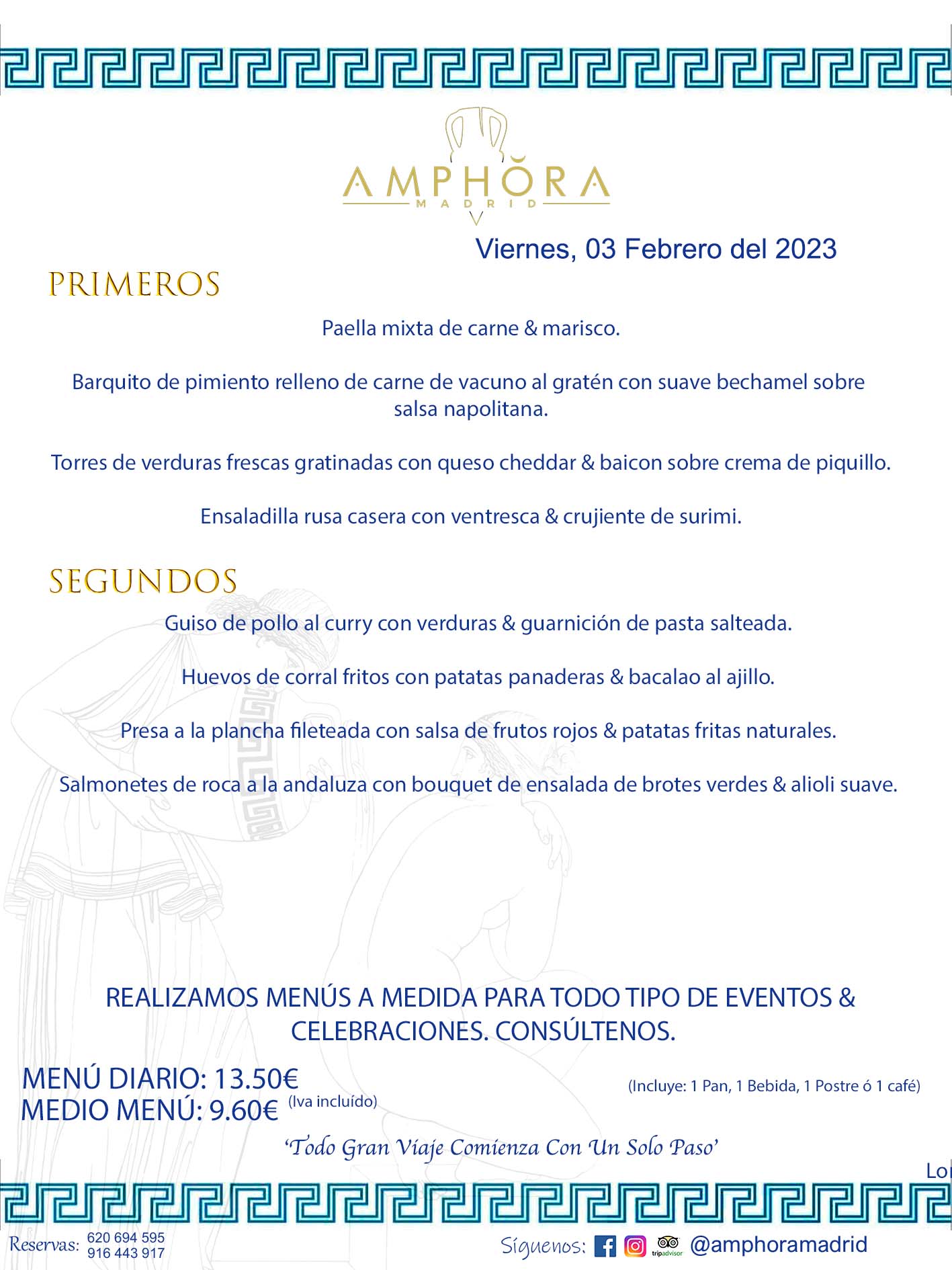 MENU DEL VIERNES DÍA 3 DE FEBRERO DE 2023 MENÚS DIARIOS MEJORES MENÚS RESTAURANTES ALCORCÓN RESTAURANTE AMPHORA TERRAZA EN ALCORCÓN (DISPONEMOS DE UNA GRAN TERRAZA) Av. Leganés, 54 28923 · Alcorcón · Madrid · España. 91 644 39 17 620 694 595 También realizamos menús especiales a medida personalizados a grupos para todo tipo de eventos, como celebraciones, comidas o cenas de empresas, bautizos, bodas, cumpleaños, cenas o comidas de navidad 2022/2023, etc. Consúltenos o visite nuestras excelentes y amplias instalaciones y les prepararemos el menú más ajustado a sus necesidades y presupuesto. #RestaurantesEventos #RestaurantesMenúsCelebraciones #RestaurantesSalonesBodasBautizosComuniones #MenúsEspecialesparaEventosAlcorcón #MenúsCelebracionesAlcorcón #RestaurantesSalonesMenúsEspecialesGrupos #RestaurantesMenúsCumpleaños #ComidasCenasEmpresasAlcorcón #MenúsparaCenasComidasEventosEmpresasMadrid #MejoresTerrazasMadrid #MejorTerrazaAlcorcónMadrid #PresupuestosMenúsBodasComunionesBautizosAlcorcón #RestaurantesSecretosconEncantoMadrid #RestaurantesMenúsCenasComidasGruposEmpresasNavidadesAlcorcon #SalonesComidasCenasEmpresasAlcorcón #MenúsEventos #MenúsBodas #MenúsComuniones #MenúsCumpleaños #MenúsBautizos #MenúsEventosAlcorcón #MenúsBodasAlcorcón #MenúsComunionesAlcorcón #MenúsCumpleañosAlcorcón #MenúsBautizosAlcorcón #MenúsNavidadAlcorcón #MenúsComidasNavidad #MenúsCenasNavidad #SalonesEventosAlcorcón RESTAURANTES ALCORCÓN CELEBRACIONES EVENTOS CUMPLEAÑOS BODAS COMUNIONES BAUTIZOS, MENÚS ESPECIALES A MEDIDA PARA REUNIONES FAMILIARES EVENTOS CELEBRACIONES BODAS COMUNIONES BAUTIZOS EN ALCORCÓN, RESTAURANTES SALONES GRUPOS COMIDAS CENAS EN ALCORCÓN, RESTAURANTES COMIDAS CENAS EMPRESA ALCORCÓN MADRID, MEJORES TERRAZAS ALCORCÓN, MEJOR TERRAZA ALCORCÓN, RESTAURANTES SECRETOS CON ENCANTO EN MADRID, RESTAURANTES MENUS GRUPOS ESPECIALES COMIDAS CENAS EMPRESAS NAVIDADES ALCORCÓN, CONSÚLTE NUESTROS MENÚS A MEDIDA PARA EVENTOS - REALIZAMOS MENÚS A MEDIDA PARA BODAS, COMUNIONES, BAUTIZOS, CUMPLEAÑOS, CENAS COMIDAS DE EMPRESAS, ETC - NUESTRO RESTAURANTE DIPONE DE UNA EXTRAORDINARIA TERRAZA PARA TODO TIPO DE EVENTOS - NUESTROS SALONES INTERIORES SE ADAPTAN A TODO DE EVENTOS, YA SEAN PARTICULARES COMO DE EMPRESAS - RESTAURANTE PREPARADO PARA TODO TIPO DE EVENTOS DE CLIENTES DE LA ZONA SUR SUROESTE DE MADRID COMO ALCORCÓN MÓSTOLES FUENLABRADA VILLAVICIOSA DE ODÓN POZUELO DE ALARCÓN GETAFE LAS ROZAS MAJADAHONDA - UNO DE LOS MEJORES RESTAURANTES DE MADRID PARA COMER O CENAR A LA CARTA O CON NUESTROS MENÚS - CELEBRE CON NOSOTROS SUS REUNIONES FAMILIARES CUMPLEAÑOS BAUTIZOS COMUNIONES BODAS PRESENTACIONES ETC. PUES SERÁN UN ÉXITO - MEJORES RESTAURANTES SALONES CELEBRACIONES EN ALCORCÓN -RESTAURANTES MENUS GRUPOS COMIDAS CENAS REUNIONES EMPRESAS NAVIDADES 2022 2023 ALCORCÓN ZONA SUR MADRID.