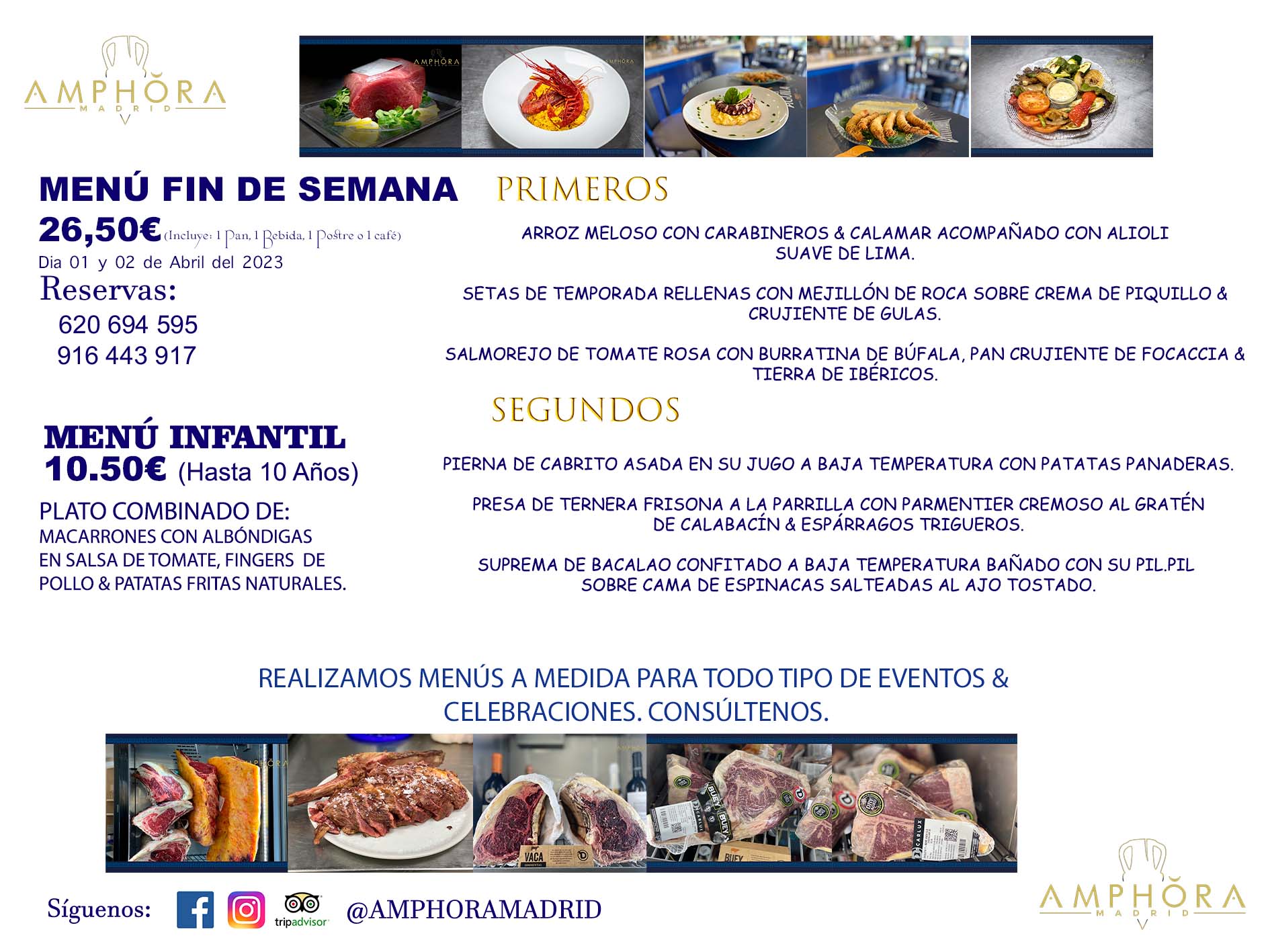 MENÚS FIN DE SEMANA SÁBADO 1 Y DOMINGO 2 DE ABRIL DE 2023 RESTAURANTE AMPHORA TERRAZA EN ALCORCÓN (DISPONEMOS DE UNA GRAN TERRAZA) Av. Leganés, 54 28923 · Alcorcón · Madrid · España. 91 644 39 17 620 694 595 También realizamos menús especiales a medida personalizados a grupos para todo tipo de eventos, como celebraciones, comidas o cenas de empresas, bautizos, bodas, cumpleaños, cenas o comidas de navidad 2022/2023, etc. Consúltenos o visite nuestras excelentes y amplias instalaciones y les prepararemos el menú más ajustado a sus necesidades y presupuesto. #RestaurantesEventos #RestaurantesMenúsCelebraciones #RestaurantesSalonesBodasBautizosComuniones #MenúsEspecialesparaEventosAlcorcón #MenúsCelebracionesAlcorcón #RestaurantesSalonesMenúsEspecialesGrupos #RestaurantesMenúsCumpleaños #ComidasCenasEmpresasAlcorcón #MenúsparaCenasComidasEventosEmpresasMadrid #MejoresTerrazasMadrid #MejorTerrazaAlcorcónMadrid #PresupuestosMenúsBodasComunionesBautizosAlcorcón #RestaurantesSecretosconEncantoMadrid #RestaurantesMenúsCenasComidasGruposEmpresasNavidadesAlcorcon #SalonesComidasCenasEmpresasAlcorcón #MenúsEventos #MenúsBodas #MenúsComuniones #MenúsCumpleaños #MenúsBautizos #MenúsEventosAlcorcón #MenúsBodasAlcorcón #MenúsComunionesAlcorcón #MenúsCumpleañosAlcorcón #MenúsBautizosAlcorcón #MenúsNavidadAlcorcón #MenúsComidasNavidad #MenúsCenasNavidad #SalonesEventosAlcorcón RESTAURANTES ALCORCÓN CELEBRACIONES EVENTOS CUMPLEAÑOS BODAS COMUNIONES BAUTIZOS, MENÚS ESPECIALES A MEDIDA PARA REUNIONES FAMILIARES EVENTOS CELEBRACIONES BODAS COMUNIONES BAUTIZOS EN ALCORCÓN, RESTAURANTES SALONES GRUPOS COMIDAS CENAS EN ALCORCÓN, RESTAURANTES COMIDAS CENAS EMPRESA ALCORCÓN MADRID, MEJORES TERRAZAS ALCORCÓN, MEJOR TERRAZA ALCORCÓN, RESTAURANTES SECRETOS CON ENCANTO EN MADRID, RESTAURANTES MENUS GRUPOS ESPECIALES COMIDAS CENAS EMPRESAS NAVIDADES ALCORCÓN, CONSÚLTE NUESTROS MENÚS A MEDIDA PARA EVENTOS - REALIZAMOS MENÚS A MEDIDA PARA BODAS, COMUNIONES, BAUTIZOS, CUMPLEAÑOS, CENAS COMIDAS DE EMPRESAS, ETC - NUESTRO RESTAURANTE DIPONE DE UNA EXTRAORDINARIA TERRAZA PARA TODO TIPO DE EVENTOS - NUESTROS SALONES INTERIORES SE ADAPTAN A TODO DE EVENTOS, YA SEAN PARTICULARES COMO DE EMPRESAS - RESTAURANTE PREPARADO PARA TODO TIPO DE EVENTOS DE CLIENTES DE LA ZONA SUR SUROESTE DE MADRID COMO ALCORCÓN MÓSTOLES FUENLABRADA VILLAVICIOSA DE ODÓN POZUELO DE ALARCÓN GETAFE LAS ROZAS MAJADAHONDA - UNO DE LOS MEJORES RESTAURANTES DE MADRID PARA COMER O CENAR A LA CARTA O CON NUESTROS MENÚS - CELEBRE CON NOSOTROS SUS REUNIONES FAMILIARES CUMPLEAÑOS BAUTIZOS COMUNIONES BODAS PRESENTACIONES ETC. PUES SERÁN UN ÉXITO - MEJORES RESTAURANTES SALONES CELEBRACIONES EN ALCORCÓN -RESTAURANTES MENUS GRUPOS COMIDAS CENAS REUNIONES EMPRESAS NAVIDADES 2022 2023 ALCORCÓN ZONA SUR MADRID.