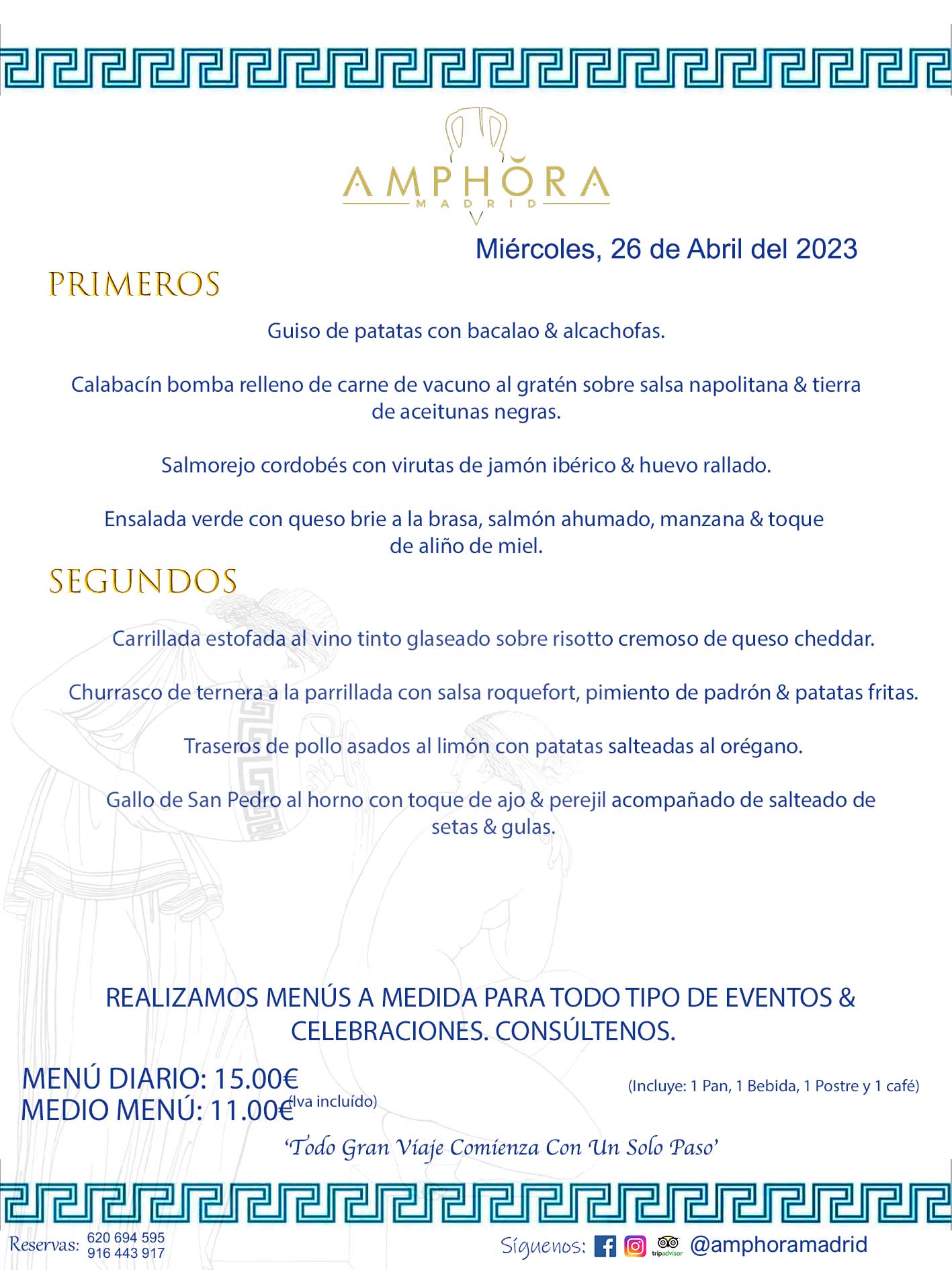 MENÚS DEL DÍA ALCORCÓN MENÚ DEL MIÉRCOLES 26 DE ABRIL DE 2023 MENÚS DIARIOS MEJORES MENÚS RESTAURANTES ALCORCÓN RESTAURANTE AMPHORA TERRAZA EN ALCORCÓN (DISPONEMOS DE UNA GRAN TERRAZA) Av. Leganés, 54 28923 · Alcorcón · Madrid · España. 91 644 39 17 620 694 595 También realizamos menús especiales a medida personalizados a grupos para todo tipo de eventos, como celebraciones, comidas o cenas de empresas, bautizos, bodas, cumpleaños, cenas o comidas de navidad 2023 2024, etc. Consúltenos o visite nuestras excelentes y amplias instalaciones y les prepararemos el menú más ajustado a sus necesidades y presupuesto. #RestaurantesEventos #RestaurantesMenúsCelebraciones #RestaurantesSalonesBodasBautizosComuniones #MenúsEspecialesparaEventosAlcorcón #MenúsCelebracionesAlcorcón #RestaurantesSalonesMenúsEspecialesGrupos #RestaurantesMenúsCumpleaños #ComidasCenasEmpresasAlcorcón #MenúsparaCenasComidasEventosEmpresasMadrid #MejoresTerrazasMadrid #MejorTerrazaAlcorcónMadrid #PresupuestosMenúsBodasComunionesBautizosAlcorcón #RestaurantesSecretosconEncantoMadrid #RestaurantesMenúsCenasComidasGruposEmpresasNavidadesAlcorcon #SalonesComidasCenasEmpresasAlcorcón #MenúsEventos #MenúsBodas #MenúsComuniones #MenúsCumpleaños #MenúsBautizos #MenúsEventosAlcorcón #MenúsBodasAlcorcón #MenúsComunionesAlcorcón #MenúsCumpleañosAlcorcón #MenúsBautizosAlcorcón #MenúsNavidadAlcorcón #MenúsComidasNavidad #MenúsCenasNavidad #SalonesEventosAlcorcón RESTAURANTES ALCORCÓN CELEBRACIONES EVENTOS CUMPLEAÑOS BODAS COMUNIONES BAUTIZOS, MENÚS ESPECIALES A MEDIDA PARA REUNIONES FAMILIARES EVENTOS CELEBRACIONES BODAS COMUNIONES BAUTIZOS EN ALCORCÓN, RESTAURANTES SALONES GRUPOS COMIDAS CENAS EN ALCORCÓN, RESTAURANTES COMIDAS CENAS EMPRESA ALCORCÓN MADRID, MEJORES TERRAZAS ALCORCÓN, MEJOR TERRAZA ALCORCÓN, RESTAURANTES SECRETOS CON ENCANTO EN MADRID, RESTAURANTES MENUS GRUPOS ESPECIALES COMIDAS CENAS EMPRESAS NAVIDADES ALCORCÓN, CONSÚLTE NUESTROS MENÚS A MEDIDA PARA EVENTOS - REALIZAMOS MENÚS A MEDIDA PARA BODAS, COMUNIONES, BAUTIZOS, CUMPLEAÑOS, CENAS COMIDAS DE EMPRESAS, ETC - NUESTRO RESTAURANTE DIPONE DE UNA EXTRAORDINARIA TERRAZA PARA TODO TIPO DE EVENTOS - NUESTROS SALONES INTERIORES SE ADAPTAN A TODO DE EVENTOS, YA SEAN PARTICULARES COMO DE EMPRESAS - RESTAURANTE PREPARADO PARA TODO TIPO DE EVENTOS DE CLIENTES DE LA ZONA SUR SUROESTE DE MADRID COMO ALCORCÓN MÓSTOLES FUENLABRADA VILLAVICIOSA DE ODÓN POZUELO DE ALARCÓN GETAFE LAS ROZAS MAJADAHONDA - UNO DE LOS MEJORES RESTAURANTES DE MADRID PARA COMER O CENAR A LA CARTA O CON NUESTROS MENÚS - CELEBRE CON NOSOTROS SUS REUNIONES FAMILIARES CUMPLEAÑOS BAUTIZOS COMUNIONES BODAS PRESENTACIONES ETC. PUES SERÁN UN ÉXITO - MEJORES RESTAURANTES SALONES CELEBRACIONES EN ALCORCÓN -RESTAURANTES MENUS GRUPOS COMIDAS CENAS REUNIONES EMPRESAS NAVIDADES 2023 2024 ALCORCÓN ZONA SUR MADRID.