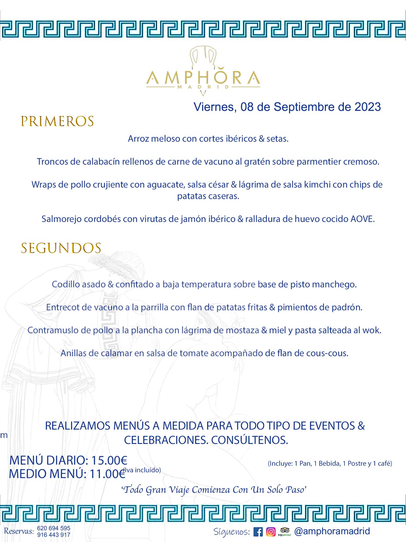 MENÚS DEL DÍA ALCORCÓN MENÚ DEL VIERNES 8 DE SEPTIEMBRE DE 2023 MENÚS DIARIOS MEJORES MENÚS RESTAURANTES ALCORCÓN RESTAURANTE AMPHORA TERRAZA EN ALCORCÓN (DISPONEMOS DE UNA GRAN TERRAZA) Av. Leganés, 54 28923 · Alcorcón · Madrid · España. 91 644 39 17 620 694 595 También realizamos menús especiales a medida personalizados a grupos para todo tipo de eventos, como celebraciones, comidas o cenas de empresas, bautizos, bodas, cumpleaños, cenas o comidas de navidad 2023 2024, etc. Consúltenos o visite nuestras excelentes y amplias instalaciones y les prepararemos el menú más ajustado a sus necesidades y presupuesto. #RestaurantesEventos #RestaurantesMenúsCelebraciones #RestaurantesSalonesBodasBautizosComuniones #MenúsEspecialesparaEventosAlcorcón #MenúsCelebracionesAlcorcón #RestaurantesSalonesMenúsEspecialesGrupos #RestaurantesMenúsCumpleaños #ComidasCenasEmpresasAlcorcón #MenúsparaCenasComidasEventosEmpresasMadrid #MejoresTerrazasMadrid #MejorTerrazaAlcorcónMadrid #PresupuestosMenúsBodasComunionesBautizosAlcorcón #RestaurantesSecretosconEncantoMadrid #RestaurantesMenúsCenasComidasGruposEmpresasNavidadesAlcorcon #SalonesComidasCenasEmpresasAlcorcón #MenúsEventos #MenúsBodas #MenúsComuniones #MenúsCumpleaños #MenúsBautizos #MenúsEventosAlcorcón #MenúsBodasAlcorcón #MenúsComunionesAlcorcón #MenúsCumpleañosAlcorcón #MenúsBautizosAlcorcón #MenúsNavidadAlcorcón #MenúsComidasNavidad #MenúsCenasNavidad #SalonesEventosAlcorcón RESTAURANTES ALCORCÓN CELEBRACIONES EVENTOS CUMPLEAÑOS BODAS COMUNIONES BAUTIZOS, MENÚS ESPECIALES A MEDIDA PARA REUNIONES FAMILIARES EVENTOS CELEBRACIONES BODAS COMUNIONES BAUTIZOS EN ALCORCÓN, RESTAURANTES SALONES GRUPOS COMIDAS CENAS EN ALCORCÓN, RESTAURANTES COMIDAS CENAS EMPRESA ALCORCÓN MADRID, MEJORES TERRAZAS ALCORCÓN, MEJOR TERRAZA ALCORCÓN, RESTAURANTES SECRETOS CON ENCANTO EN MADRID, RESTAURANTES MENUS GRUPOS ESPECIALES COMIDAS CENAS EMPRESAS NAVIDADES ALCORCÓN, CONSÚLTE NUESTROS MENÚS A MEDIDA PARA EVENTOS - REALIZAMOS MENÚS A MEDIDA PARA BODAS, COMUNIONES, BAUTIZOS, CUMPLEAÑOS, CENAS COMIDAS DE EMPRESAS, ETC - NUESTRO RESTAURANTE DIPONE DE UNA EXTRAORDINARIA TERRAZA PARA TODO TIPO DE EVENTOS - NUESTROS SALONES INTERIORES SE ADAPTAN A TODO DE EVENTOS, YA SEAN PARTICULARES COMO DE EMPRESAS - RESTAURANTE PREPARADO PARA TODO TIPO DE EVENTOS DE CLIENTES DE LA ZONA SUR SUROESTE DE MADRID COMO ALCORCÓN MÓSTOLES FUENLABRADA VILLAVICIOSA DE ODÓN POZUELO DE ALARCÓN GETAFE LAS ROZAS MAJADAHONDA - UNO DE LOS MEJORES RESTAURANTES DE MADRID PARA COMER O CENAR A LA CARTA O CON NUESTROS MENÚS - CELEBRE CON NOSOTROS SUS REUNIONES FAMILIARES CUMPLEAÑOS BAUTIZOS COMUNIONES BODAS PRESENTACIONES ETC. PUES SERÁN UN ÉXITO - MEJORES RESTAURANTES SALONES CELEBRACIONES EN ALCORCÓN -RESTAURANTES MENUS GRUPOS COMIDAS CENAS REUNIONES EMPRESAS NAVIDADES 2023 2024 ALCORCÓN ZONA SUR MADRID.