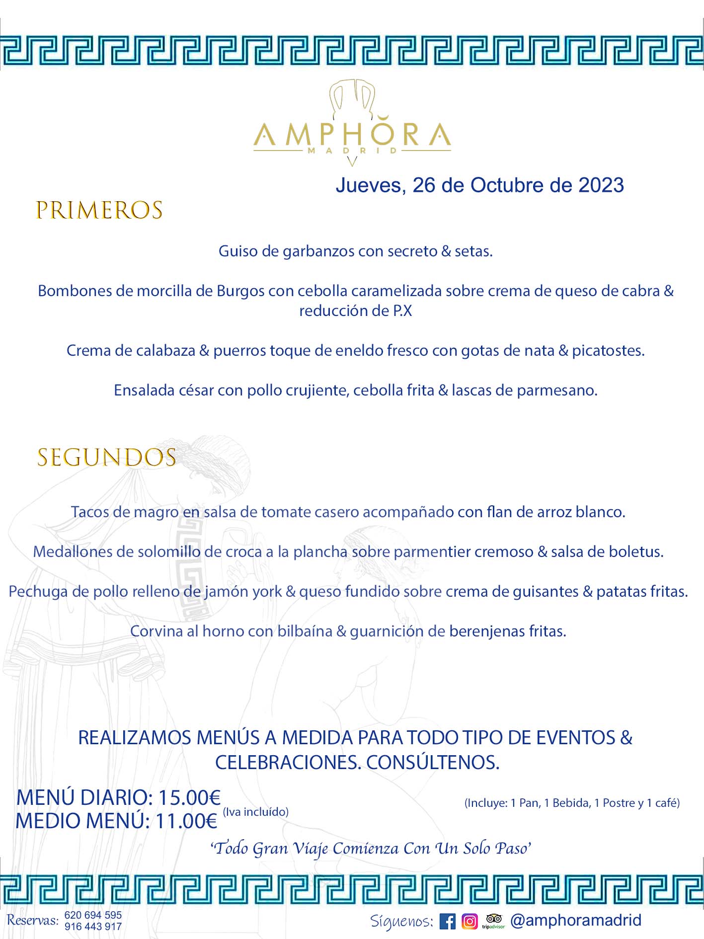 MENÚS DEL DÍA ALCORCÓN MENÚ DEL JUEVES 26 DE OCTUBRE DE 2023 MENÚS DIARIOS MEJORES MENÚS RESTAURANTES ALCORCÓN RESTAURANTE AMPHORA TERRAZA EN ALCORCÓN (DISPONEMOS DE UNA GRAN TERRAZA) Av. Leganés, 54 28923 · Alcorcón · Madrid · España. 91 644 39 17 620 694 595 También realizamos menús especiales a medida personalizados a grupos para todo tipo de eventos, como celebraciones, comidas o cenas de empresas, bautizos, bodas, cumpleaños, cenas o comidas de navidad 2023 2024, etc. Consúltenos o visite nuestras excelentes y amplias instalaciones y les prepararemos el menú más ajustado a sus necesidades y presupuesto. #RestaurantesEventos #RestaurantesMenúsCelebraciones #RestaurantesSalonesBodasBautizosComuniones #MenúsEspecialesparaEventosAlcorcón #MenúsCelebracionesAlcorcón #RestaurantesSalonesMenúsEspecialesGrupos #RestaurantesMenúsCumpleaños #ComidasCenasEmpresasAlcorcón #MenúsparaCenasComidasEventosEmpresasMadrid #MejoresTerrazasMadrid #MejorTerrazaAlcorcónMadrid #PresupuestosMenúsBodasComunionesBautizosAlcorcón #RestaurantesSecretosconEncantoMadrid #RestaurantesMenúsCenasComidasGruposEmpresasNavidadesAlcorcon #SalonesComidasCenasEmpresasAlcorcón #MenúsEventos #MenúsBodas #MenúsComuniones #MenúsCumpleaños #MenúsBautizos #MenúsEventosAlcorcón #MenúsBodasAlcorcón #MenúsComunionesAlcorcón #MenúsCumpleañosAlcorcón #MenúsBautizosAlcorcón #MenúsNavidadAlcorcón #MenúsComidasNavidad #MenúsCenasNavidad #SalonesEventosAlcorcón RESTAURANTES ALCORCÓN CELEBRACIONES EVENTOS CUMPLEAÑOS BODAS COMUNIONES BAUTIZOS, MENÚS ESPECIALES A MEDIDA PARA REUNIONES FAMILIARES EVENTOS CELEBRACIONES BODAS COMUNIONES BAUTIZOS EN ALCORCÓN, RESTAURANTES SALONES GRUPOS COMIDAS CENAS EN ALCORCÓN, RESTAURANTES COMIDAS CENAS EMPRESA ALCORCÓN MADRID, MEJORES TERRAZAS ALCORCÓN, MEJOR TERRAZA ALCORCÓN, RESTAURANTES SECRETOS CON ENCANTO EN MADRID, RESTAURANTES MENUS GRUPOS ESPECIALES COMIDAS CENAS EMPRESAS NAVIDADES ALCORCÓN, CONSÚLTE NUESTROS MENÚS A MEDIDA PARA EVENTOS - REALIZAMOS MENÚS A MEDIDA PARA BODAS, COMUNIONES, BAUTIZOS, CUMPLEAÑOS, CENAS COMIDAS DE EMPRESAS, ETC - NUESTRO RESTAURANTE DIPONE DE UNA EXTRAORDINARIA TERRAZA PARA TODO TIPO DE EVENTOS - NUESTROS SALONES INTERIORES SE ADAPTAN A TODO DE EVENTOS, YA SEAN PARTICULARES COMO DE EMPRESAS - RESTAURANTE PREPARADO PARA TODO TIPO DE EVENTOS DE CLIENTES DE LA ZONA SUR SUROESTE DE MADRID COMO ALCORCÓN MÓSTOLES FUENLABRADA VILLAVICIOSA DE ODÓN POZUELO DE ALARCÓN GETAFE LAS ROZAS MAJADAHONDA - UNO DE LOS MEJORES RESTAURANTES DE MADRID PARA COMER O CENAR A LA CARTA O CON NUESTROS MENÚS - CELEBRE CON NOSOTROS SUS REUNIONES FAMILIARES CUMPLEAÑOS BAUTIZOS COMUNIONES BODAS PRESENTACIONES ETC. PUES SERÁN UN ÉXITO - MEJORES RESTAURANTES SALONES CELEBRACIONES EN ALCORCÓN -RESTAURANTES MENUS GRUPOS COMIDAS CENAS REUNIONES EMPRESAS NAVIDADES 2023 2024 ALCORCÓN ZONA SUR MADRID.