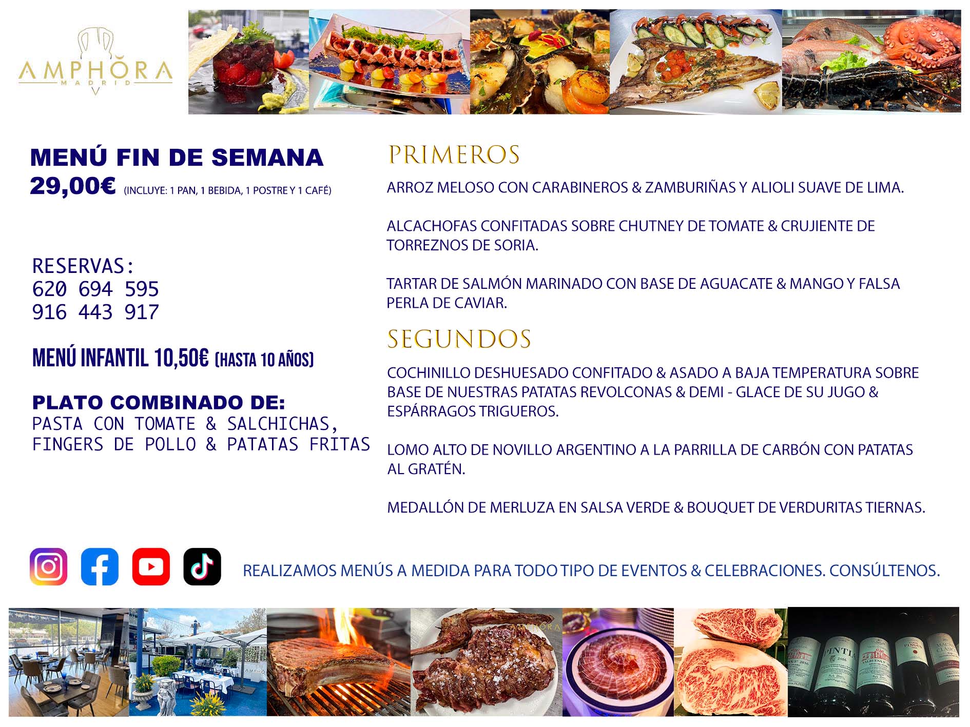 MENÚS FIN DE SEMANA SÁBADO 16 Y DOMINGO 17 DE DICIEMBRE DE 2023 RESTAURANTE AMPHORA TERRAZA EN ALCORCÓN (DISPONEMOS DE UNA GRAN TERRAZA) Av. Leganés, 54 28923 · Alcorcón · Madrid · España. 91 644 39 17 620 694 595 También realizamos menús especiales a medida personalizados a grupos para todo tipo de eventos, como celebraciones, comidas o cenas de empresas, bautizos, bodas, cumpleaños, cenas o comidas de navidad 2022/2023, etc. Consúltenos o visite nuestras excelentes y amplias instalaciones y les prepararemos el menú más ajustado a sus necesidades y presupuesto. #RestaurantesEventos #RestaurantesMenúsCelebraciones #RestaurantesSalonesBodasBautizosComuniones #MenúsEspecialesparaEventosAlcorcón #MenúsCelebracionesAlcorcón #RestaurantesSalonesMenúsEspecialesGrupos #RestaurantesMenúsCumpleaños #ComidasCenasEmpresasAlcorcón #MenúsparaCenasComidasEventosEmpresasMadrid #MejoresTerrazasMadrid #MejorTerrazaAlcorcónMadrid #PresupuestosMenúsBodasComunionesBautizosAlcorcón #RestaurantesSecretosconEncantoMadrid #RestaurantesMenúsCenasComidasGruposEmpresasNavidadesAlcorcon #SalonesComidasCenasEmpresasAlcorcón #MenúsEventos #MenúsBodas #MenúsComuniones #MenúsCumpleaños #MenúsBautizos #MenúsEventosAlcorcón #MenúsBodasAlcorcón #MenúsComunionesAlcorcón #MenúsCumpleañosAlcorcón #MenúsBautizosAlcorcón #MenúsNavidadAlcorcón #MenúsComidasNavidad #MenúsCenasNavidad #SalonesEventosAlcorcón RESTAURANTES ALCORCÓN CELEBRACIONES EVENTOS CUMPLEAÑOS BODAS COMUNIONES BAUTIZOS, MENÚS ESPECIALES A MEDIDA PARA REUNIONES FAMILIARES EVENTOS CELEBRACIONES BODAS COMUNIONES BAUTIZOS EN ALCORCÓN, RESTAURANTES SALONES GRUPOS COMIDAS CENAS EN ALCORCÓN, RESTAURANTES COMIDAS CENAS EMPRESA ALCORCÓN MADRID, MEJORES TERRAZAS ALCORCÓN, MEJOR TERRAZA ALCORCÓN, RESTAURANTES SECRETOS CON ENCANTO EN MADRID, RESTAURANTES MENUS GRUPOS ESPECIALES COMIDAS CENAS EMPRESAS NAVIDADES ALCORCÓN, CONSÚLTE NUESTROS MENÚS A MEDIDA PARA EVENTOS - REALIZAMOS MENÚS A MEDIDA PARA BODAS, COMUNIONES, BAUTIZOS, CUMPLEAÑOS, CENAS COMIDAS DE EMPRESAS, ETC - NUESTRO RESTAURANTE DIPONE DE UNA EXTRAORDINARIA TERRAZA PARA TODO TIPO DE EVENTOS - NUESTROS SALONES INTERIORES SE ADAPTAN A TODO DE EVENTOS, YA SEAN PARTICULARES COMO DE EMPRESAS - RESTAURANTE PREPARADO PARA TODO TIPO DE EVENTOS DE CLIENTES DE LA ZONA SUR SUROESTE DE MADRID COMO ALCORCÓN MÓSTOLES FUENLABRADA VILLAVICIOSA DE ODÓN POZUELO DE ALARCÓN GETAFE LAS ROZAS MAJADAHONDA - UNO DE LOS MEJORES RESTAURANTES DE MADRID PARA COMER O CENAR A LA CARTA O CON NUESTROS MENÚS - CELEBRE CON NOSOTROS SUS REUNIONES FAMILIARES CUMPLEAÑOS BAUTIZOS COMUNIONES BODAS PRESENTACIONES ETC. PUES SERÁN UN ÉXITO - MEJORES RESTAURANTES SALONES CELEBRACIONES EN ALCORCÓN -RESTAURANTES MENUS GRUPOS COMIDAS CENAS REUNIONES EMPRESAS NAVIDADES 2022 2023 ALCORCÓN ZONA SUR MADRID.