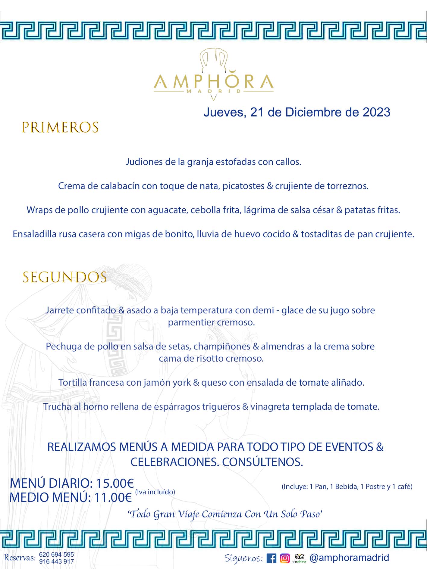 MENÚS DEL DÍA ALCORCÓN MENÚ DEL JUEVES 21 DE DICIEMBRE DE 2023 MENÚS DIARIOS MEJORES MENÚS RESTAURANTES ALCORCÓN RESTAURANTE AMPHORA TERRAZA EN ALCORCÓN (DISPONEMOS DE UNA GRAN TERRAZA) Av. Leganés, 54 28923 · Alcorcón · Madrid · España. 91 644 39 17 620 694 595 También realizamos menús especiales a medida personalizados a grupos para todo tipo de eventos, como celebraciones, comidas o cenas de empresas, bautizos, bodas, cumpleaños, cenas o comidas de navidad 2023 2024, etc. Consúltenos o visite nuestras excelentes y amplias instalaciones y les prepararemos el menú más ajustado a sus necesidades y presupuesto. #RestaurantesEventos #RestaurantesMenúsCelebraciones #RestaurantesSalonesBodasBautizosComuniones #MenúsEspecialesparaEventosAlcorcón #MenúsCelebracionesAlcorcón #RestaurantesSalonesMenúsEspecialesGrupos #RestaurantesMenúsCumpleaños #ComidasCenasEmpresasAlcorcón #MenúsparaCenasComidasEventosEmpresasMadrid #MejoresTerrazasMadrid #MejorTerrazaAlcorcónMadrid #PresupuestosMenúsBodasComunionesBautizosAlcorcón #RestaurantesSecretosconEncantoMadrid #RestaurantesMenúsCenasComidasGruposEmpresasNavidadesAlcorcon #SalonesComidasCenasEmpresasAlcorcón #MenúsEventos #MenúsBodas #MenúsComuniones #MenúsCumpleaños #MenúsBautizos #MenúsEventosAlcorcón #MenúsBodasAlcorcón #MenúsComunionesAlcorcón #MenúsCumpleañosAlcorcón #MenúsBautizosAlcorcón #MenúsNavidadAlcorcón #MenúsComidasNavidad #MenúsCenasNavidad #SalonesEventosAlcorcón RESTAURANTES ALCORCÓN CELEBRACIONES EVENTOS CUMPLEAÑOS BODAS COMUNIONES BAUTIZOS, MENÚS ESPECIALES A MEDIDA PARA REUNIONES FAMILIARES EVENTOS CELEBRACIONES BODAS COMUNIONES BAUTIZOS EN ALCORCÓN, RESTAURANTES SALONES GRUPOS COMIDAS CENAS EN ALCORCÓN, RESTAURANTES COMIDAS CENAS EMPRESA ALCORCÓN MADRID, MEJORES TERRAZAS ALCORCÓN, MEJOR TERRAZA ALCORCÓN, RESTAURANTES SECRETOS CON ENCANTO EN MADRID, RESTAURANTES MENUS GRUPOS ESPECIALES COMIDAS CENAS EMPRESAS NAVIDADES ALCORCÓN, CONSÚLTE NUESTROS MENÚS A MEDIDA PARA EVENTOS - REALIZAMOS MENÚS A MEDIDA PARA BODAS, COMUNIONES, BAUTIZOS, CUMPLEAÑOS, CENAS COMIDAS DE EMPRESAS, ETC - NUESTRO RESTAURANTE DIPONE DE UNA EXTRAORDINARIA TERRAZA PARA TODO TIPO DE EVENTOS - NUESTROS SALONES INTERIORES SE ADAPTAN A TODO DE EVENTOS, YA SEAN PARTICULARES COMO DE EMPRESAS - RESTAURANTE PREPARADO PARA TODO TIPO DE EVENTOS DE CLIENTES DE LA ZONA SUR SUROESTE DE MADRID COMO ALCORCÓN MÓSTOLES FUENLABRADA VILLAVICIOSA DE ODÓN POZUELO DE ALARCÓN GETAFE LAS ROZAS MAJADAHONDA - UNO DE LOS MEJORES RESTAURANTES DE MADRID PARA COMER O CENAR A LA CARTA O CON NUESTROS MENÚS - CELEBRE CON NOSOTROS SUS REUNIONES FAMILIARES CUMPLEAÑOS BAUTIZOS COMUNIONES BODAS PRESENTACIONES ETC. PUES SERÁN UN ÉXITO - MEJORES RESTAURANTES SALONES CELEBRACIONES EN ALCORCÓN -RESTAURANTES MENUS GRUPOS COMIDAS CENAS REUNIONES EMPRESAS NAVIDADES 2023 2024 ALCORCÓN ZONA SUR MADRID.