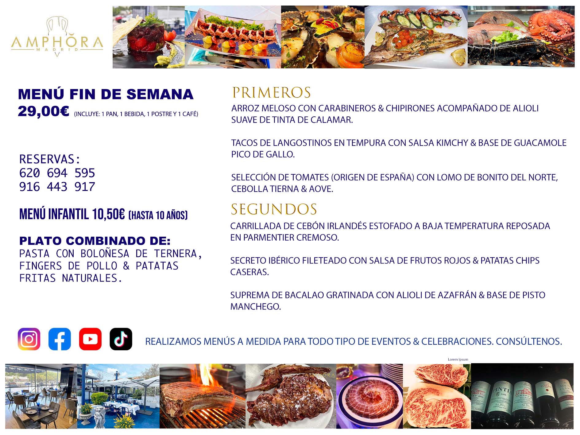 MENÚS FIN DE SEMANA SÁBADO 24 Y DOMINGO 25 DE FEBRERO DE 2024 RESTAURANTE AMPHORA TERRAZA EN ALCORCÓN (DISPONEMOS DE UNA GRAN TERRAZA) Av. Leganés, 54 28923 · Alcorcón · Madrid · España. 91 644 39 17 620 694 595 También realizamos menús especiales a medida personalizados a grupos para todo tipo de eventos, como celebraciones, comidas o cenas de empresas, bautizos, bodas, cumpleaños, cenas o comidas de navidad 2022/2023, etc. Consúltenos o visite nuestras excelentes y amplias instalaciones y les prepararemos el menú más ajustado a sus necesidades y presupuesto. #RestaurantesEventos #RestaurantesMenúsCelebraciones #RestaurantesSalonesBodasBautizosComuniones #MenúsEspecialesparaEventosAlcorcón #MenúsCelebracionesAlcorcón #RestaurantesSalonesMenúsEspecialesGrupos #RestaurantesMenúsCumpleaños #ComidasCenasEmpresasAlcorcón #MenúsparaCenasComidasEventosEmpresasMadrid #MejoresTerrazasMadrid #MejorTerrazaAlcorcónMadrid #PresupuestosMenúsBodasComunionesBautizosAlcorcón #RestaurantesSecretosconEncantoMadrid #RestaurantesMenúsCenasComidasGruposEmpresasNavidadesAlcorcon #SalonesComidasCenasEmpresasAlcorcón #MenúsEventos #MenúsBodas #MenúsComuniones #MenúsCumpleaños #MenúsBautizos #MenúsEventosAlcorcón #MenúsBodasAlcorcón #MenúsComunionesAlcorcón #MenúsCumpleañosAlcorcón #MenúsBautizosAlcorcón #MenúsNavidadAlcorcón #MenúsComidasNavidad #MenúsCenasNavidad #SalonesEventosAlcorcón RESTAURANTES ALCORCÓN CELEBRACIONES EVENTOS CUMPLEAÑOS BODAS COMUNIONES BAUTIZOS, MENÚS ESPECIALES A MEDIDA PARA REUNIONES FAMILIARES EVENTOS CELEBRACIONES BODAS COMUNIONES BAUTIZOS EN ALCORCÓN, RESTAURANTES SALONES GRUPOS COMIDAS CENAS EN ALCORCÓN, RESTAURANTES COMIDAS CENAS EMPRESA ALCORCÓN MADRID, MEJORES TERRAZAS ALCORCÓN, MEJOR TERRAZA ALCORCÓN, RESTAURANTES SECRETOS CON ENCANTO EN MADRID, RESTAURANTES MENUS GRUPOS ESPECIALES COMIDAS CENAS EMPRESAS NAVIDADES ALCORCÓN, CONSÚLTE NUESTROS MENÚS A MEDIDA PARA EVENTOS - REALIZAMOS MENÚS A MEDIDA PARA BODAS, COMUNIONES, BAUTIZOS, CUMPLEAÑOS, CENAS COMIDAS DE EMPRESAS, ETC - NUESTRO RESTAURANTE DIPONE DE UNA EXTRAORDINARIA TERRAZA PARA TODO TIPO DE EVENTOS - NUESTROS SALONES INTERIORES SE ADAPTAN A TODO DE EVENTOS, YA SEAN PARTICULARES COMO DE EMPRESAS - RESTAURANTE PREPARADO PARA TODO TIPO DE EVENTOS DE CLIENTES DE LA ZONA SUR SUROESTE DE MADRID COMO ALCORCÓN MÓSTOLES FUENLABRADA VILLAVICIOSA DE ODÓN POZUELO DE ALARCÓN GETAFE LAS ROZAS MAJADAHONDA - UNO DE LOS MEJORES RESTAURANTES DE MADRID PARA COMER O CENAR A LA CARTA O CON NUESTROS MENÚS - CELEBRE CON NOSOTROS SUS REUNIONES FAMILIARES CUMPLEAÑOS BAUTIZOS COMUNIONES BODAS PRESENTACIONES ETC. PUES SERÁN UN ÉXITO - MEJORES RESTAURANTES SALONES CELEBRACIONES EN ALCORCÓN -RESTAURANTES MENUS GRUPOS COMIDAS CENAS REUNIONES EMPRESAS NAVIDADES 2022 2023 ALCORCÓN ZONA SUR MADRID.