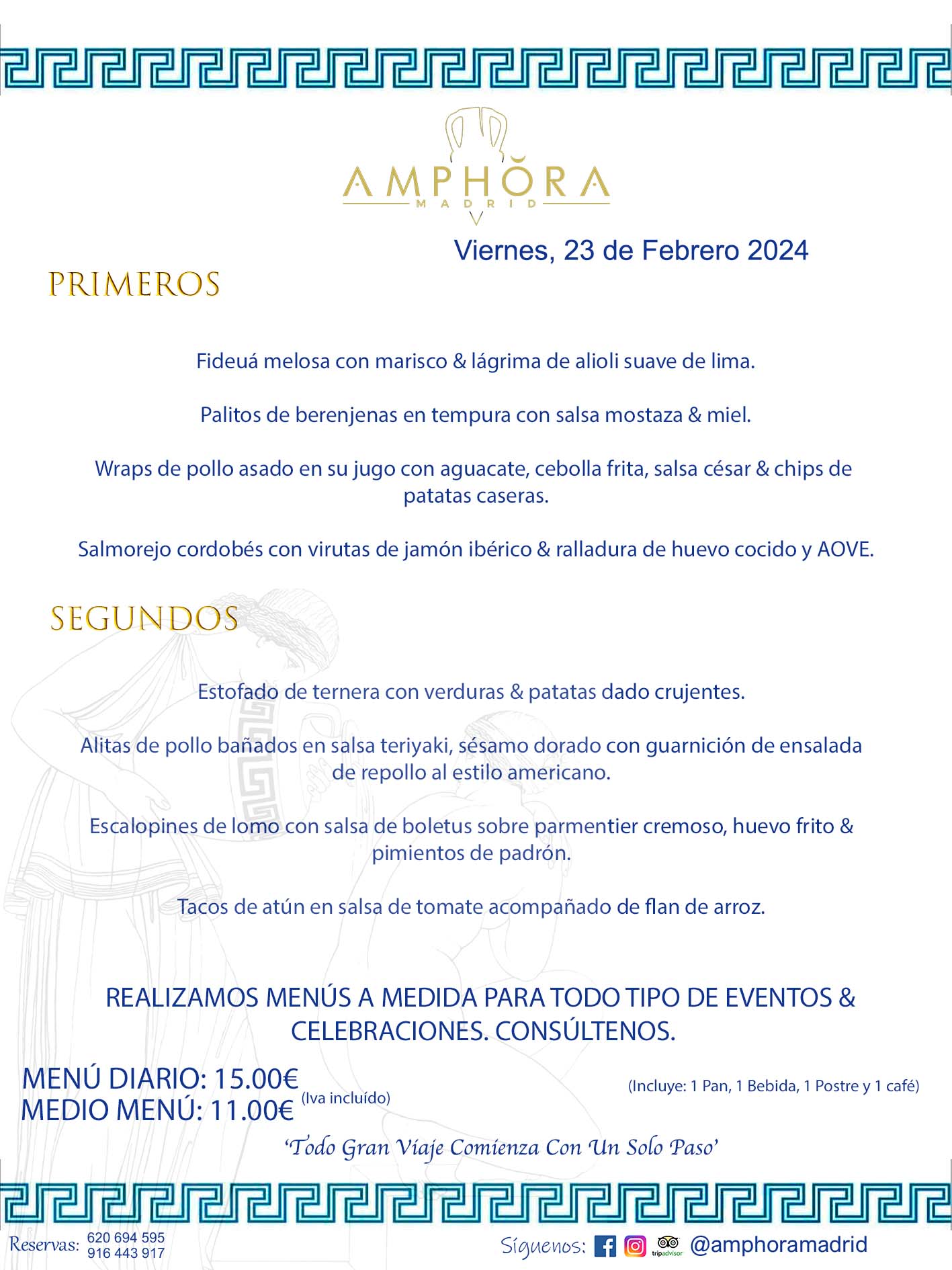 MENÚS DEL DÍA ALCORCÓN MENÚ DEL VIERNES 23 DE FEBRERO DE 2024 MENÚS DIARIOS MEJORES MENÚS RESTAURANTES ALCORCÓN RESTAURANTE AMPHORA TERRAZA EN ALCORCÓN (DISPONEMOS DE UNA GRAN TERRAZA) Av. Leganés, 54 28923 · Alcorcón · Madrid · España. 91 644 39 17 620 694 595 También realizamos menús especiales a medida personalizados a grupos para todo tipo de eventos, como celebraciones, comidas o cenas de empresas, bautizos, bodas, cumpleaños, cenas o comidas de navidad 2023 2024, etc. Consúltenos o visite nuestras excelentes y amplias instalaciones y les prepararemos el menú más ajustado a sus necesidades y presupuesto. #RestaurantesEventos #RestaurantesMenúsCelebraciones #RestaurantesSalonesBodasBautizosComuniones #MenúsEspecialesparaEventosAlcorcón #MenúsCelebracionesAlcorcón #RestaurantesSalonesMenúsEspecialesGrupos #RestaurantesMenúsCumpleaños #ComidasCenasEmpresasAlcorcón #MenúsparaCenasComidasEventosEmpresasMadrid #MejoresTerrazasMadrid #MejorTerrazaAlcorcónMadrid #PresupuestosMenúsBodasComunionesBautizosAlcorcón #RestaurantesSecretosconEncantoMadrid #RestaurantesMenúsCenasComidasGruposEmpresasNavidadesAlcorcon #SalonesComidasCenasEmpresasAlcorcón #MenúsEventos #MenúsBodas #MenúsComuniones #MenúsCumpleaños #MenúsBautizos #MenúsEventosAlcorcón #MenúsBodasAlcorcón #MenúsComunionesAlcorcón #MenúsCumpleañosAlcorcón #MenúsBautizosAlcorcón #MenúsNavidadAlcorcón #MenúsComidasNavidad #MenúsCenasNavidad #SalonesEventosAlcorcón RESTAURANTES ALCORCÓN CELEBRACIONES EVENTOS CUMPLEAÑOS BODAS COMUNIONES BAUTIZOS, MENÚS ESPECIALES A MEDIDA PARA REUNIONES FAMILIARES EVENTOS CELEBRACIONES BODAS COMUNIONES BAUTIZOS EN ALCORCÓN, RESTAURANTES SALONES GRUPOS COMIDAS CENAS EN ALCORCÓN, RESTAURANTES COMIDAS CENAS EMPRESA ALCORCÓN MADRID, MEJORES TERRAZAS ALCORCÓN, MEJOR TERRAZA ALCORCÓN, RESTAURANTES SECRETOS CON ENCANTO EN MADRID, RESTAURANTES MENUS GRUPOS ESPECIALES COMIDAS CENAS EMPRESAS NAVIDADES ALCORCÓN, CONSÚLTE NUESTROS MENÚS A MEDIDA PARA EVENTOS - REALIZAMOS MENÚS A MEDIDA PARA BODAS, COMUNIONES, BAUTIZOS, CUMPLEAÑOS, CENAS COMIDAS DE EMPRESAS, ETC - NUESTRO RESTAURANTE DIPONE DE UNA EXTRAORDINARIA TERRAZA PARA TODO TIPO DE EVENTOS - NUESTROS SALONES INTERIORES SE ADAPTAN A TODO DE EVENTOS, YA SEAN PARTICULARES COMO DE EMPRESAS - RESTAURANTE PREPARADO PARA TODO TIPO DE EVENTOS DE CLIENTES DE LA ZONA SUR SUROESTE DE MADRID COMO ALCORCÓN MÓSTOLES FUENLABRADA VILLAVICIOSA DE ODÓN POZUELO DE ALARCÓN GETAFE LAS ROZAS MAJADAHONDA - UNO DE LOS MEJORES RESTAURANTES DE MADRID PARA COMER O CENAR A LA CARTA O CON NUESTROS MENÚS - CELEBRE CON NOSOTROS SUS REUNIONES FAMILIARES CUMPLEAÑOS BAUTIZOS COMUNIONES BODAS PRESENTACIONES ETC. PUES SERÁN UN ÉXITO - MEJORES RESTAURANTES SALONES CELEBRACIONES EN ALCORCÓN -RESTAURANTES MENUS GRUPOS COMIDAS CENAS REUNIONES EMPRESAS NAVIDADES 2023 2024 ALCORCÓN ZONA SUR MADRID.