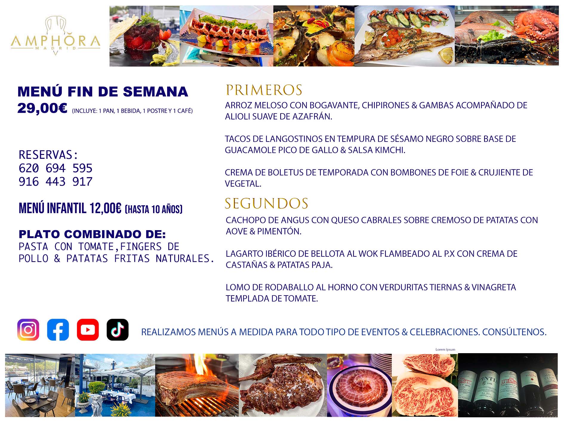 MENÚS FIN DE SEMANA DEL SABADO 16 Y DOMINGO 17 DE NOVIEMBRE DE 2024 RESTAURANTE AMPHORA TERRAZA EN ALCORCÓN (DISPONEMOS DE UNA GRAN TERRAZA) Av. Leganés, 54 28923 · Alcorcón · Madrid · España. 91 644 39 17 620 694 595 También realizamos menús especiales a medida personalizados a grupos para todo tipo de eventos, como celebraciones, comidas o cenas de empresas, bautizos, bodas, cumpleaños, cenas o comidas de navidad 2022/2023, etc. Consúltenos o visite nuestras excelentes y amplias instalaciones y les prepararemos el menú más ajustado a sus necesidades y presupuesto. #RestaurantesEventos #RestaurantesMenúsCelebraciones #RestaurantesSalonesBodasBautizosComuniones #MenúsEspecialesparaEventosAlcorcón #MenúsCelebracionesAlcorcón #RestaurantesSalonesMenúsEspecialesGrupos #RestaurantesMenúsCumpleaños #ComidasCenasEmpresasAlcorcón #MenúsparaCenasComidasEventosEmpresasMadrid #MejoresTerrazasMadrid #MejorTerrazaAlcorcónMadrid #PresupuestosMenúsBodasComunionesBautizosAlcorcón #RestaurantesSecretosconEncantoMadrid #RestaurantesMenúsCenasComidasGruposEmpresasNavidadesAlcorcon #SalonesComidasCenasEmpresasAlcorcón #MenúsEventos #MenúsBodas #MenúsComuniones #MenúsCumpleaños #MenúsBautizos #MenúsEventosAlcorcón #MenúsBodasAlcorcón #MenúsComunionesAlcorcón #MenúsCumpleañosAlcorcón #MenúsBautizosAlcorcón #MenúsNavidadAlcorcón #MenúsComidasNavidad #MenúsCenasNavidad #SalonesEventosAlcorcón RESTAURANTES ALCORCÓN CELEBRACIONES EVENTOS CUMPLEAÑOS BODAS COMUNIONES BAUTIZOS, MENÚS ESPECIALES A MEDIDA PARA REUNIONES FAMILIARES EVENTOS CELEBRACIONES BODAS COMUNIONES BAUTIZOS EN ALCORCÓN, RESTAURANTES SALONES GRUPOS COMIDAS CENAS EN ALCORCÓN, RESTAURANTES COMIDAS CENAS EMPRESA ALCORCÓN MADRID, MEJORES TERRAZAS ALCORCÓN, MEJOR TERRAZA ALCORCÓN, RESTAURANTES SECRETOS CON ENCANTO EN MADRID, RESTAURANTES MENUS GRUPOS ESPECIALES COMIDAS CENAS EMPRESAS NAVIDADES ALCORCÓN, CONSÚLTE NUESTROS MENÚS A MEDIDA PARA EVENTOS - REALIZAMOS MENÚS A MEDIDA PARA BODAS, COMUNIONES, BAUTIZOS, CUMPLEAÑOS, CENAS COMIDAS DE EMPRESAS, ETC - NUESTRO RESTAURANTE DIPONE DE UNA EXTRAORDINARIA TERRAZA PARA TODO TIPO DE EVENTOS - NUESTROS SALONES INTERIORES SE ADAPTAN A TODO DE EVENTOS, YA SEAN PARTICULARES COMO DE EMPRESAS - RESTAURANTE PREPARADO PARA TODO TIPO DE EVENTOS DE CLIENTES DE LA ZONA SUR SUROESTE DE MADRID COMO ALCORCÓN MÓSTOLES FUENLABRADA VILLAVICIOSA DE ODÓN POZUELO DE ALARCÓN GETAFE LAS ROZAS MAJADAHONDA - UNO DE LOS MEJORES RESTAURANTES DE MADRID PARA COMER O CENAR A LA CARTA O CON NUESTROS MENÚS - CELEBRE CON NOSOTROS SUS REUNIONES FAMILIARES CUMPLEAÑOS BAUTIZOS COMUNIONES BODAS PRESENTACIONES ETC. PUES SERÁN UN ÉXITO - MEJORES RESTAURANTES SALONES CELEBRACIONES EN ALCORCÓN -RESTAURANTES MENUS GRUPOS COMIDAS CENAS REUNIONES EMPRESAS NAVIDADES 2022 2023 ALCORCÓN ZONA SUR MADRID.