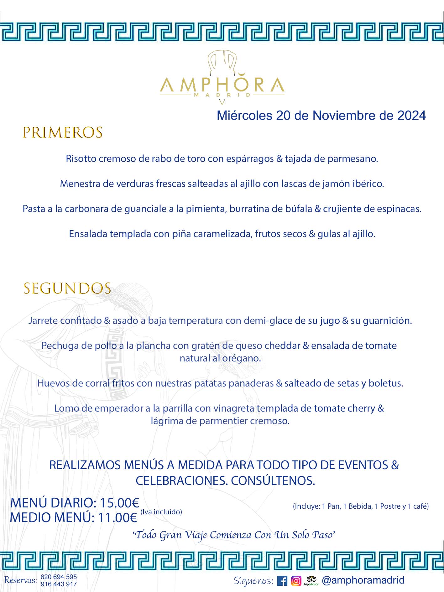 MENÚS DEL DÍA ALCORCÓN MENÚ DEL MIÉRCOLES 20 DE NOVIEMBRE DE 2024 MENÚS DIARIOS MEJORES MENÚS RESTAURANTES ALCORCÓN RESTAURANTE AMPHORA TERRAZA EN ALCORCÓN (DISPONEMOS DE UNA GRAN TERRAZA) Av. Leganés, 54 28923 · Alcorcón · Madrid · España. 91 644 39 17 620 694 595 También realizamos menús especiales a medida personalizados a grupos para todo tipo de eventos, como celebraciones, comidas o cenas de empresas, bautizos, bodas, cumpleaños, cenas o comidas de navidad 2023 2024, etc. Consúltenos o visite nuestras excelentes y amplias instalaciones y les prepararemos el menú más ajustado a sus necesidades y presupuesto. #RestaurantesEventos #RestaurantesMenúsCelebraciones #RestaurantesSalonesBodasBautizosComuniones #MenúsEspecialesparaEventosAlcorcón #MenúsCelebracionesAlcorcón #RestaurantesSalonesMenúsEspecialesGrupos #RestaurantesMenúsCumpleaños #ComidasCenasEmpresasAlcorcón #MenúsparaCenasComidasEventosEmpresasMadrid #MejoresTerrazasMadrid #MejorTerrazaAlcorcónMadrid #PresupuestosMenúsBodasComunionesBautizosAlcorcón #RestaurantesSecretosconEncantoMadrid #RestaurantesMenúsCenasComidasGruposEmpresasNavidadesAlcorcon #SalonesComidasCenasEmpresasAlcorcón #MenúsEventos #MenúsBodas #MenúsComuniones #MenúsCumpleaños #MenúsBautizos #MenúsEventosAlcorcón #MenúsBodasAlcorcón #MenúsComunionesAlcorcón #MenúsCumpleañosAlcorcón #MenúsBautizosAlcorcón #MenúsNavidadAlcorcón #MenúsComidasNavidad #MenúsCenasNavidad #SalonesEventosAlcorcón RESTAURANTES ALCORCÓN CELEBRACIONES EVENTOS CUMPLEAÑOS BODAS COMUNIONES BAUTIZOS, MENÚS ESPECIALES A MEDIDA PARA REUNIONES FAMILIARES EVENTOS CELEBRACIONES BODAS COMUNIONES BAUTIZOS EN ALCORCÓN, RESTAURANTES SALONES GRUPOS COMIDAS CENAS EN ALCORCÓN, RESTAURANTES COMIDAS CENAS EMPRESA ALCORCÓN MADRID, MEJORES TERRAZAS ALCORCÓN, MEJOR TERRAZA ALCORCÓN, RESTAURANTES SECRETOS CON ENCANTO EN MADRID, RESTAURANTES MENUS GRUPOS ESPECIALES COMIDAS CENAS EMPRESAS NAVIDADES ALCORCÓN, CONSÚLTE NUESTROS MENÚS A MEDIDA PARA EVENTOS - REALIZAMOS MENÚS A MEDIDA PARA BODAS, COMUNIONES, BAUTIZOS, CUMPLEAÑOS, CENAS COMIDAS DE EMPRESAS, ETC - NUESTRO RESTAURANTE DIPONE DE UNA EXTRAORDINARIA TERRAZA PARA TODO TIPO DE EVENTOS - NUESTROS SALONES INTERIORES SE ADAPTAN A TODO DE EVENTOS, YA SEAN PARTICULARES COMO DE EMPRESAS - RESTAURANTE PREPARADO PARA TODO TIPO DE EVENTOS DE CLIENTES DE LA ZONA SUR SUROESTE DE MADRID COMO ALCORCÓN MÓSTOLES FUENLABRADA VILLAVICIOSA DE ODÓN POZUELO DE ALARCÓN GETAFE LAS ROZAS MAJADAHONDA - UNO DE LOS MEJORES RESTAURANTES DE MADRID PARA COMER O CENAR A LA CARTA O CON NUESTROS MENÚS - CELEBRE CON NOSOTROS SUS REUNIONES FAMILIARES CUMPLEAÑOS BAUTIZOS COMUNIONES BODAS PRESENTACIONES ETC. PUES SERÁN UN ÉXITO - MEJORES RESTAURANTES SALONES CELEBRACIONES EN ALCORCÓN -RESTAURANTES MENUS GRUPOS COMIDAS CENAS REUNIONES EMPRESAS NAVIDADES 2024 ALCORCÓN ZONA SUR MADRID.MENÚS DEL DÍA ALCORCÓN DIARIOS MEJORES MENÚS RESTAURANTES ALCORCÓN RESTAURANTE AMPHORA TERRAZA EN ALCORCÓN (DISPONEMOS DE UNA GRAN TERRAZA)