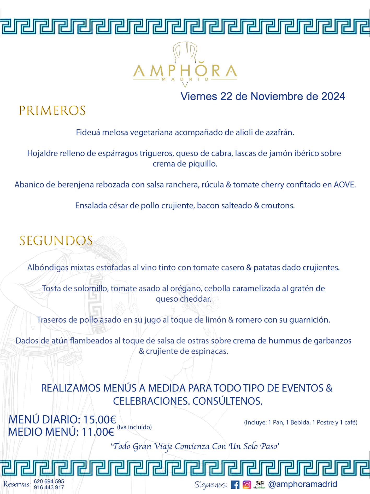 MENÚS DEL DÍA ALCORCÓN MENÚ DEL VIERNES 22 DE NOVIEMBRE DE 2024 MENÚS DIARIOS MEJORES MENÚS RESTAURANTES ALCORCÓN RESTAURANTE AMPHORA TERRAZA EN ALCORCÓN (DISPONEMOS DE UNA GRAN TERRAZA) Av. Leganés, 54 28923 · Alcorcón · Madrid · España. 91 644 39 17 620 694 595 También realizamos menús especiales a medida personalizados a grupos para todo tipo de eventos, como celebraciones, comidas o cenas de empresas, bautizos, bodas, cumpleaños, cenas o comidas de navidad 2023 2024, etc. Consúltenos o visite nuestras excelentes y amplias instalaciones y les prepararemos el menú más ajustado a sus necesidades y presupuesto. #RestaurantesEventos #RestaurantesMenúsCelebraciones #RestaurantesSalonesBodasBautizosComuniones #MenúsEspecialesparaEventosAlcorcón #MenúsCelebracionesAlcorcón #RestaurantesSalonesMenúsEspecialesGrupos #RestaurantesMenúsCumpleaños #ComidasCenasEmpresasAlcorcón #MenúsparaCenasComidasEventosEmpresasMadrid #MejoresTerrazasMadrid #MejorTerrazaAlcorcónMadrid #PresupuestosMenúsBodasComunionesBautizosAlcorcón #RestaurantesSecretosconEncantoMadrid #RestaurantesMenúsCenasComidasGruposEmpresasNavidadesAlcorcon #SalonesComidasCenasEmpresasAlcorcón #MenúsEventos #MenúsBodas #MenúsComuniones #MenúsCumpleaños #MenúsBautizos #MenúsEventosAlcorcón #MenúsBodasAlcorcón #MenúsComunionesAlcorcón #MenúsCumpleañosAlcorcón #MenúsBautizosAlcorcón #MenúsNavidadAlcorcón #MenúsComidasNavidad #MenúsCenasNavidad #SalonesEventosAlcorcón RESTAURANTES ALCORCÓN CELEBRACIONES EVENTOS CUMPLEAÑOS BODAS COMUNIONES BAUTIZOS, MENÚS ESPECIALES A MEDIDA PARA REUNIONES FAMILIARES EVENTOS CELEBRACIONES BODAS COMUNIONES BAUTIZOS EN ALCORCÓN, RESTAURANTES SALONES GRUPOS COMIDAS CENAS EN ALCORCÓN, RESTAURANTES COMIDAS CENAS EMPRESA ALCORCÓN MADRID, MEJORES TERRAZAS ALCORCÓN, MEJOR TERRAZA ALCORCÓN, RESTAURANTES SECRETOS CON ENCANTO EN MADRID, RESTAURANTES MENUS GRUPOS ESPECIALES COMIDAS CENAS EMPRESAS NAVIDADES ALCORCÓN, CONSÚLTE NUESTROS MENÚS A MEDIDA PARA EVENTOS - REALIZAMOS MENÚS A MEDIDA PARA BODAS, COMUNIONES, BAUTIZOS, CUMPLEAÑOS, CENAS COMIDAS DE EMPRESAS, ETC - NUESTRO RESTAURANTE DIPONE DE UNA EXTRAORDINARIA TERRAZA PARA TODO TIPO DE EVENTOS - NUESTROS SALONES INTERIORES SE ADAPTAN A TODO DE EVENTOS, YA SEAN PARTICULARES COMO DE EMPRESAS - RESTAURANTE PREPARADO PARA TODO TIPO DE EVENTOS DE CLIENTES DE LA ZONA SUR SUROESTE DE MADRID COMO ALCORCÓN MÓSTOLES FUENLABRADA VILLAVICIOSA DE ODÓN POZUELO DE ALARCÓN GETAFE LAS ROZAS MAJADAHONDA - UNO DE LOS MEJORES RESTAURANTES DE MADRID PARA COMER O CENAR A LA CARTA O CON NUESTROS MENÚS - CELEBRE CON NOSOTROS SUS REUNIONES FAMILIARES CUMPLEAÑOS BAUTIZOS COMUNIONES BODAS PRESENTACIONES ETC. PUES SERÁN UN ÉXITO - MEJORES RESTAURANTES SALONES CELEBRACIONES EN ALCORCÓN -RESTAURANTES MENUS GRUPOS COMIDAS CENAS REUNIONES EMPRESAS NAVIDADES 2024 ALCORCÓN ZONA SUR MADRID.MENÚS DEL DÍA ALCORCÓN DIARIOS MEJORES MENÚS RESTAURANTES ALCORCÓN RESTAURANTE AMPHORA TERRAZA EN ALCORCÓN (DISPONEMOS DE UNA GRAN TERRAZA)