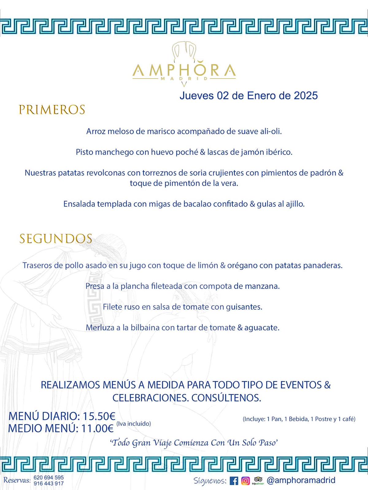 MENÚS DEL DÍA ALCORCÓN MENÚ DEL JUEVES 2 DE ENERO DE DE 2025 MENÚS DIARIOS MEJORES MENÚS RESTAURANTES ALCORCÓN RESTAURANTE AMPHORA TERRAZA EN ALCORCÓN (DISPONEMOS DE UNA GRAN TERRAZA) Av. Leganés, 54 28923 · Alcorcón · Madrid · España. 91 644 39 17 620 694 595 También realizamos menús especiales a medida personalizados a grupos para todo tipo de eventos, como celebraciones, comidas o cenas de empresas, bautizos, bodas, cumpleaños, cenas o comidas de navidad 2023 2024, etc. Consúltenos o visite nuestras excelentes y amplias instalaciones y les prepararemos el menú más ajustado a sus necesidades y presupuesto. #RestaurantesEventos #RestaurantesMenúsCelebraciones #RestaurantesSalonesBodasBautizosComuniones #MenúsEspecialesparaEventosAlcorcón #MenúsCelebracionesAlcorcón #RestaurantesSalonesMenúsEspecialesGrupos #RestaurantesMenúsCumpleaños #ComidasCenasEmpresasAlcorcón #MenúsparaCenasComidasEventosEmpresasMadrid #MejoresTerrazasMadrid #MejorTerrazaAlcorcónMadrid #PresupuestosMenúsBodasComunionesBautizosAlcorcón #RestaurantesSecretosconEncantoMadrid #RestaurantesMenúsCenasComidasGruposEmpresasNavidadesAlcorcon #SalonesComidasCenasEmpresasAlcorcón #MenúsEventos #MenúsBodas #MenúsComuniones #MenúsCumpleaños #MenúsBautizos #MenúsEventosAlcorcón #MenúsBodasAlcorcón #MenúsComunionesAlcorcón #MenúsCumpleañosAlcorcón #MenúsBautizosAlcorcón #MenúsNavidadAlcorcón #MenúsComidasNavidad #MenúsCenasNavidad #SalonesEventosAlcorcón RESTAURANTES ALCORCÓN CELEBRACIONES EVENTOS CUMPLEAÑOS BODAS COMUNIONES BAUTIZOS, MENÚS ESPECIALES A MEDIDA PARA REUNIONES FAMILIARES EVENTOS CELEBRACIONES BODAS COMUNIONES BAUTIZOS EN ALCORCÓN, RESTAURANTES SALONES GRUPOS COMIDAS CENAS EN ALCORCÓN, RESTAURANTES COMIDAS CENAS EMPRESA ALCORCÓN MADRID, MEJORES TERRAZAS ALCORCÓN, MEJOR TERRAZA ALCORCÓN, RESTAURANTES SECRETOS CON ENCANTO EN MADRID, RESTAURANTES MENUS GRUPOS ESPECIALES COMIDAS CENAS EMPRESAS NAVIDADES ALCORCÓN, CONSÚLTE NUESTROS MENÚS A MEDIDA PARA EVENTOS - REALIZAMOS MENÚS A MEDIDA PARA BODAS, COMUNIONES, BAUTIZOS, CUMPLEAÑOS, CENAS COMIDAS DE EMPRESAS, ETC - NUESTRO RESTAURANTE DIPONE DE UNA EXTRAORDINARIA TERRAZA PARA TODO TIPO DE EVENTOS - NUESTROS SALONES INTERIORES SE ADAPTAN A TODO DE EVENTOS, YA SEAN PARTICULARES COMO DE EMPRESAS - RESTAURANTE PREPARADO PARA TODO TIPO DE EVENTOS DE CLIENTES DE LA ZONA SUR SUROESTE DE MADRID COMO ALCORCÓN MÓSTOLES FUENLABRADA VILLAVICIOSA DE ODÓN POZUELO DE ALARCÓN GETAFE LAS ROZAS MAJADAHONDA - UNO DE LOS MEJORES RESTAURANTES DE MADRID PARA COMER O CENAR A LA CARTA O CON NUESTROS MENÚS - CELEBRE CON NOSOTROS SUS REUNIONES FAMILIARES CUMPLEAÑOS BAUTIZOS COMUNIONES BODAS PRESENTACIONES ETC. PUES SERÁN UN ÉXITO - MEJORES RESTAURANTES SALONES CELEBRACIONES EN ALCORCÓN -RESTAURANTES MENUS GRUPOS COMIDAS CENAS REUNIONES EMPRESAS NAVIDADES 2024 ALCORCÓN ZONA SUR MADRID.MENÚS DEL DÍA ALCORCÓN DIARIOS MEJORES MENÚS RESTAURANTES ALCORCÓN RESTAURANTE AMPHORA TERRAZA EN ALCORCÓN (DISPONEMOS DE UNA GRAN TERRAZA)
