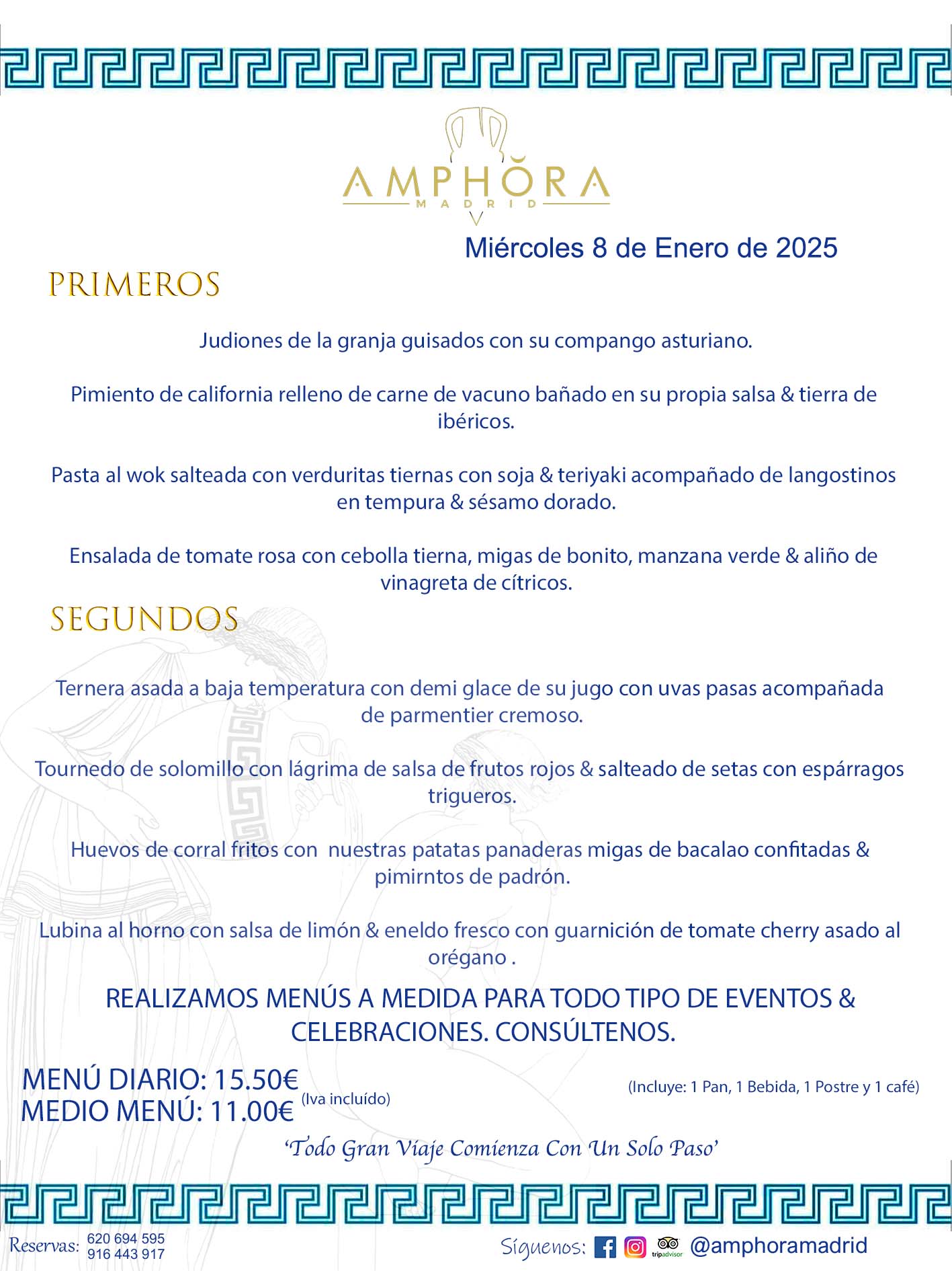 MENÚS DEL DÍA ALCORCÓN MENÚ DEL MIÉRCOLES 8 DE ENERO DE DE 2025 MENÚS DIARIOS MEJORES MENÚS RESTAURANTES ALCORCÓN RESTAURANTE AMPHORA TERRAZA EN ALCORCÓN (DISPONEMOS DE UNA GRAN TERRAZA) Av. Leganés, 54 28923 · Alcorcón · Madrid · España. 91 644 39 17 620 694 595 También realizamos menús especiales a medida personalizados a grupos para todo tipo de eventos, como celebraciones, comidas o cenas de empresas, bautizos, bodas, cumpleaños, cenas o comidas de navidad 2023 2024, etc. Consúltenos o visite nuestras excelentes y amplias instalaciones y les prepararemos el menú más ajustado a sus necesidades y presupuesto. #RestaurantesEventos #RestaurantesMenúsCelebraciones #RestaurantesSalonesBodasBautizosComuniones #MenúsEspecialesparaEventosAlcorcón #MenúsCelebracionesAlcorcón #RestaurantesSalonesMenúsEspecialesGrupos #RestaurantesMenúsCumpleaños #ComidasCenasEmpresasAlcorcón #MenúsparaCenasComidasEventosEmpresasMadrid #MejoresTerrazasMadrid #MejorTerrazaAlcorcónMadrid #PresupuestosMenúsBodasComunionesBautizosAlcorcón #RestaurantesSecretosconEncantoMadrid #RestaurantesMenúsCenasComidasGruposEmpresasNavidadesAlcorcon #SalonesComidasCenasEmpresasAlcorcón #MenúsEventos #MenúsBodas #MenúsComuniones #MenúsCumpleaños #MenúsBautizos #MenúsEventosAlcorcón #MenúsBodasAlcorcón #MenúsComunionesAlcorcón #MenúsCumpleañosAlcorcón #MenúsBautizosAlcorcón #MenúsNavidadAlcorcón #MenúsComidasNavidad #MenúsCenasNavidad #SalonesEventosAlcorcón RESTAURANTES ALCORCÓN CELEBRACIONES EVENTOS CUMPLEAÑOS BODAS COMUNIONES BAUTIZOS, MENÚS ESPECIALES A MEDIDA PARA REUNIONES FAMILIARES EVENTOS CELEBRACIONES BODAS COMUNIONES BAUTIZOS EN ALCORCÓN, RESTAURANTES SALONES GRUPOS COMIDAS CENAS EN ALCORCÓN, RESTAURANTES COMIDAS CENAS EMPRESA ALCORCÓN MADRID, MEJORES TERRAZAS ALCORCÓN, MEJOR TERRAZA ALCORCÓN, RESTAURANTES SECRETOS CON ENCANTO EN MADRID, RESTAURANTES MENUS GRUPOS ESPECIALES COMIDAS CENAS EMPRESAS NAVIDADES ALCORCÓN, CONSÚLTE NUESTROS MENÚS A MEDIDA PARA EVENTOS - REALIZAMOS MENÚS A MEDIDA PARA BODAS, COMUNIONES, BAUTIZOS, CUMPLEAÑOS, CENAS COMIDAS DE EMPRESAS, ETC - NUESTRO RESTAURANTE DIPONE DE UNA EXTRAORDINARIA TERRAZA PARA TODO TIPO DE EVENTOS - NUESTROS SALONES INTERIORES SE ADAPTAN A TODO DE EVENTOS, YA SEAN PARTICULARES COMO DE EMPRESAS - RESTAURANTE PREPARADO PARA TODO TIPO DE EVENTOS DE CLIENTES DE LA ZONA SUR SUROESTE DE MADRID COMO ALCORCÓN MÓSTOLES FUENLABRADA VILLAVICIOSA DE ODÓN POZUELO DE ALARCÓN GETAFE LAS ROZAS MAJADAHONDA - UNO DE LOS MEJORES RESTAURANTES DE MADRID PARA COMER O CENAR A LA CARTA O CON NUESTROS MENÚS - CELEBRE CON NOSOTROS SUS REUNIONES FAMILIARES CUMPLEAÑOS BAUTIZOS COMUNIONES BODAS PRESENTACIONES ETC. PUES SERÁN UN ÉXITO - MEJORES RESTAURANTES SALONES CELEBRACIONES EN ALCORCÓN -RESTAURANTES MENUS GRUPOS COMIDAS CENAS REUNIONES EMPRESAS NAVIDADES 2024 ALCORCÓN ZONA SUR MADRID.MENÚS DEL DÍA ALCORCÓN DIARIOS MEJORES MENÚS RESTAURANTES ALCORCÓN RESTAURANTE AMPHORA TERRAZA EN ALCORCÓN (DISPONEMOS DE UNA GRAN TERRAZA)