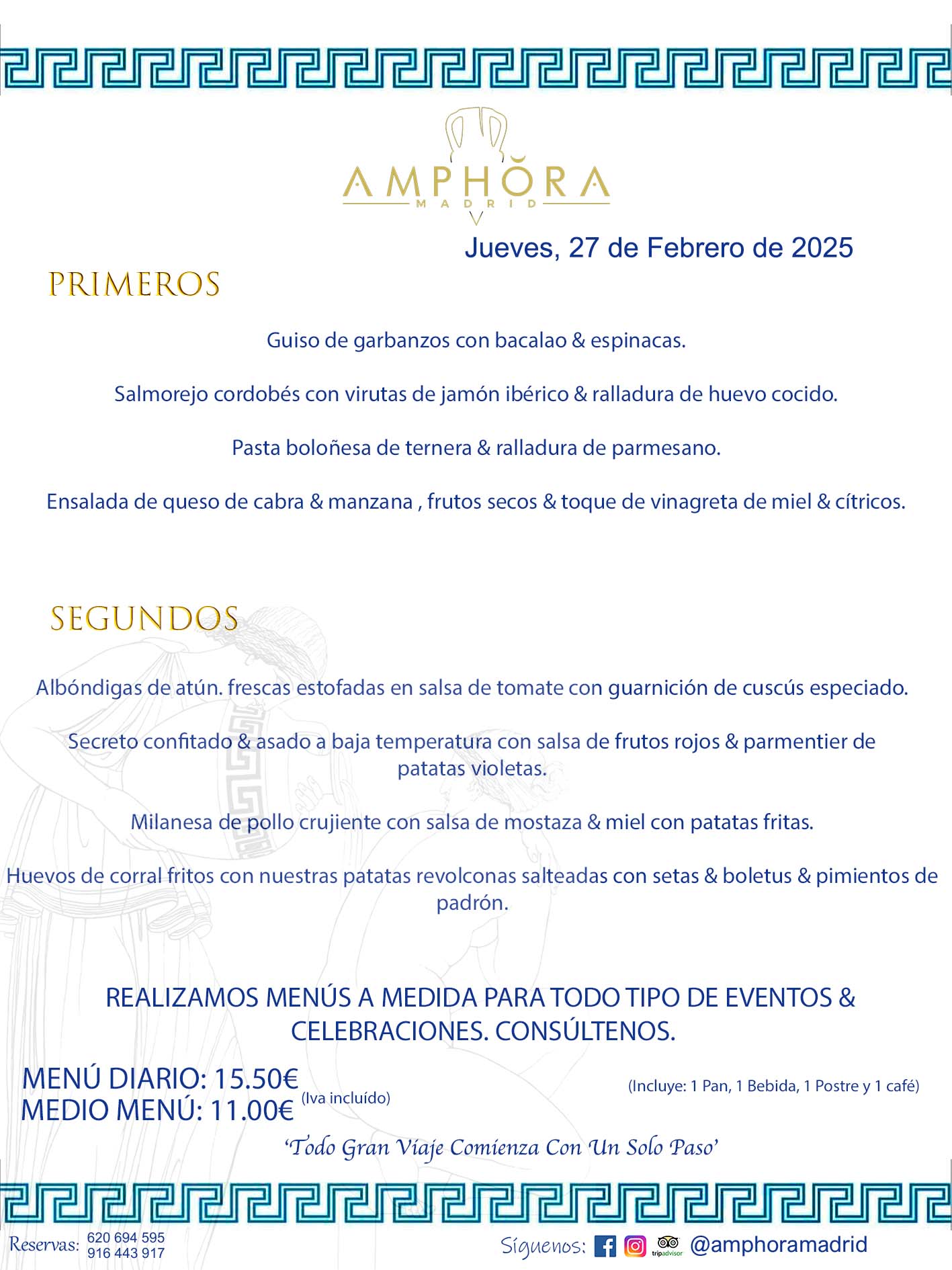 MENÚS DEL DÍA ALCORCÓN MENÚ DEL JUEVES 27 DE FEBRERO DE DE 2025 MENÚS DIARIOS MEJORES MENÚS RESTAURANTES ALCORCÓN RESTAURANTE AMPHORA TERRAZA EN ALCORCÓN (DISPONEMOS DE UNA GRAN TERRAZA) Av. Leganés, 54 28923 · Alcorcón · Madrid · España. 91 644 39 17 620 694 595 También realizamos menús especiales a medida personalizados a grupos para todo tipo de eventos, como celebraciones, comidas o cenas de empresas, bautizos, bodas, cumpleaños, cenas o comidas de navidad 2023 2024, etc. Consúltenos o visite nuestras excelentes y amplias instalaciones y les prepararemos el menú más ajustado a sus necesidades y presupuesto. #RestaurantesEventos #RestaurantesMenúsCelebraciones #RestaurantesSalonesBodasBautizosComuniones #MenúsEspecialesparaEventosAlcorcón #MenúsCelebracionesAlcorcón #RestaurantesSalonesMenúsEspecialesGrupos #RestaurantesMenúsCumpleaños #ComidasCenasEmpresasAlcorcón #MenúsparaCenasComidasEventosEmpresasMadrid #MejoresTerrazasMadrid #MejorTerrazaAlcorcónMadrid #PresupuestosMenúsBodasComunionesBautizosAlcorcón #RestaurantesSecretosconEncantoMadrid #RestaurantesMenúsCenasComidasGruposEmpresasNavidadesAlcorcon #SalonesComidasCenasEmpresasAlcorcón #MenúsEventos #MenúsBodas #MenúsComuniones #MenúsCumpleaños #MenúsBautizos #MenúsEventosAlcorcón #MenúsBodasAlcorcón #MenúsComunionesAlcorcón #MenúsCumpleañosAlcorcón #MenúsBautizosAlcorcón #MenúsNavidadAlcorcón #MenúsComidasNavidad #MenúsCenasNavidad #SalonesEventosAlcorcón RESTAURANTES ALCORCÓN CELEBRACIONES EVENTOS CUMPLEAÑOS BODAS COMUNIONES BAUTIZOS, MENÚS ESPECIALES A MEDIDA PARA REUNIONES FAMILIARES EVENTOS CELEBRACIONES BODAS COMUNIONES BAUTIZOS EN ALCORCÓN, RESTAURANTES SALONES GRUPOS COMIDAS CENAS EN ALCORCÓN, RESTAURANTES COMIDAS CENAS EMPRESA ALCORCÓN MADRID, MEJORES TERRAZAS ALCORCÓN, MEJOR TERRAZA ALCORCÓN, RESTAURANTES SECRETOS CON ENCANTO EN MADRID, RESTAURANTES MENUS GRUPOS ESPECIALES COMIDAS CENAS EMPRESAS NAVIDADES ALCORCÓN, CONSÚLTE NUESTROS MENÚS A MEDIDA PARA EVENTOS - REALIZAMOS MENÚS A MEDIDA PARA BODAS, COMUNIONES, BAUTIZOS, CUMPLEAÑOS, CENAS COMIDAS DE EMPRESAS, ETC - NUESTRO RESTAURANTE DIPONE DE UNA EXTRAORDINARIA TERRAZA PARA TODO TIPO DE EVENTOS - NUESTROS SALONES INTERIORES SE ADAPTAN A TODO DE EVENTOS, YA SEAN PARTICULARES COMO DE EMPRESAS - RESTAURANTE PREPARADO PARA TODO TIPO DE EVENTOS DE CLIENTES DE LA ZONA SUR SUROESTE DE MADRID COMO ALCORCÓN MÓSTOLES FUENLABRADA VILLAVICIOSA DE ODÓN POZUELO DE ALARCÓN GETAFE LAS ROZAS MAJADAHONDA - UNO DE LOS MEJORES RESTAURANTES DE MADRID PARA COMER O CENAR A LA CARTA O CON NUESTROS MENÚS - CELEBRE CON NOSOTROS SUS REUNIONES FAMILIARES CUMPLEAÑOS BAUTIZOS COMUNIONES BODAS PRESENTACIONES ETC. PUES SERÁN UN ÉXITO - MEJORES RESTAURANTES SALONES CELEBRACIONES EN ALCORCÓN -RESTAURANTES MENUS GRUPOS COMIDAS CENAS REUNIONES EMPRESAS NAVIDADES 2024 ALCORCÓN ZONA SUR MADRID.MENÚS DEL DÍA ALCORCÓN DIARIOS MEJORES MENÚS RESTAURANTES ALCORCÓN RESTAURANTE AMPHORA TERRAZA EN ALCORCÓN (DISPONEMOS DE UNA GRAN TERRAZA)