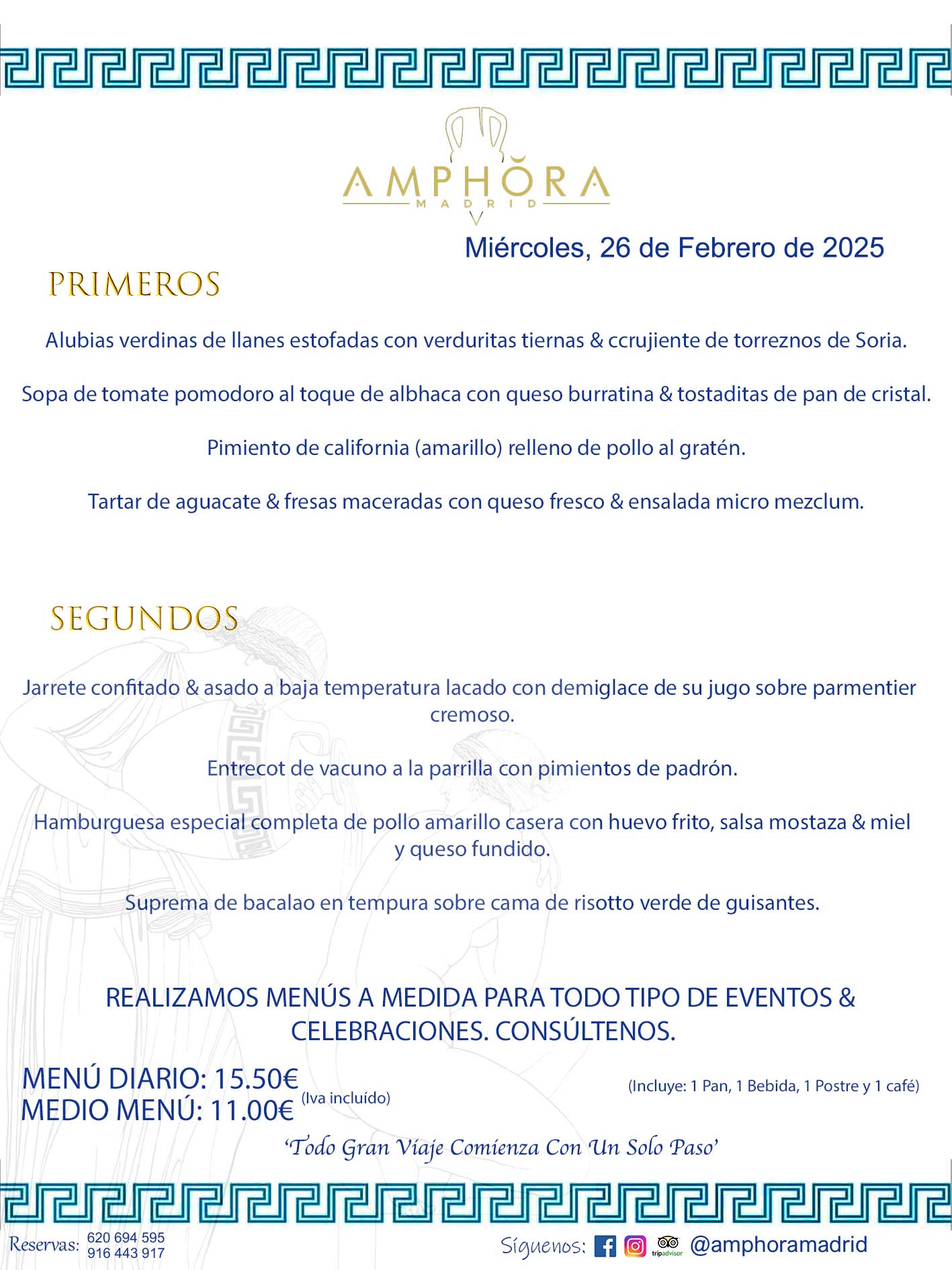 MENÚS DEL DÍA ALCORCÓN MENÚ DEL MIÉRCOLES 26 DE FEBRERO DE DE 2025 MENÚS DIARIOS MEJORES MENÚS RESTAURANTES ALCORCÓN RESTAURANTE AMPHORA TERRAZA EN ALCORCÓN (DISPONEMOS DE UNA GRAN TERRAZA) Av. Leganés, 54 28923 · Alcorcón · Madrid · España. 91 644 39 17 620 694 595 También realizamos menús especiales a medida personalizados a grupos para todo tipo de eventos, como celebraciones, comidas o cenas de empresas, bautizos, bodas, cumpleaños, cenas o comidas de navidad 2023 2024, etc. Consúltenos o visite nuestras excelentes y amplias instalaciones y les prepararemos el menú más ajustado a sus necesidades y presupuesto. #RestaurantesEventos #RestaurantesMenúsCelebraciones #RestaurantesSalonesBodasBautizosComuniones #MenúsEspecialesparaEventosAlcorcón #MenúsCelebracionesAlcorcón #RestaurantesSalonesMenúsEspecialesGrupos #RestaurantesMenúsCumpleaños #ComidasCenasEmpresasAlcorcón #MenúsparaCenasComidasEventosEmpresasMadrid #MejoresTerrazasMadrid #MejorTerrazaAlcorcónMadrid #PresupuestosMenúsBodasComunionesBautizosAlcorcón #RestaurantesSecretosconEncantoMadrid #RestaurantesMenúsCenasComidasGruposEmpresasNavidadesAlcorcon #SalonesComidasCenasEmpresasAlcorcón #MenúsEventos #MenúsBodas #MenúsComuniones #MenúsCumpleaños #MenúsBautizos #MenúsEventosAlcorcón #MenúsBodasAlcorcón #MenúsComunionesAlcorcón #MenúsCumpleañosAlcorcón #MenúsBautizosAlcorcón #MenúsNavidadAlcorcón #MenúsComidasNavidad #MenúsCenasNavidad #SalonesEventosAlcorcón RESTAURANTES ALCORCÓN CELEBRACIONES EVENTOS CUMPLEAÑOS BODAS COMUNIONES BAUTIZOS, MENÚS ESPECIALES A MEDIDA PARA REUNIONES FAMILIARES EVENTOS CELEBRACIONES BODAS COMUNIONES BAUTIZOS EN ALCORCÓN, RESTAURANTES SALONES GRUPOS COMIDAS CENAS EN ALCORCÓN, RESTAURANTES COMIDAS CENAS EMPRESA ALCORCÓN MADRID, MEJORES TERRAZAS ALCORCÓN, MEJOR TERRAZA ALCORCÓN, RESTAURANTES SECRETOS CON ENCANTO EN MADRID, RESTAURANTES MENUS GRUPOS ESPECIALES COMIDAS CENAS EMPRESAS NAVIDADES ALCORCÓN, CONSÚLTE NUESTROS MENÚS A MEDIDA PARA EVENTOS - REALIZAMOS MENÚS A MEDIDA PARA BODAS, COMUNIONES, BAUTIZOS, CUMPLEAÑOS, CENAS COMIDAS DE EMPRESAS, ETC - NUESTRO RESTAURANTE DIPONE DE UNA EXTRAORDINARIA TERRAZA PARA TODO TIPO DE EVENTOS - NUESTROS SALONES INTERIORES SE ADAPTAN A TODO DE EVENTOS, YA SEAN PARTICULARES COMO DE EMPRESAS - RESTAURANTE PREPARADO PARA TODO TIPO DE EVENTOS DE CLIENTES DE LA ZONA SUR SUROESTE DE MADRID COMO ALCORCÓN MÓSTOLES FUENLABRADA VILLAVICIOSA DE ODÓN POZUELO DE ALARCÓN GETAFE LAS ROZAS MAJADAHONDA - UNO DE LOS MEJORES RESTAURANTES DE MADRID PARA COMER O CENAR A LA CARTA O CON NUESTROS MENÚS - CELEBRE CON NOSOTROS SUS REUNIONES FAMILIARES CUMPLEAÑOS BAUTIZOS COMUNIONES BODAS PRESENTACIONES ETC. PUES SERÁN UN ÉXITO - MEJORES RESTAURANTES SALONES CELEBRACIONES EN ALCORCÓN -RESTAURANTES MENUS GRUPOS COMIDAS CENAS REUNIONES EMPRESAS NAVIDADES 2024 ALCORCÓN ZONA SUR MADRID.MENÚS DEL DÍA ALCORCÓN DIARIOS MEJORES MENÚS RESTAURANTES ALCORCÓN RESTAURANTE AMPHORA TERRAZA EN ALCORCÓN (DISPONEMOS DE UNA GRAN TERRAZA)