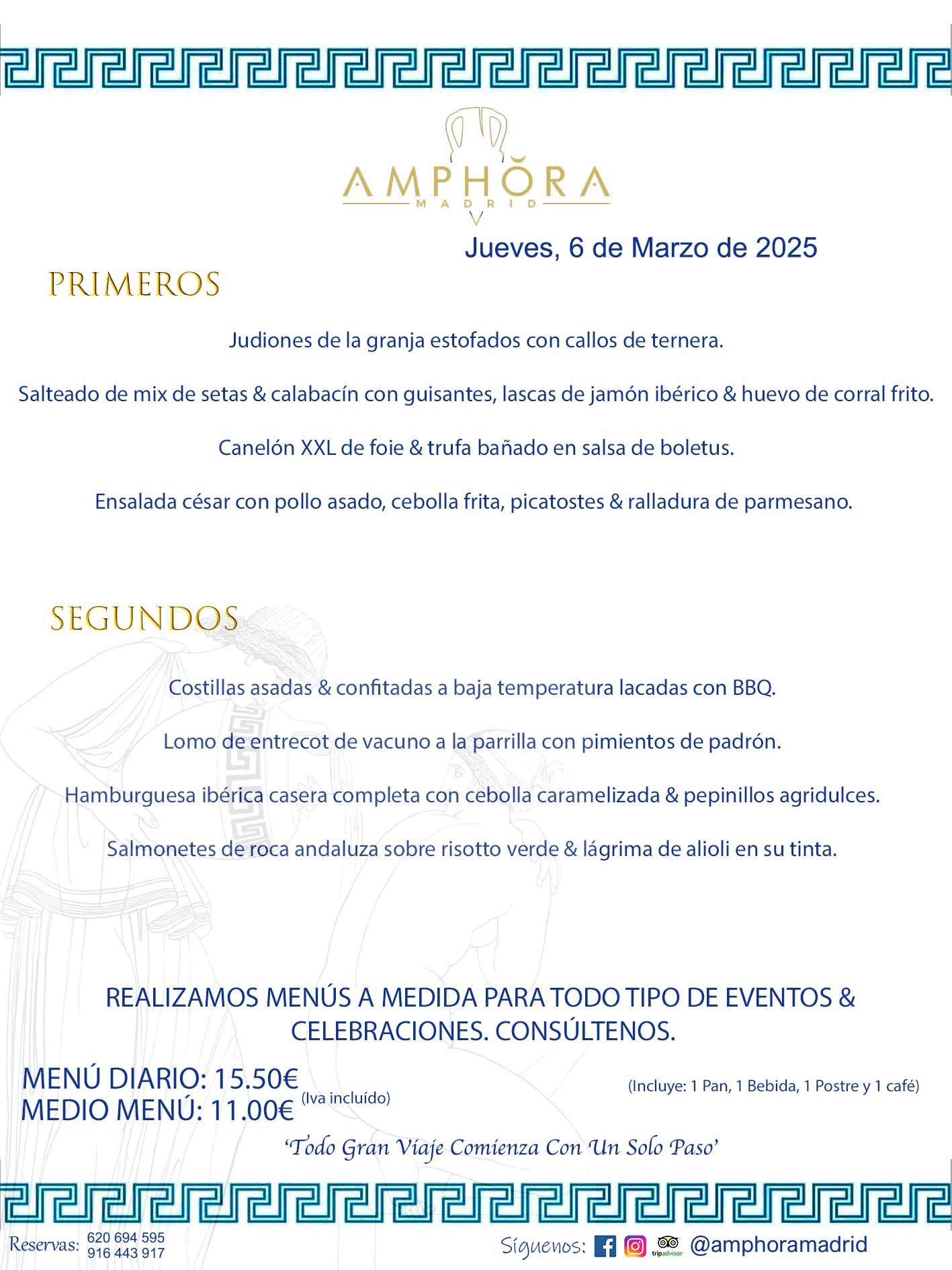 MENÚS DEL DÍA ALCORCÓN MENÚ DEL JUEVES 6 DE MARZO DE DE 2025 MENÚS DIARIOS MEJORES MENÚS RESTAURANTES ALCORCÓN RESTAURANTE AMPHORA TERRAZA EN ALCORCÓN (DISPONEMOS DE UNA GRAN TERRAZA) Av. Leganés, 54 28923 · Alcorcón · Madrid · España. 91 644 39 17 620 694 595 También realizamos menús especiales a medida personalizados a grupos para todo tipo de eventos, como celebraciones, comidas o cenas de empresas, bautizos, bodas, cumpleaños, cenas o comidas de navidad 2023 2024, etc. Consúltenos o visite nuestras excelentes y amplias instalaciones y les prepararemos el menú más ajustado a sus necesidades y presupuesto. #RestaurantesEventos #RestaurantesMenúsCelebraciones #RestaurantesSalonesBodasBautizosComuniones #MenúsEspecialesparaEventosAlcorcón #MenúsCelebracionesAlcorcón #RestaurantesSalonesMenúsEspecialesGrupos #RestaurantesMenúsCumpleaños #ComidasCenasEmpresasAlcorcón #MenúsparaCenasComidasEventosEmpresasMadrid #MejoresTerrazasMadrid #MejorTerrazaAlcorcónMadrid #PresupuestosMenúsBodasComunionesBautizosAlcorcón #RestaurantesSecretosconEncantoMadrid #RestaurantesMenúsCenasComidasGruposEmpresasNavidadesAlcorcon #SalonesComidasCenasEmpresasAlcorcón #MenúsEventos #MenúsBodas #MenúsComuniones #MenúsCumpleaños #MenúsBautizos #MenúsEventosAlcorcón #MenúsBodasAlcorcón #MenúsComunionesAlcorcón #MenúsCumpleañosAlcorcón #MenúsBautizosAlcorcón #MenúsNavidadAlcorcón #MenúsComidasNavidad #MenúsCenasNavidad #SalonesEventosAlcorcón RESTAURANTES ALCORCÓN CELEBRACIONES EVENTOS CUMPLEAÑOS BODAS COMUNIONES BAUTIZOS, MENÚS ESPECIALES A MEDIDA PARA REUNIONES FAMILIARES EVENTOS CELEBRACIONES BODAS COMUNIONES BAUTIZOS EN ALCORCÓN, RESTAURANTES SALONES GRUPOS COMIDAS CENAS EN ALCORCÓN, RESTAURANTES COMIDAS CENAS EMPRESA ALCORCÓN MADRID, MEJORES TERRAZAS ALCORCÓN, MEJOR TERRAZA ALCORCÓN, RESTAURANTES SECRETOS CON ENCANTO EN MADRID, RESTAURANTES MENUS GRUPOS ESPECIALES COMIDAS CENAS EMPRESAS NAVIDADES ALCORCÓN, CONSÚLTE NUESTROS MENÚS A MEDIDA PARA EVENTOS - REALIZAMOS MENÚS A MEDIDA PARA BODAS, COMUNIONES, BAUTIZOS, CUMPLEAÑOS, CENAS COMIDAS DE EMPRESAS, ETC - NUESTRO RESTAURANTE DIPONE DE UNA EXTRAORDINARIA TERRAZA PARA TODO TIPO DE EVENTOS - NUESTROS SALONES INTERIORES SE ADAPTAN A TODO DE EVENTOS, YA SEAN PARTICULARES COMO DE EMPRESAS - RESTAURANTE PREPARADO PARA TODO TIPO DE EVENTOS DE CLIENTES DE LA ZONA SUR SUROESTE DE MADRID COMO ALCORCÓN MÓSTOLES FUENLABRADA VILLAVICIOSA DE ODÓN POZUELO DE ALARCÓN GETAFE LAS ROZAS MAJADAHONDA - UNO DE LOS MEJORES RESTAURANTES DE MADRID PARA COMER O CENAR A LA CARTA O CON NUESTROS MENÚS - CELEBRE CON NOSOTROS SUS REUNIONES FAMILIARES CUMPLEAÑOS BAUTIZOS COMUNIONES BODAS PRESENTACIONES ETC. PUES SERÁN UN ÉXITO - MEJORES RESTAURANTES SALONES CELEBRACIONES EN ALCORCÓN -RESTAURANTES MENUS GRUPOS COMIDAS CENAS REUNIONES EMPRESAS NAVIDADES 2024 ALCORCÓN ZONA SUR MADRID.MENÚS DEL DÍA ALCORCÓN DIARIOS MEJORES MENÚS RESTAURANTES ALCORCÓN RESTAURANTE AMPHORA TERRAZA EN ALCORCÓN (DISPONEMOS DE UNA GRAN TERRAZA)