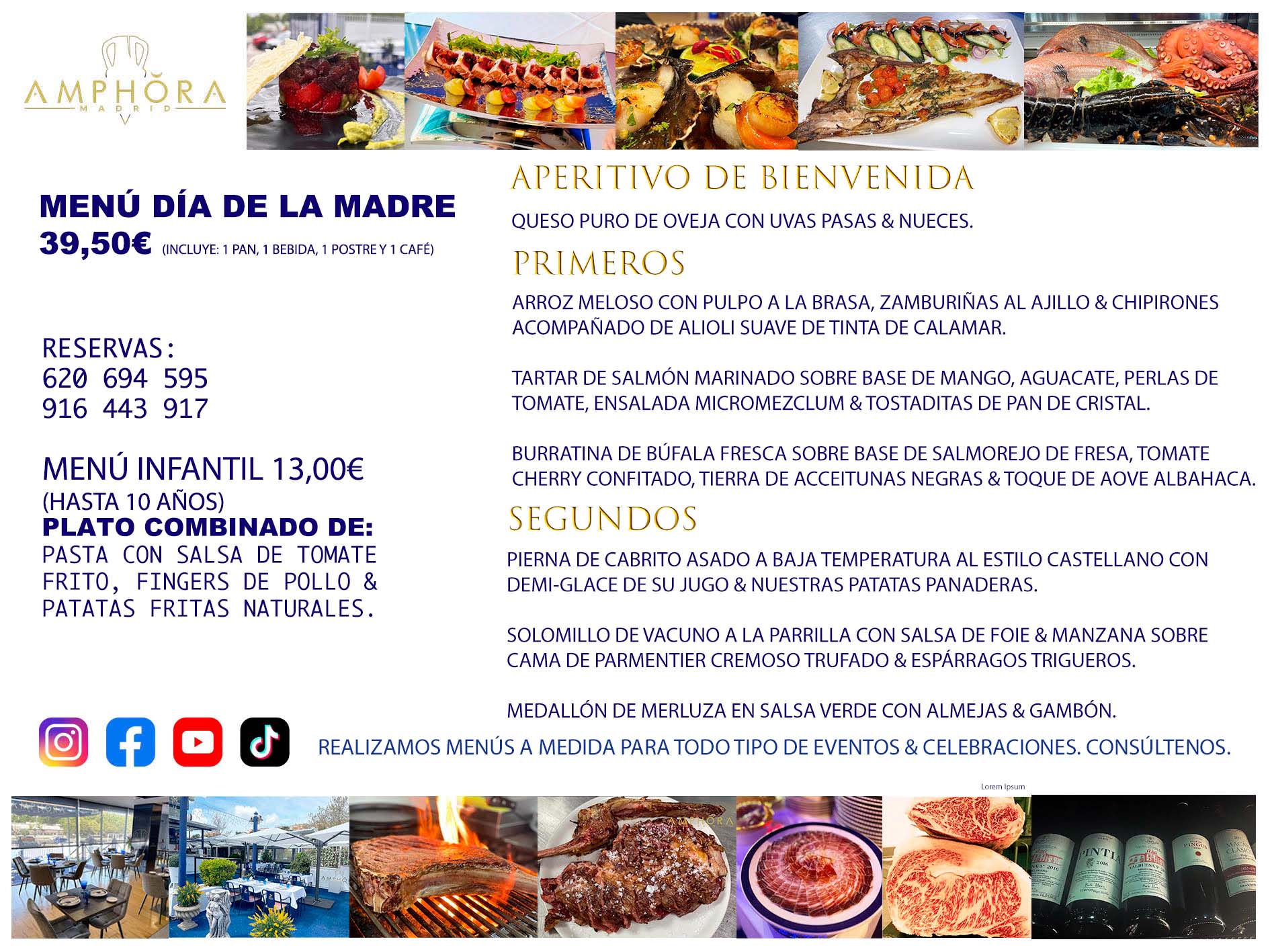 MENU DÍA DE LA MADRE ALCORCON MADRID RESTAURANTE AMPHORA MEJORES MENUS DEL DIA DE LA MADRE EN MADRID