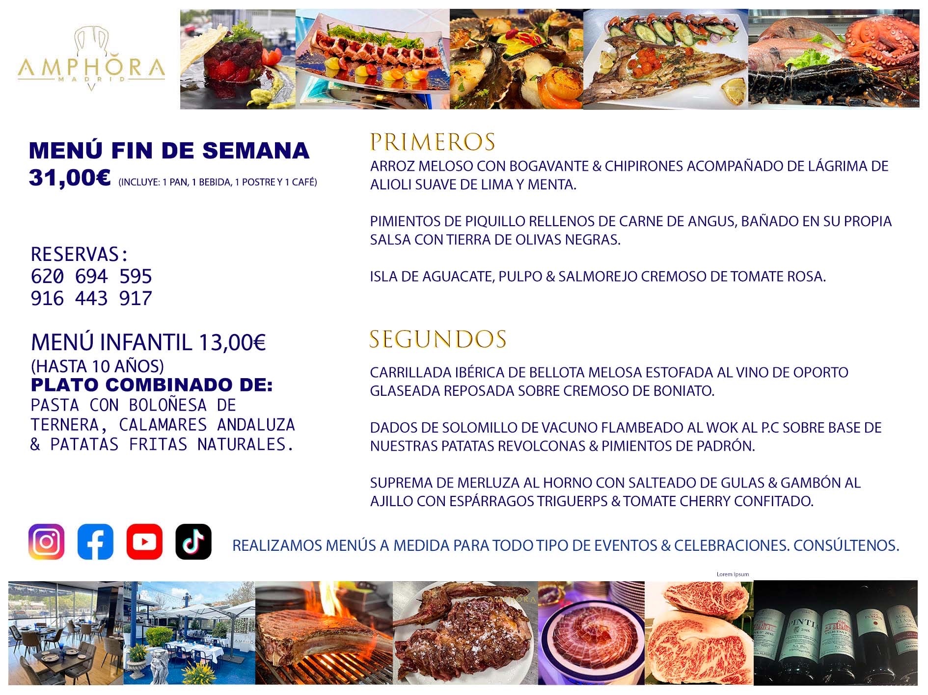 MENÚS FIN DE SEMANA DEL SABADO 21 DE JUNIO Y DOMINGO 22 DE JUNIO DE 2025 RESTAURANTE AMPHORA TERRAZA EN ALCORCÓN (DISPONEMOS DE UNA GRAN TERRAZA) Av. Leganés, 54 28923 · Alcorcón · Madrid · España. 91 644 39 17 620 694 595 También realizamos menús especiales a medida personalizados a grupos para todo tipo de eventos, como celebraciones, comidas o cenas de empresas, bautizos, bodas, cumpleaños, cenas o comidas de navidad 2022/2023, etc. Consúltenos o visite nuestras excelentes y amplias instalaciones y les prepararemos el menú más ajustado a sus necesidades y presupuesto. #RestaurantesEventos #RestaurantesMenúsCelebraciones #RestaurantesSalonesBodasBautizosComuniones #MenúsEspecialesparaEventosAlcorcón #MenúsCelebracionesAlcorcón #RestaurantesSalonesMenúsEspecialesGrupos #RestaurantesMenúsCumpleaños #ComidasCenasEmpresasAlcorcón #MenúsparaCenasComidasEventosEmpresasMadrid #MejoresTerrazasMadrid #MejorTerrazaAlcorcónMadrid #PresupuestosMenúsBodasComunionesBautizosAlcorcón #RestaurantesSecretosconEncantoMadrid #RestaurantesMenúsCenasComidasGruposEmpresasNavidadesAlcorcon #SalonesComidasCenasEmpresasAlcorcón #MenúsEventos #MenúsBodas #MenúsComuniones #MenúsCumpleaños #MenúsBautizos #MenúsEventosAlcorcón #MenúsBodasAlcorcón #MenúsComunionesAlcorcón #MenúsCumpleañosAlcorcón #MenúsBautizosAlcorcón #MenúsNavidadAlcorcón #MenúsComidasNavidad #MenúsCenasNavidad #SalonesEventosAlcorcón RESTAURANTES ALCORCÓN CELEBRACIONES EVENTOS CUMPLEAÑOS BODAS COMUNIONES BAUTIZOS, MENÚS ESPECIALES A MEDIDA PARA REUNIONES FAMILIARES EVENTOS CELEBRACIONES BODAS COMUNIONES BAUTIZOS EN ALCORCÓN, RESTAURANTES SALONES GRUPOS COMIDAS CENAS EN ALCORCÓN, RESTAURANTES COMIDAS CENAS EMPRESA ALCORCÓN MADRID, MEJORES TERRAZAS ALCORCÓN, MEJOR TERRAZA ALCORCÓN, RESTAURANTES SECRETOS CON ENCANTO EN MADRID, RESTAURANTES MENUS GRUPOS ESPECIALES COMIDAS CENAS EMPRESAS NAVIDADES ALCORCÓN, CONSÚLTE NUESTROS MENÚS A MEDIDA PARA EVENTOS - REALIZAMOS MENÚS A MEDIDA PARA BODAS, COMUNIONES, BAUTIZOS, CUMPLEAÑOS, CENAS COMIDAS DE EMPRESAS, ETC - NUESTRO RESTAURANTE DIPONE DE UNA EXTRAORDINARIA TERRAZA PARA TODO TIPO DE EVENTOS - NUESTROS SALONES INTERIORES SE ADAPTAN A TODO DE EVENTOS, YA SEAN PARTICULARES COMO DE EMPRESAS - RESTAURANTE PREPARADO PARA TODO TIPO DE EVENTOS DE CLIENTES DE LA ZONA SUR SUROESTE DE MADRID COMO ALCORCÓN MÓSTOLES FUENLABRADA VILLAVICIOSA DE ODÓN POZUELO DE ALARCÓN GETAFE LAS ROZAS MAJADAHONDA - UNO DE LOS MEJORES RESTAURANTES DE MADRID PARA COMER O CENAR A LA CARTA O CON NUESTROS MENÚS - CELEBRE CON NOSOTROS SUS REUNIONES FAMILIARES CUMPLEAÑOS BAUTIZOS COMUNIONES BODAS PRESENTACIONES ETC. PUES SERÁN UN ÉXITO - MEJORES RESTAURANTES SALONES CELEBRACIONES EN ALCORCÓN -RESTAURANTES MENUS GRUPOS COMIDAS CENAS REUNIONES EMPRESAS NAVIDADES 2022 2023 ALCORCÓN ZONA SUR MADRID.