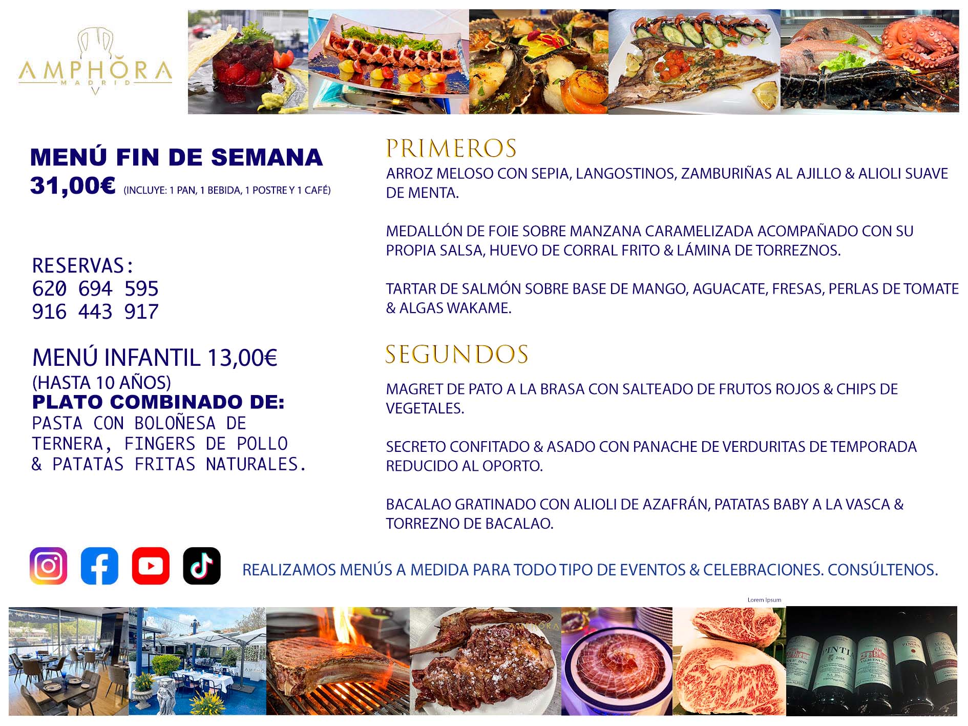 MENÚS FIN DE SEMANA DEL SABADO 28 DE JUNIO Y DOMINGO 29 DE JUNIO DE 2025 RESTAURANTE AMPHORA TERRAZA EN ALCORCÓN (DISPONEMOS DE UNA GRAN TERRAZA) Av. Leganés, 54 28923 · Alcorcón · Madrid · España. 91 644 39 17 620 694 595 También realizamos menús especiales a medida personalizados a grupos para todo tipo de eventos, como celebraciones, comidas o cenas de empresas, bautizos, bodas, cumpleaños, cenas o comidas de navidad 2022/2023, etc. Consúltenos o visite nuestras excelentes y amplias instalaciones y les prepararemos el menú más ajustado a sus necesidades y presupuesto. #RestaurantesEventos #RestaurantesMenúsCelebraciones #RestaurantesSalonesBodasBautizosComuniones #MenúsEspecialesparaEventosAlcorcón #MenúsCelebracionesAlcorcón #RestaurantesSalonesMenúsEspecialesGrupos #RestaurantesMenúsCumpleaños #ComidasCenasEmpresasAlcorcón #MenúsparaCenasComidasEventosEmpresasMadrid #MejoresTerrazasMadrid #MejorTerrazaAlcorcónMadrid #PresupuestosMenúsBodasComunionesBautizosAlcorcón #RestaurantesSecretosconEncantoMadrid #RestaurantesMenúsCenasComidasGruposEmpresasNavidadesAlcorcon #SalonesComidasCenasEmpresasAlcorcón #MenúsEventos #MenúsBodas #MenúsComuniones #MenúsCumpleaños #MenúsBautizos #MenúsEventosAlcorcón #MenúsBodasAlcorcón #MenúsComunionesAlcorcón #MenúsCumpleañosAlcorcón #MenúsBautizosAlcorcón #MenúsNavidadAlcorcón #MenúsComidasNavidad #MenúsCenasNavidad #SalonesEventosAlcorcón RESTAURANTES ALCORCÓN CELEBRACIONES EVENTOS CUMPLEAÑOS BODAS COMUNIONES BAUTIZOS, MENÚS ESPECIALES A MEDIDA PARA REUNIONES FAMILIARES EVENTOS CELEBRACIONES BODAS COMUNIONES BAUTIZOS EN ALCORCÓN, RESTAURANTES SALONES GRUPOS COMIDAS CENAS EN ALCORCÓN, RESTAURANTES COMIDAS CENAS EMPRESA ALCORCÓN MADRID, MEJORES TERRAZAS ALCORCÓN, MEJOR TERRAZA ALCORCÓN, RESTAURANTES SECRETOS CON ENCANTO EN MADRID, RESTAURANTES MENUS GRUPOS ESPECIALES COMIDAS CENAS EMPRESAS NAVIDADES ALCORCÓN, CONSÚLTE NUESTROS MENÚS A MEDIDA PARA EVENTOS - REALIZAMOS MENÚS A MEDIDA PARA BODAS, COMUNIONES, BAUTIZOS, CUMPLEAÑOS, CENAS COMIDAS DE EMPRESAS, ETC - NUESTRO RESTAURANTE DIPONE DE UNA EXTRAORDINARIA TERRAZA PARA TODO TIPO DE EVENTOS - NUESTROS SALONES INTERIORES SE ADAPTAN A TODO DE EVENTOS, YA SEAN PARTICULARES COMO DE EMPRESAS - RESTAURANTE PREPARADO PARA TODO TIPO DE EVENTOS DE CLIENTES DE LA ZONA SUR SUROESTE DE MADRID COMO ALCORCÓN MÓSTOLES FUENLABRADA VILLAVICIOSA DE ODÓN POZUELO DE ALARCÓN GETAFE LAS ROZAS MAJADAHONDA - UNO DE LOS MEJORES RESTAURANTES DE MADRID PARA COMER O CENAR A LA CARTA O CON NUESTROS MENÚS - CELEBRE CON NOSOTROS SUS REUNIONES FAMILIARES CUMPLEAÑOS BAUTIZOS COMUNIONES BODAS PRESENTACIONES ETC. PUES SERÁN UN ÉXITO - MEJORES RESTAURANTES SALONES CELEBRACIONES EN ALCORCÓN -RESTAURANTES MENUS GRUPOS COMIDAS CENAS REUNIONES EMPRESAS NAVIDADES 2022 2023 ALCORCÓN ZONA SUR MADRID.