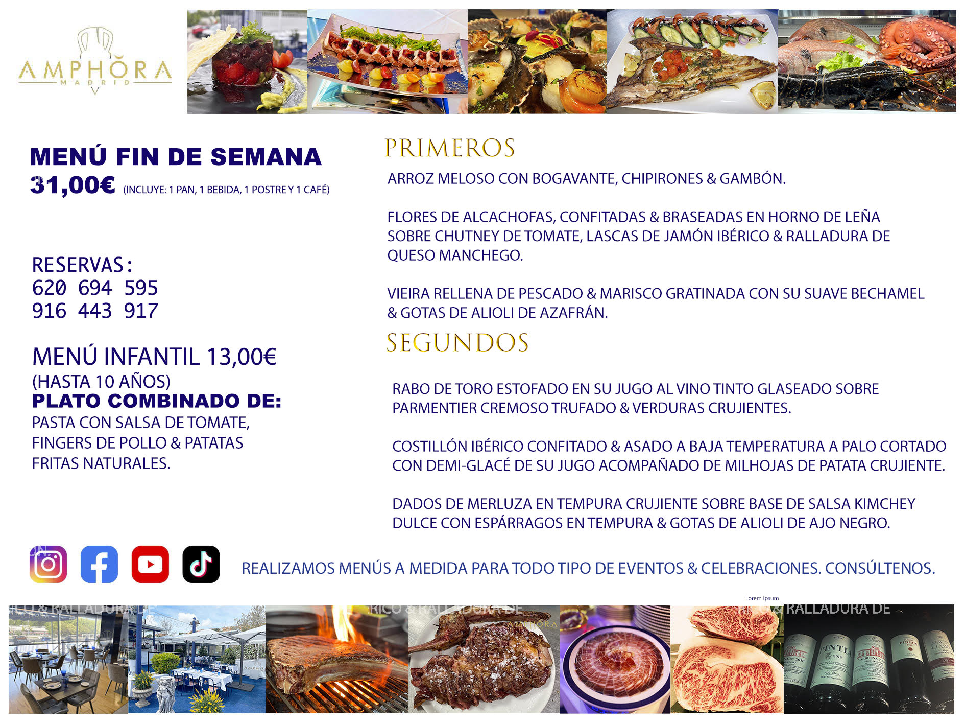 MENÚS FIN DE SEMANA DEL SABADO 20 DE SEPTIEMBRE Y DOMINGO 21 DE SEPTIEMBRE DE 2025 RESTAURANTE AMPHORA TERRAZA EN ALCORCÓN (DISPONEMOS DE UNA GRAN TERRAZA) Av. Leganés, 54 28923 · Alcorcón · Madrid · España. 91 644 39 17 620 694 595 También realizamos menús especiales a medida personalizados a grupos para todo tipo de eventos, como celebraciones, comidas o cenas de empresas, bautizos, bodas, cumpleaños, cenas o comidas de navidad 2022/2023, etc. Consúltenos o visite nuestras excelentes y amplias instalaciones y les prepararemos el menú más ajustado a sus necesidades y presupuesto. #RestaurantesEventos #RestaurantesMenúsCelebraciones #RestaurantesSalonesBodasBautizosComuniones #MenúsEspecialesparaEventosAlcorcón #MenúsCelebracionesAlcorcón #RestaurantesSalonesMenúsEspecialesGrupos #RestaurantesMenúsCumpleaños #ComidasCenasEmpresasAlcorcón #MenúsparaCenasComidasEventosEmpresasMadrid #MejoresTerrazasMadrid #MejorTerrazaAlcorcónMadrid #PresupuestosMenúsBodasComunionesBautizosAlcorcón #RestaurantesSecretosconEncantoMadrid #RestaurantesMenúsCenasComidasGruposEmpresasNavidadesAlcorcon #SalonesComidasCenasEmpresasAlcorcón #MenúsEventos #MenúsBodas #MenúsComuniones #MenúsCumpleaños #MenúsBautizos #MenúsEventosAlcorcón #MenúsBodasAlcorcón #MenúsComunionesAlcorcón #MenúsCumpleañosAlcorcón #MenúsBautizosAlcorcón #MenúsNavidadAlcorcón #MenúsComidasNavidad #MenúsCenasNavidad #SalonesEventosAlcorcón RESTAURANTES ALCORCÓN CELEBRACIONES EVENTOS CUMPLEAÑOS BODAS COMUNIONES BAUTIZOS, MENÚS ESPECIALES A MEDIDA PARA REUNIONES FAMILIARES EVENTOS CELEBRACIONES BODAS COMUNIONES BAUTIZOS EN ALCORCÓN, RESTAURANTES SALONES GRUPOS COMIDAS CENAS EN ALCORCÓN, RESTAURANTES COMIDAS CENAS EMPRESA ALCORCÓN MADRID, MEJORES TERRAZAS ALCORCÓN, MEJOR TERRAZA ALCORCÓN, RESTAURANTES SECRETOS CON ENCANTO EN MADRID, RESTAURANTES MENUS GRUPOS ESPECIALES COMIDAS CENAS EMPRESAS NAVIDADES ALCORCÓN, CONSÚLTE NUESTROS MENÚS A MEDIDA PARA EVENTOS - REALIZAMOS MENÚS A MEDIDA PARA BODAS, COMUNIONES, BAUTIZOS, CUMPLEAÑOS, CENAS COMIDAS DE EMPRESAS, ETC - NUESTRO RESTAURANTE DIPONE DE UNA EXTRAORDINARIA TERRAZA PARA TODO TIPO DE EVENTOS - NUESTROS SALONES INTERIORES SE ADAPTAN A TODO DE EVENTOS, YA SEAN PARTICULARES COMO DE EMPRESAS - RESTAURANTE PREPARADO PARA TODO TIPO DE EVENTOS DE CLIENTES DE LA ZONA SUR SUROESTE DE MADRID COMO ALCORCÓN MÓSTOLES FUENLABRADA VILLAVICIOSA DE ODÓN POZUELO DE ALARCÓN GETAFE LAS ROZAS MAJADAHONDA - UNO DE LOS MEJORES RESTAURANTES DE MADRID PARA COMER O CENAR A LA CARTA O CON NUESTROS MENÚS - CELEBRE CON NOSOTROS SUS REUNIONES FAMILIARES CUMPLEAÑOS BAUTIZOS COMUNIONES BODAS PRESENTACIONES ETC. PUES SERÁN UN ÉXITO - MEJORES RESTAURANTES SALONES CELEBRACIONES EN ALCORCÓN -RESTAURANTES MENUS GRUPOS COMIDAS CENAS REUNIONES EMPRESAS NAVIDADES 2022 2023 ALCORCÓN ZONA SUR MADRID.