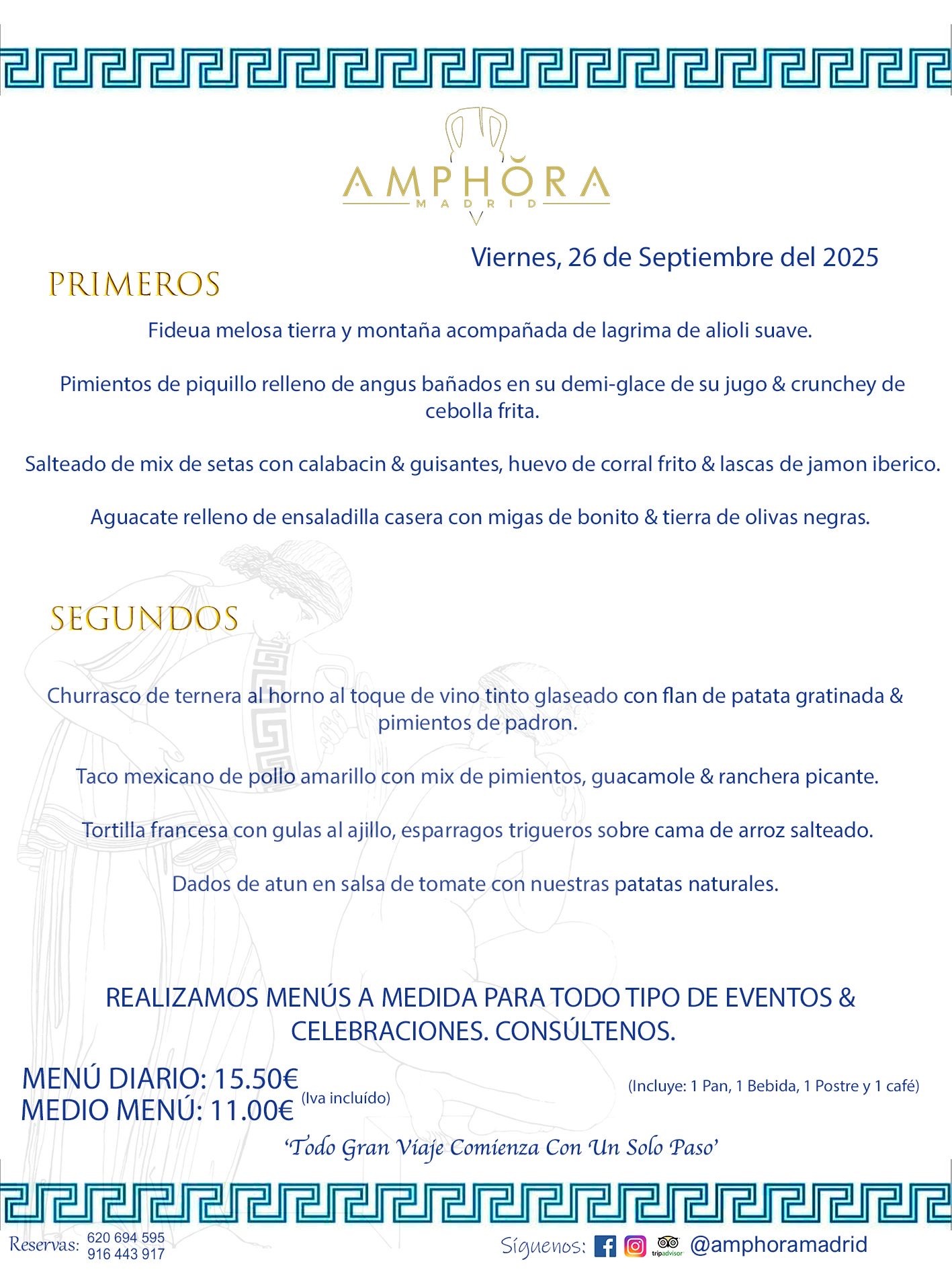 MENÚS DEL DÍA ALCORCÓN MENÚ DEL VIERNES 26 DE SEPTIEMBRE DE DE 2025 MENÚS DIARIOS MEJORES MENÚS RESTAURANTES ALCORCÓN RESTAURANTE AMPHORA TERRAZA EN ALCORCÓN (DISPONEMOS DE UNA GRAN TERRAZA) Av. Leganés, 54 28923 · Alcorcón · Madrid · España. 91 644 39 17 620 694 595 También realizamos menús especiales a medida personalizados a grupos para todo tipo de eventos, como celebraciones, comidas o cenas de empresas, bautizos, bodas, cumpleaños, cenas o comidas de navidad 2023 2024, etc. Consúltenos o visite nuestras excelentes y amplias instalaciones y les prepararemos el menú más ajustado a sus necesidades y presupuesto. #RestaurantesEventos #RestaurantesMenúsCelebraciones #RestaurantesSalonesBodasBautizosComuniones #MenúsEspecialesparaEventosAlcorcón #MenúsCelebracionesAlcorcón #RestaurantesSalonesMenúsEspecialesGrupos #RestaurantesMenúsCumpleaños #ComidasCenasEmpresasAlcorcón #MenúsparaCenasComidasEventosEmpresasMadrid #MejoresTerrazasMadrid #MejorTerrazaAlcorcónMadrid #PresupuestosMenúsBodasComunionesBautizosAlcorcón #RestaurantesSecretosconEncantoMadrid #RestaurantesMenúsCenasComidasGruposEmpresasNavidadesAlcorcon #SalonesComidasCenasEmpresasAlcorcón #MenúsEventos #MenúsBodas #MenúsComuniones #MenúsCumpleaños #MenúsBautizos #MenúsEventosAlcorcón #MenúsBodasAlcorcón #MenúsComunionesAlcorcón #MenúsCumpleañosAlcorcón #MenúsBautizosAlcorcón #MenúsNavidadAlcorcón #MenúsComidasNavidad #MenúsCenasNavidad #SalonesEventosAlcorcón RESTAURANTES ALCORCÓN CELEBRACIONES EVENTOS CUMPLEAÑOS BODAS COMUNIONES BAUTIZOS, MENÚS ESPECIALES A MEDIDA PARA REUNIONES FAMILIARES EVENTOS CELEBRACIONES BODAS COMUNIONES BAUTIZOS EN ALCORCÓN, RESTAURANTES SALONES GRUPOS COMIDAS CENAS EN ALCORCÓN, RESTAURANTES COMIDAS CENAS EMPRESA ALCORCÓN MADRID, MEJORES TERRAZAS ALCORCÓN, MEJOR TERRAZA ALCORCÓN, RESTAURANTES SECRETOS CON ENCANTO EN MADRID, RESTAURANTES MENUS GRUPOS ESPECIALES COMIDAS CENAS EMPRESAS NAVIDADES ALCORCÓN, CONSÚLTE NUESTROS MENÚS A MEDIDA PARA EVENTOS - REALIZAMOS MENÚS A MEDIDA PARA BODAS, COMUNIONES, BAUTIZOS, CUMPLEAÑOS, CENAS COMIDAS DE EMPRESAS, ETC - NUESTRO RESTAURANTE DIPONE DE UNA EXTRAORDINARIA TERRAZA PARA TODO TIPO DE EVENTOS - NUESTROS SALONES INTERIORES SE ADAPTAN A TODO DE EVENTOS, YA SEAN PARTICULARES COMO DE EMPRESAS - RESTAURANTE PREPARADO PARA TODO TIPO DE EVENTOS DE CLIENTES DE LA ZONA SUR SUROESTE DE MADRID COMO ALCORCÓN MÓSTOLES FUENLABRADA VILLAVICIOSA DE ODÓN POZUELO DE ALARCÓN GETAFE LAS ROZAS MAJADAHONDA - UNO DE LOS MEJORES RESTAURANTES DE MADRID PARA COMER O CENAR A LA CARTA O CON NUESTROS MENÚS - CELEBRE CON NOSOTROS SUS REUNIONES FAMILIARES CUMPLEAÑOS BAUTIZOS COMUNIONES BODAS PRESENTACIONES ETC. PUES SERÁN UN ÉXITO - MEJORES RESTAURANTES SALONES CELEBRACIONES EN ALCORCÓN -RESTAURANTES MENUS GRUPOS COMIDAS CENAS REUNIONES EMPRESAS NAVIDADES 2024 ALCORCÓN ZONA SUR MADRID.MENÚS DEL DÍA ALCORCÓN DIARIOS MEJORES MENÚS RESTAURANTES ALCORCÓN RESTAURANTE AMPHORA TERRAZA EN ALCORCÓN (DISPONEMOS DE UNA GRAN TERRAZA)