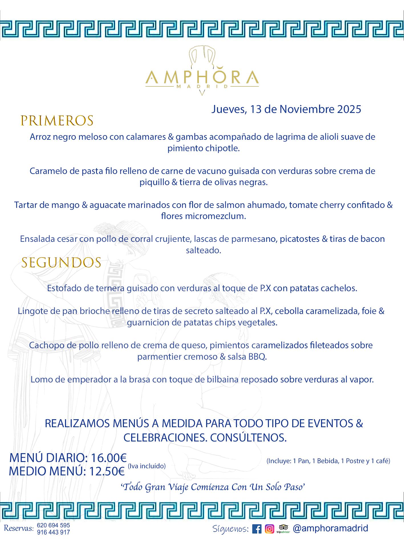 MENÚS DEL DÍA ALCORCÓN MENÚ DEL JUEVES 13 DE NOVIEMBRE DE DE 2025 MENÚS DIARIOS MEJORES MENÚS RESTAURANTES ALCORCÓN RESTAURANTE AMPHORA TERRAZA EN ALCORCÓN (DISPONEMOS DE UNA GRAN TERRAZA) Av. Leganés, 54 28923 · Alcorcón · Madrid · España. 91 644 39 17 620 694 595 También realizamos menús especiales a medida personalizados a grupos para todo tipo de eventos, como celebraciones, comidas o cenas de empresas, bautizos, bodas, cumpleaños, cenas o comidas de navidad 2023 2024, etc. Consúltenos o visite nuestras excelentes y amplias instalaciones y les prepararemos el menú más ajustado a sus necesidades y presupuesto. #RestaurantesEventos #RestaurantesMenúsCelebraciones #RestaurantesSalonesBodasBautizosComuniones #MenúsEspecialesparaEventosAlcorcón #MenúsCelebracionesAlcorcón #RestaurantesSalonesMenúsEspecialesGrupos #RestaurantesMenúsCumpleaños #ComidasCenasEmpresasAlcorcón #MenúsparaCenasComidasEventosEmpresasMadrid #MejoresTerrazasMadrid #MejorTerrazaAlcorcónMadrid #PresupuestosMenúsBodasComunionesBautizosAlcorcón #RestaurantesSecretosconEncantoMadrid #RestaurantesMenúsCenasComidasGruposEmpresasNavidadesAlcorcon #SalonesComidasCenasEmpresasAlcorcón #MenúsEventos #MenúsBodas #MenúsComuniones #MenúsCumpleaños #MenúsBautizos #MenúsEventosAlcorcón #MenúsBodasAlcorcón #MenúsComunionesAlcorcón #MenúsCumpleañosAlcorcón #MenúsBautizosAlcorcón #MenúsNavidadAlcorcón #MenúsComidasNavidad #MenúsCenasNavidad #SalonesEventosAlcorcón RESTAURANTES ALCORCÓN CELEBRACIONES EVENTOS CUMPLEAÑOS BODAS COMUNIONES BAUTIZOS, MENÚS ESPECIALES A MEDIDA PARA REUNIONES FAMILIARES EVENTOS CELEBRACIONES BODAS COMUNIONES BAUTIZOS EN ALCORCÓN, RESTAURANTES SALONES GRUPOS COMIDAS CENAS EN ALCORCÓN, RESTAURANTES COMIDAS CENAS EMPRESA ALCORCÓN MADRID, MEJORES TERRAZAS ALCORCÓN, MEJOR TERRAZA ALCORCÓN, RESTAURANTES SECRETOS CON ENCANTO EN MADRID, RESTAURANTES MENUS GRUPOS ESPECIALES COMIDAS CENAS EMPRESAS NAVIDADES ALCORCÓN, CONSÚLTE NUESTROS MENÚS A MEDIDA PARA EVENTOS - REALIZAMOS MENÚS A MEDIDA PARA BODAS, COMUNIONES, BAUTIZOS, CUMPLEAÑOS, CENAS COMIDAS DE EMPRESAS, ETC - NUESTRO RESTAURANTE DIPONE DE UNA EXTRAORDINARIA TERRAZA PARA TODO TIPO DE EVENTOS - NUESTROS SALONES INTERIORES SE ADAPTAN A TODO DE EVENTOS, YA SEAN PARTICULARES COMO DE EMPRESAS - RESTAURANTE PREPARADO PARA TODO TIPO DE EVENTOS DE CLIENTES DE LA ZONA SUR SUROESTE DE MADRID COMO ALCORCÓN MÓSTOLES FUENLABRADA VILLAVICIOSA DE ODÓN POZUELO DE ALARCÓN GETAFE LAS ROZAS MAJADAHONDA - UNO DE LOS MEJORES RESTAURANTES DE MADRID PARA COMER O CENAR A LA CARTA O CON NUESTROS MENÚS - CELEBRE CON NOSOTROS SUS REUNIONES FAMILIARES CUMPLEAÑOS BAUTIZOS COMUNIONES BODAS PRESENTACIONES ETC. PUES SERÁN UN ÉXITO - MEJORES RESTAURANTES SALONES CELEBRACIONES EN ALCORCÓN -RESTAURANTES MENUS GRUPOS COMIDAS CENAS REUNIONES EMPRESAS NAVIDADES 2024 ALCORCÓN ZONA SUR MADRID.MENÚS DEL DÍA ALCORCÓN DIARIOS MEJORES MENÚS RESTAURANTES ALCORCÓN RESTAURANTE AMPHORA TERRAZA EN ALCORCÓN (DISPONEMOS DE UNA GRAN TERRAZA)