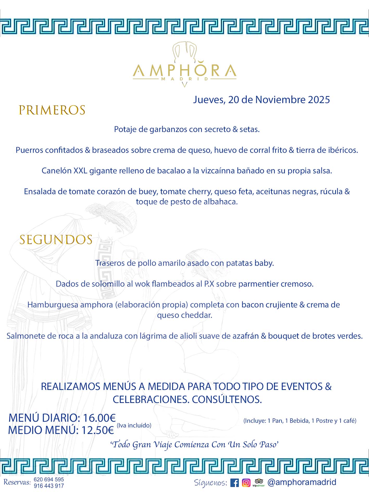 MENÚS DEL DÍA ALCORCÓN MENÚ DEL JUEVES 20 DE NOVIEMBRE DE DE 2025 MENÚS DIARIOS MEJORES MENÚS RESTAURANTES ALCORCÓN RESTAURANTE AMPHORA TERRAZA EN ALCORCÓN (DISPONEMOS DE UNA GRAN TERRAZA) Av. Leganés, 54 28923 · Alcorcón · Madrid · España. 91 644 39 17 620 694 595 También realizamos menús especiales a medida personalizados a grupos para todo tipo de eventos, como celebraciones, comidas o cenas de empresas, bautizos, bodas, cumpleaños, cenas o comidas de navidad 2023 2024, etc. Consúltenos o visite nuestras excelentes y amplias instalaciones y les prepararemos el menú más ajustado a sus necesidades y presupuesto. #RestaurantesEventos #RestaurantesMenúsCelebraciones #RestaurantesSalonesBodasBautizosComuniones #MenúsEspecialesparaEventosAlcorcón #MenúsCelebracionesAlcorcón #RestaurantesSalonesMenúsEspecialesGrupos #RestaurantesMenúsCumpleaños #ComidasCenasEmpresasAlcorcón #MenúsparaCenasComidasEventosEmpresasMadrid #MejoresTerrazasMadrid #MejorTerrazaAlcorcónMadrid #PresupuestosMenúsBodasComunionesBautizosAlcorcón #RestaurantesSecretosconEncantoMadrid #RestaurantesMenúsCenasComidasGruposEmpresasNavidadesAlcorcon #SalonesComidasCenasEmpresasAlcorcón #MenúsEventos #MenúsBodas #MenúsComuniones #MenúsCumpleaños #MenúsBautizos #MenúsEventosAlcorcón #MenúsBodasAlcorcón #MenúsComunionesAlcorcón #MenúsCumpleañosAlcorcón #MenúsBautizosAlcorcón #MenúsNavidadAlcorcón #MenúsComidasNavidad #MenúsCenasNavidad #SalonesEventosAlcorcón RESTAURANTES ALCORCÓN CELEBRACIONES EVENTOS CUMPLEAÑOS BODAS COMUNIONES BAUTIZOS, MENÚS ESPECIALES A MEDIDA PARA REUNIONES FAMILIARES EVENTOS CELEBRACIONES BODAS COMUNIONES BAUTIZOS EN ALCORCÓN, RESTAURANTES SALONES GRUPOS COMIDAS CENAS EN ALCORCÓN, RESTAURANTES COMIDAS CENAS EMPRESA ALCORCÓN MADRID, MEJORES TERRAZAS ALCORCÓN, MEJOR TERRAZA ALCORCÓN, RESTAURANTES SECRETOS CON ENCANTO EN MADRID, RESTAURANTES MENUS GRUPOS ESPECIALES COMIDAS CENAS EMPRESAS NAVIDADES ALCORCÓN, CONSÚLTE NUESTROS MENÚS A MEDIDA PARA EVENTOS - REALIZAMOS MENÚS A MEDIDA PARA BODAS, COMUNIONES, BAUTIZOS, CUMPLEAÑOS, CENAS COMIDAS DE EMPRESAS, ETC - NUESTRO RESTAURANTE DIPONE DE UNA EXTRAORDINARIA TERRAZA PARA TODO TIPO DE EVENTOS - NUESTROS SALONES INTERIORES SE ADAPTAN A TODO DE EVENTOS, YA SEAN PARTICULARES COMO DE EMPRESAS - RESTAURANTE PREPARADO PARA TODO TIPO DE EVENTOS DE CLIENTES DE LA ZONA SUR SUROESTE DE MADRID COMO ALCORCÓN MÓSTOLES FUENLABRADA VILLAVICIOSA DE ODÓN POZUELO DE ALARCÓN GETAFE LAS ROZAS MAJADAHONDA - UNO DE LOS MEJORES RESTAURANTES DE MADRID PARA COMER O CENAR A LA CARTA O CON NUESTROS MENÚS - CELEBRE CON NOSOTROS SUS REUNIONES FAMILIARES CUMPLEAÑOS BAUTIZOS COMUNIONES BODAS PRESENTACIONES ETC. PUES SERÁN UN ÉXITO - MEJORES RESTAURANTES SALONES CELEBRACIONES EN ALCORCÓN -RESTAURANTES MENUS GRUPOS COMIDAS CENAS REUNIONES EMPRESAS NAVIDADES 2024 ALCORCÓN ZONA SUR MADRID.MENÚS DEL DÍA ALCORCÓN DIARIOS MEJORES MENÚS RESTAURANTES ALCORCÓN RESTAURANTE AMPHORA TERRAZA EN ALCORCÓN (DISPONEMOS DE UNA GRAN TERRAZA)