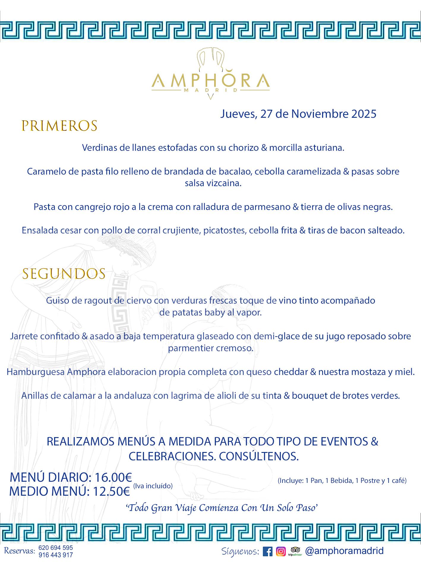 MENÚS DEL DÍA ALCORCÓN MENÚ DEL JUEVES 27 DE NOVIEMBRE DE DE 2025 MENÚS DIARIOS MEJORES MENÚS RESTAURANTES ALCORCÓN RESTAURANTE AMPHORA TERRAZA EN ALCORCÓN (DISPONEMOS DE UNA GRAN TERRAZA) Av. Leganés, 54 28923 · Alcorcón · Madrid · España. 91 644 39 17 620 694 595 También realizamos menús especiales a medida personalizados a grupos para todo tipo de eventos, como celebraciones, comidas o cenas de empresas, bautizos, bodas, cumpleaños, cenas o comidas de navidad 2023 2024, etc. Consúltenos o visite nuestras excelentes y amplias instalaciones y les prepararemos el menú más ajustado a sus necesidades y presupuesto. #RestaurantesEventos #RestaurantesMenúsCelebraciones #RestaurantesSalonesBodasBautizosComuniones #MenúsEspecialesparaEventosAlcorcón #MenúsCelebracionesAlcorcón #RestaurantesSalonesMenúsEspecialesGrupos #RestaurantesMenúsCumpleaños #ComidasCenasEmpresasAlcorcón #MenúsparaCenasComidasEventosEmpresasMadrid #MejoresTerrazasMadrid #MejorTerrazaAlcorcónMadrid #PresupuestosMenúsBodasComunionesBautizosAlcorcón #RestaurantesSecretosconEncantoMadrid #RestaurantesMenúsCenasComidasGruposEmpresasNavidadesAlcorcon #SalonesComidasCenasEmpresasAlcorcón #MenúsEventos #MenúsBodas #MenúsComuniones #MenúsCumpleaños #MenúsBautizos #MenúsEventosAlcorcón #MenúsBodasAlcorcón #MenúsComunionesAlcorcón #MenúsCumpleañosAlcorcón #MenúsBautizosAlcorcón #MenúsNavidadAlcorcón #MenúsComidasNavidad #MenúsCenasNavidad #SalonesEventosAlcorcón RESTAURANTES ALCORCÓN CELEBRACIONES EVENTOS CUMPLEAÑOS BODAS COMUNIONES BAUTIZOS, MENÚS ESPECIALES A MEDIDA PARA REUNIONES FAMILIARES EVENTOS CELEBRACIONES BODAS COMUNIONES BAUTIZOS EN ALCORCÓN, RESTAURANTES SALONES GRUPOS COMIDAS CENAS EN ALCORCÓN, RESTAURANTES COMIDAS CENAS EMPRESA ALCORCÓN MADRID, MEJORES TERRAZAS ALCORCÓN, MEJOR TERRAZA ALCORCÓN, RESTAURANTES SECRETOS CON ENCANTO EN MADRID, RESTAURANTES MENUS GRUPOS ESPECIALES COMIDAS CENAS EMPRESAS NAVIDADES ALCORCÓN, CONSÚLTE NUESTROS MENÚS A MEDIDA PARA EVENTOS - REALIZAMOS MENÚS A MEDIDA PARA BODAS, COMUNIONES, BAUTIZOS, CUMPLEAÑOS, CENAS COMIDAS DE EMPRESAS, ETC - NUESTRO RESTAURANTE DIPONE DE UNA EXTRAORDINARIA TERRAZA PARA TODO TIPO DE EVENTOS - NUESTROS SALONES INTERIORES SE ADAPTAN A TODO DE EVENTOS, YA SEAN PARTICULARES COMO DE EMPRESAS - RESTAURANTE PREPARADO PARA TODO TIPO DE EVENTOS DE CLIENTES DE LA ZONA SUR SUROESTE DE MADRID COMO ALCORCÓN MÓSTOLES FUENLABRADA VILLAVICIOSA DE ODÓN POZUELO DE ALARCÓN GETAFE LAS ROZAS MAJADAHONDA - UNO DE LOS MEJORES RESTAURANTES DE MADRID PARA COMER O CENAR A LA CARTA O CON NUESTROS MENÚS - CELEBRE CON NOSOTROS SUS REUNIONES FAMILIARES CUMPLEAÑOS BAUTIZOS COMUNIONES BODAS PRESENTACIONES ETC. PUES SERÁN UN ÉXITO - MEJORES RESTAURANTES SALONES CELEBRACIONES EN ALCORCÓN -RESTAURANTES MENUS GRUPOS COMIDAS CENAS REUNIONES EMPRESAS NAVIDADES 2024 ALCORCÓN ZONA SUR MADRID.MENÚS DEL DÍA ALCORCÓN DIARIOS MEJORES MENÚS RESTAURANTES ALCORCÓN RESTAURANTE AMPHORA TERRAZA EN ALCORCÓN (DISPONEMOS DE UNA GRAN TERRAZA)