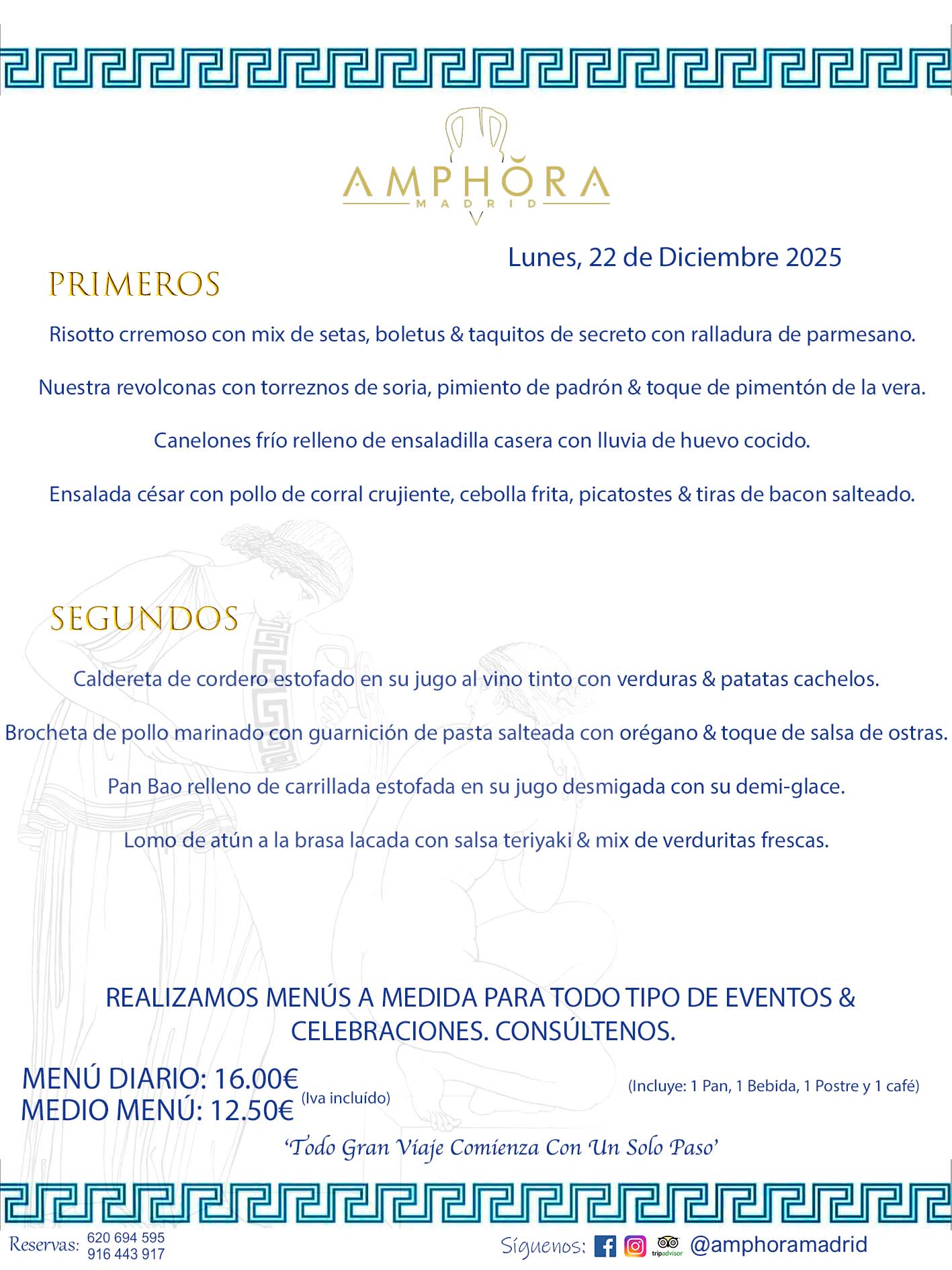 MENÚS DEL DÍA ALCORCÓN MENÚ DEL LUNES 22 DE DICIEMBRE DE DE 2025 MENÚS DIARIOS MEJORES MENÚS RESTAURANTES ALCORCÓN RESTAURANTE AMPHORA TERRAZA EN ALCORCÓN (DISPONEMOS DE UNA GRAN TERRAZA) Av. Leganés, 54 28923 · Alcorcón · Madrid · España. 91 644 39 17 620 694 595 También realizamos menús especiales a medida personalizados a grupos para todo tipo de eventos, como celebraciones, comidas o cenas de empresas, bautizos, bodas, cumpleaños, cenas o comidas de navidad 2023 2024, etc. Consúltenos o visite nuestras excelentes y amplias instalaciones y les prepararemos el menú más ajustado a sus necesidades y presupuesto. #RestaurantesEventos #RestaurantesMenúsCelebraciones #RestaurantesSalonesBodasBautizosComuniones #MenúsEspecialesparaEventosAlcorcón #MenúsCelebracionesAlcorcón #RestaurantesSalonesMenúsEspecialesGrupos #RestaurantesMenúsCumpleaños #ComidasCenasEmpresasAlcorcón #MenúsparaCenasComidasEventosEmpresasMadrid #MejoresTerrazasMadrid #MejorTerrazaAlcorcónMadrid #PresupuestosMenúsBodasComunionesBautizosAlcorcón #RestaurantesSecretosconEncantoMadrid #RestaurantesMenúsCenasComidasGruposEmpresasNavidadesAlcorcon #SalonesComidasCenasEmpresasAlcorcón #MenúsEventos #MenúsBodas #MenúsComuniones #MenúsCumpleaños #MenúsBautizos #MenúsEventosAlcorcón #MenúsBodasAlcorcón #MenúsComunionesAlcorcón #MenúsCumpleañosAlcorcón #MenúsBautizosAlcorcón #MenúsNavidadAlcorcón #MenúsComidasNavidad #MenúsCenasNavidad #SalonesEventosAlcorcón RESTAURANTES ALCORCÓN CELEBRACIONES EVENTOS CUMPLEAÑOS BODAS COMUNIONES BAUTIZOS, MENÚS ESPECIALES A MEDIDA PARA REUNIONES FAMILIARES EVENTOS CELEBRACIONES BODAS COMUNIONES BAUTIZOS EN ALCORCÓN, RESTAURANTES SALONES GRUPOS COMIDAS CENAS EN ALCORCÓN, RESTAURANTES COMIDAS CENAS EMPRESA ALCORCÓN MADRID, MEJORES TERRAZAS ALCORCÓN, MEJOR TERRAZA ALCORCÓN, RESTAURANTES SECRETOS CON ENCANTO EN MADRID, RESTAURANTES MENUS GRUPOS ESPECIALES COMIDAS CENAS EMPRESAS NAVIDADES ALCORCÓN, CONSÚLTE NUESTROS MENÚS A MEDIDA PARA EVENTOS - REALIZAMOS MENÚS A MEDIDA PARA BODAS, COMUNIONES, BAUTIZOS, CUMPLEAÑOS, CENAS COMIDAS DE EMPRESAS, ETC - NUESTRO RESTAURANTE DIPONE DE UNA EXTRAORDINARIA TERRAZA PARA TODO TIPO DE EVENTOS - NUESTROS SALONES INTERIORES SE ADAPTAN A TODO DE EVENTOS, YA SEAN PARTICULARES COMO DE EMPRESAS - RESTAURANTE PREPARADO PARA TODO TIPO DE EVENTOS DE CLIENTES DE LA ZONA SUR SUROESTE DE MADRID COMO ALCORCÓN MÓSTOLES FUENLABRADA VILLAVICIOSA DE ODÓN POZUELO DE ALARCÓN GETAFE LAS ROZAS MAJADAHONDA - UNO DE LOS MEJORES RESTAURANTES DE MADRID PARA COMER O CENAR A LA CARTA O CON NUESTROS MENÚS - CELEBRE CON NOSOTROS SUS REUNIONES FAMILIARES CUMPLEAÑOS BAUTIZOS COMUNIONES BODAS PRESENTACIONES ETC. PUES SERÁN UN ÉXITO - MEJORES RESTAURANTES SALONES CELEBRACIONES EN ALCORCÓN -RESTAURANTES MENUS GRUPOS COMIDAS CENAS REUNIONES EMPRESAS NAVIDADES 2024 ALCORCÓN ZONA SUR MADRID.MENÚS DEL DÍA ALCORCÓN DIARIOS MEJORES MENÚS RESTAURANTES ALCORCÓN RESTAURANTE AMPHORA TERRAZA EN ALCORCÓN (DISPONEMOS DE UNA GRAN TERRAZA)