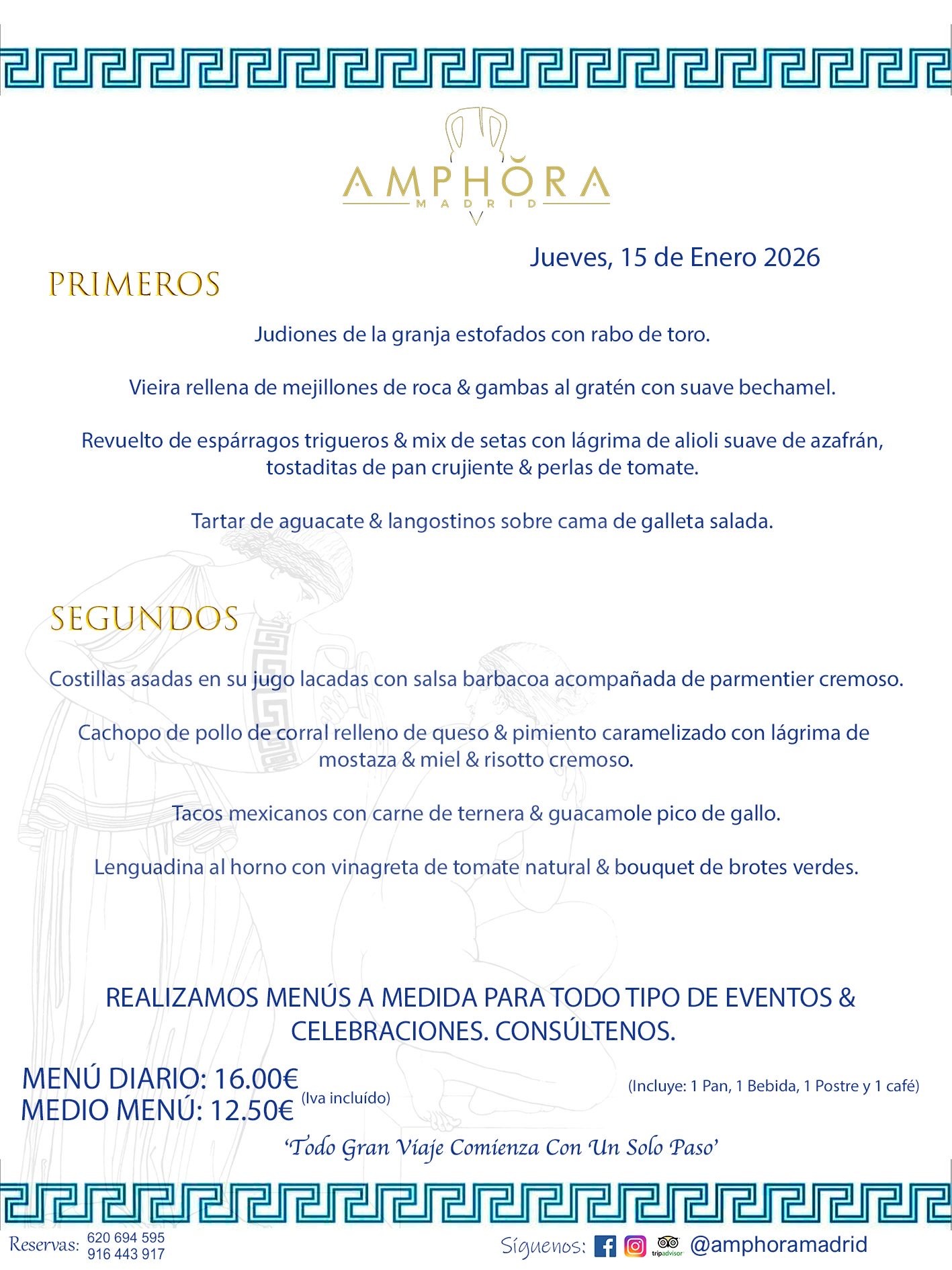 MENÚS DEL DÍA ALCORCÓN MENÚ DEL JUEVES 15 DE ENERO DE DE 2026 MENÚS DIARIOS MEJORES MENÚS RESTAURANTES ALCORCÓN RESTAURANTE AMPHORA TERRAZA EN ALCORCÓN (DISPONEMOS DE UNA GRAN TERRAZA) Av. Leganés, 54 28923 · Alcorcón · Madrid · España. 91 644 39 17 620 694 595 También realizamos menús especiales a medida personalizados a grupos para todo tipo de eventos, como celebraciones, comidas o cenas de empresas, bautizos, bodas, cumpleaños, cenas o comidas de navidad 2023 2024, etc. Consúltenos o visite nuestras excelentes y amplias instalaciones y les prepararemos el menú más ajustado a sus necesidades y presupuesto. #RestaurantesEventos #RestaurantesMenúsCelebraciones #RestaurantesSalonesBodasBautizosComuniones #MenúsEspecialesparaEventosAlcorcón #MenúsCelebracionesAlcorcón #RestaurantesSalonesMenúsEspecialesGrupos #RestaurantesMenúsCumpleaños #ComidasCenasEmpresasAlcorcón #MenúsparaCenasComidasEventosEmpresasMadrid #MejoresTerrazasMadrid #MejorTerrazaAlcorcónMadrid #PresupuestosMenúsBodasComunionesBautizosAlcorcón #RestaurantesSecretosconEncantoMadrid #RestaurantesMenúsCenasComidasGruposEmpresasNavidadesAlcorcon #SalonesComidasCenasEmpresasAlcorcón #MenúsEventos #MenúsBodas #MenúsComuniones #MenúsCumpleaños #MenúsBautizos #MenúsEventosAlcorcón #MenúsBodasAlcorcón #MenúsComunionesAlcorcón #MenúsCumpleañosAlcorcón #MenúsBautizosAlcorcón #MenúsNavidadAlcorcón #MenúsComidasNavidad #MenúsCenasNavidad #SalonesEventosAlcorcón RESTAURANTES ALCORCÓN CELEBRACIONES EVENTOS CUMPLEAÑOS BODAS COMUNIONES BAUTIZOS, MENÚS ESPECIALES A MEDIDA PARA REUNIONES FAMILIARES EVENTOS CELEBRACIONES BODAS COMUNIONES BAUTIZOS EN ALCORCÓN, RESTAURANTES SALONES GRUPOS COMIDAS CENAS EN ALCORCÓN, RESTAURANTES COMIDAS CENAS EMPRESA ALCORCÓN MADRID, MEJORES TERRAZAS ALCORCÓN, MEJOR TERRAZA ALCORCÓN, RESTAURANTES SECRETOS CON ENCANTO EN MADRID, RESTAURANTES MENUS GRUPOS ESPECIALES COMIDAS CENAS EMPRESAS NAVIDADES ALCORCÓN, CONSÚLTE NUESTROS MENÚS A MEDIDA PARA EVENTOS - REALIZAMOS MENÚS A MEDIDA PARA BODAS, COMUNIONES, BAUTIZOS, CUMPLEAÑOS, CENAS COMIDAS DE EMPRESAS, ETC - NUESTRO RESTAURANTE DIPONE DE UNA EXTRAORDINARIA TERRAZA PARA TODO TIPO DE EVENTOS - NUESTROS SALONES INTERIORES SE ADAPTAN A TODO DE EVENTOS, YA SEAN PARTICULARES COMO DE EMPRESAS - RESTAURANTE PREPARADO PARA TODO TIPO DE EVENTOS DE CLIENTES DE LA ZONA SUR SUROESTE DE MADRID COMO ALCORCÓN MÓSTOLES FUENLABRADA VILLAVICIOSA DE ODÓN POZUELO DE ALARCÓN GETAFE LAS ROZAS MAJADAHONDA - UNO DE LOS MEJORES RESTAURANTES DE MADRID PARA COMER O CENAR A LA CARTA O CON NUESTROS MENÚS - CELEBRE CON NOSOTROS SUS REUNIONES FAMILIARES CUMPLEAÑOS BAUTIZOS COMUNIONES BODAS PRESENTACIONES ETC. PUES SERÁN UN ÉXITO - MEJORES RESTAURANTES SALONES CELEBRACIONES EN ALCORCÓN -RESTAURANTES MENUS GRUPOS COMIDAS CENAS REUNIONES EMPRESAS NAVIDADES 2024 ALCORCÓN ZONA SUR MADRID.MENÚS DEL DÍA ALCORCÓN DIARIOS MEJORES MENÚS RESTAURANTES ALCORCÓN RESTAURANTE AMPHORA TERRAZA EN ALCORCÓN (DISPONEMOS DE UNA GRAN TERRAZA)