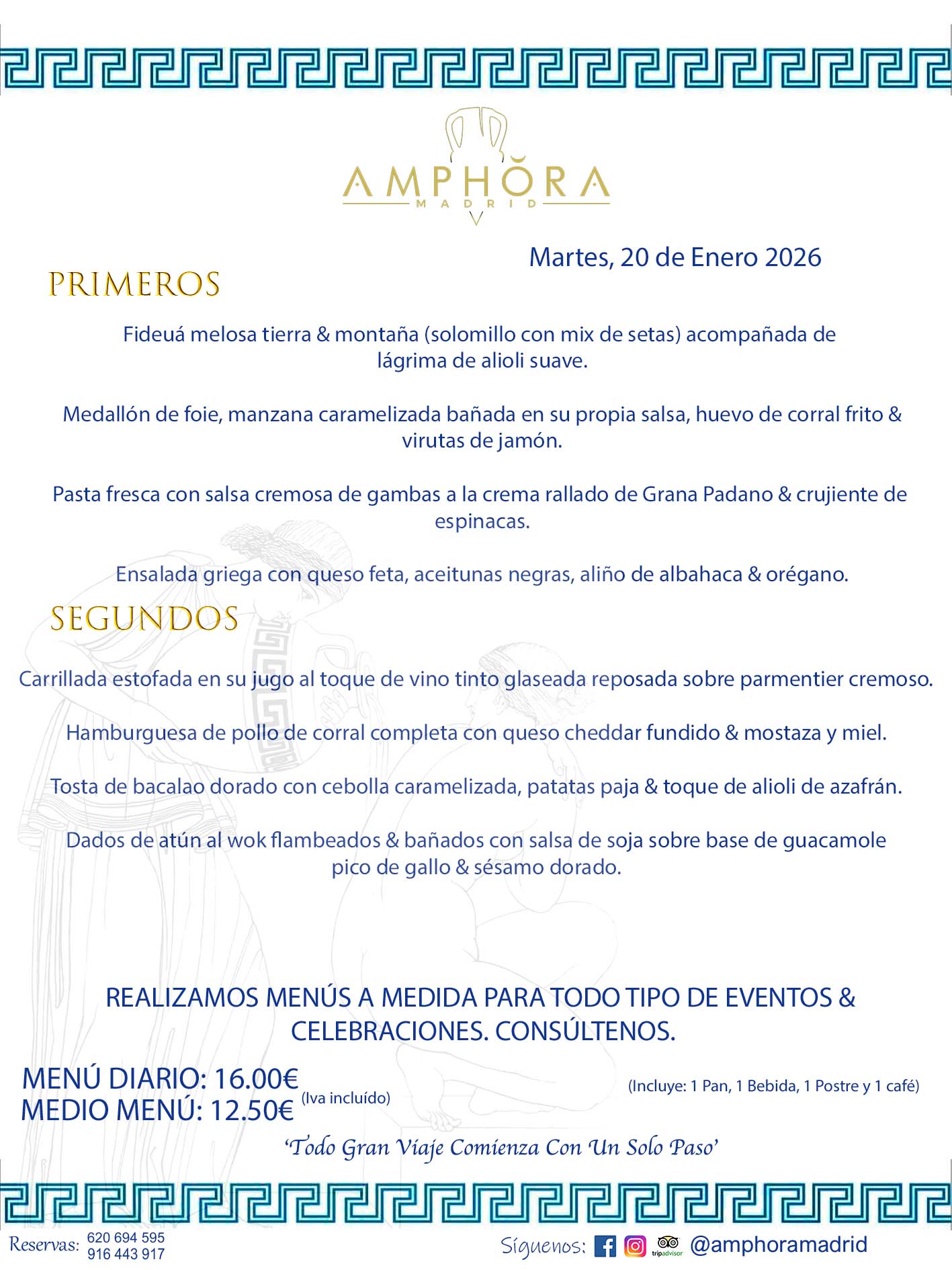 MENÚS DEL DÍA ALCORCÓN MENÚ DEL MARTES 20 DE ENERO DE DE 2026 MENÚS DIARIOS MEJORES MENÚS RESTAURANTES ALCORCÓN RESTAURANTE AMPHORA TERRAZA EN ALCORCÓN (DISPONEMOS DE UNA GRAN TERRAZA) Av. Leganés, 54 28923 · Alcorcón · Madrid · España. 91 644 39 17 620 694 595 También realizamos menús especiales a medida personalizados a grupos para todo tipo de eventos, como celebraciones, comidas o cenas de empresas, bautizos, bodas, cumpleaños, cenas o comidas de navidad 2023 2024, etc. Consúltenos o visite nuestras excelentes y amplias instalaciones y les prepararemos el menú más ajustado a sus necesidades y presupuesto. #RestaurantesEventos #RestaurantesMenúsCelebraciones #RestaurantesSalonesBodasBautizosComuniones #MenúsEspecialesparaEventosAlcorcón #MenúsCelebracionesAlcorcón #RestaurantesSalonesMenúsEspecialesGrupos #RestaurantesMenúsCumpleaños #ComidasCenasEmpresasAlcorcón #MenúsparaCenasComidasEventosEmpresasMadrid #MejoresTerrazasMadrid #MejorTerrazaAlcorcónMadrid #PresupuestosMenúsBodasComunionesBautizosAlcorcón #RestaurantesSecretosconEncantoMadrid #RestaurantesMenúsCenasComidasGruposEmpresasNavidadesAlcorcon #SalonesComidasCenasEmpresasAlcorcón #MenúsEventos #MenúsBodas #MenúsComuniones #MenúsCumpleaños #MenúsBautizos #MenúsEventosAlcorcón #MenúsBodasAlcorcón #MenúsComunionesAlcorcón #MenúsCumpleañosAlcorcón #MenúsBautizosAlcorcón #MenúsNavidadAlcorcón #MenúsComidasNavidad #MenúsCenasNavidad #SalonesEventosAlcorcón RESTAURANTES ALCORCÓN CELEBRACIONES EVENTOS CUMPLEAÑOS BODAS COMUNIONES BAUTIZOS, MENÚS ESPECIALES A MEDIDA PARA REUNIONES FAMILIARES EVENTOS CELEBRACIONES BODAS COMUNIONES BAUTIZOS EN ALCORCÓN, RESTAURANTES SALONES GRUPOS COMIDAS CENAS EN ALCORCÓN, RESTAURANTES COMIDAS CENAS EMPRESA ALCORCÓN MADRID, MEJORES TERRAZAS ALCORCÓN, MEJOR TERRAZA ALCORCÓN, RESTAURANTES SECRETOS CON ENCANTO EN MADRID, RESTAURANTES MENUS GRUPOS ESPECIALES COMIDAS CENAS EMPRESAS NAVIDADES ALCORCÓN, CONSÚLTE NUESTROS MENÚS A MEDIDA PARA EVENTOS - REALIZAMOS MENÚS A MEDIDA PARA BODAS, COMUNIONES, BAUTIZOS, CUMPLEAÑOS, CENAS COMIDAS DE EMPRESAS, ETC - NUESTRO RESTAURANTE DIPONE DE UNA EXTRAORDINARIA TERRAZA PARA TODO TIPO DE EVENTOS - NUESTROS SALONES INTERIORES SE ADAPTAN A TODO DE EVENTOS, YA SEAN PARTICULARES COMO DE EMPRESAS - RESTAURANTE PREPARADO PARA TODO TIPO DE EVENTOS DE CLIENTES DE LA ZONA SUR SUROESTE DE MADRID COMO ALCORCÓN MÓSTOLES FUENLABRADA VILLAVICIOSA DE ODÓN POZUELO DE ALARCÓN GETAFE LAS ROZAS MAJADAHONDA - UNO DE LOS MEJORES RESTAURANTES DE MADRID PARA COMER O CENAR A LA CARTA O CON NUESTROS MENÚS - CELEBRE CON NOSOTROS SUS REUNIONES FAMILIARES CUMPLEAÑOS BAUTIZOS COMUNIONES BODAS PRESENTACIONES ETC. PUES SERÁN UN ÉXITO - MEJORES RESTAURANTES SALONES CELEBRACIONES EN ALCORCÓN -RESTAURANTES MENUS GRUPOS COMIDAS CENAS REUNIONES EMPRESAS NAVIDADES 2024 ALCORCÓN ZONA SUR MADRID.MENÚS DEL DÍA ALCORCÓN DIARIOS MEJORES MENÚS RESTAURANTES ALCORCÓN RESTAURANTE AMPHORA TERRAZA EN ALCORCÓN (DISPONEMOS DE UNA GRAN TERRAZA)