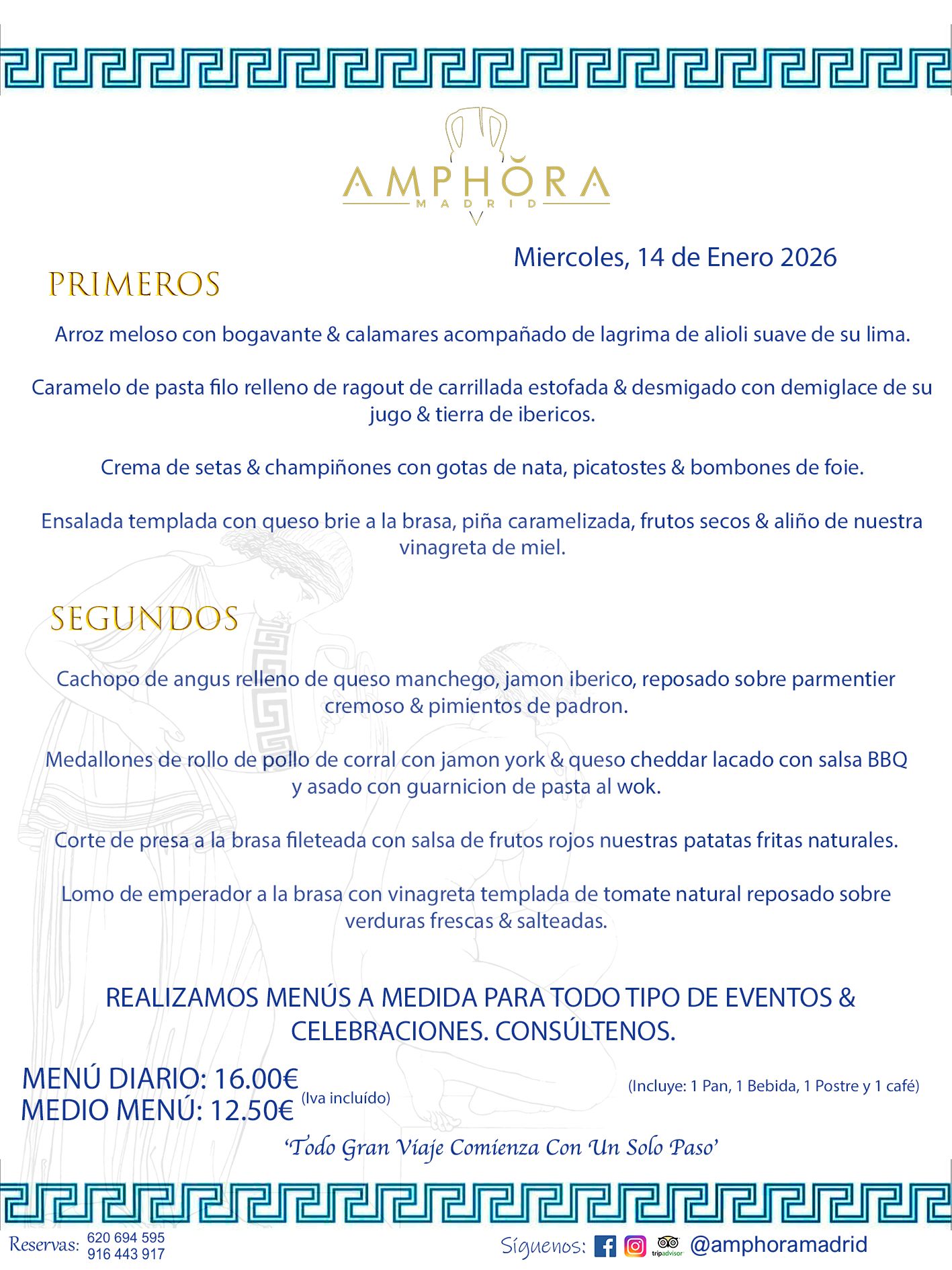 MENÚS DEL DÍA ALCORCÓN MENÚ DEL MIÉRCOLES 14 DE ENERO DE DE 2026 MENÚS DIARIOS MEJORES MENÚS RESTAURANTES ALCORCÓN RESTAURANTE AMPHORA TERRAZA EN ALCORCÓN (DISPONEMOS DE UNA GRAN TERRAZA) Av. Leganés, 54 28923 · Alcorcón · Madrid · España. 91 644 39 17 620 694 595 También realizamos menús especiales a medida personalizados a grupos para todo tipo de eventos, como celebraciones, comidas o cenas de empresas, bautizos, bodas, cumpleaños, cenas o comidas de navidad 2023 2024, etc. Consúltenos o visite nuestras excelentes y amplias instalaciones y les prepararemos el menú más ajustado a sus necesidades y presupuesto. #RestaurantesEventos #RestaurantesMenúsCelebraciones #RestaurantesSalonesBodasBautizosComuniones #MenúsEspecialesparaEventosAlcorcón #MenúsCelebracionesAlcorcón #RestaurantesSalonesMenúsEspecialesGrupos #RestaurantesMenúsCumpleaños #ComidasCenasEmpresasAlcorcón #MenúsparaCenasComidasEventosEmpresasMadrid #MejoresTerrazasMadrid #MejorTerrazaAlcorcónMadrid #PresupuestosMenúsBodasComunionesBautizosAlcorcón #RestaurantesSecretosconEncantoMadrid #RestaurantesMenúsCenasComidasGruposEmpresasNavidadesAlcorcon #SalonesComidasCenasEmpresasAlcorcón #MenúsEventos #MenúsBodas #MenúsComuniones #MenúsCumpleaños #MenúsBautizos #MenúsEventosAlcorcón #MenúsBodasAlcorcón #MenúsComunionesAlcorcón #MenúsCumpleañosAlcorcón #MenúsBautizosAlcorcón #MenúsNavidadAlcorcón #MenúsComidasNavidad #MenúsCenasNavidad #SalonesEventosAlcorcón RESTAURANTES ALCORCÓN CELEBRACIONES EVENTOS CUMPLEAÑOS BODAS COMUNIONES BAUTIZOS, MENÚS ESPECIALES A MEDIDA PARA REUNIONES FAMILIARES EVENTOS CELEBRACIONES BODAS COMUNIONES BAUTIZOS EN ALCORCÓN, RESTAURANTES SALONES GRUPOS COMIDAS CENAS EN ALCORCÓN, RESTAURANTES COMIDAS CENAS EMPRESA ALCORCÓN MADRID, MEJORES TERRAZAS ALCORCÓN, MEJOR TERRAZA ALCORCÓN, RESTAURANTES SECRETOS CON ENCANTO EN MADRID, RESTAURANTES MENUS GRUPOS ESPECIALES COMIDAS CENAS EMPRESAS NAVIDADES ALCORCÓN, CONSÚLTE NUESTROS MENÚS A MEDIDA PARA EVENTOS - REALIZAMOS MENÚS A MEDIDA PARA BODAS, COMUNIONES, BAUTIZOS, CUMPLEAÑOS, CENAS COMIDAS DE EMPRESAS, ETC - NUESTRO RESTAURANTE DIPONE DE UNA EXTRAORDINARIA TERRAZA PARA TODO TIPO DE EVENTOS - NUESTROS SALONES INTERIORES SE ADAPTAN A TODO DE EVENTOS, YA SEAN PARTICULARES COMO DE EMPRESAS - RESTAURANTE PREPARADO PARA TODO TIPO DE EVENTOS DE CLIENTES DE LA ZONA SUR SUROESTE DE MADRID COMO ALCORCÓN MÓSTOLES FUENLABRADA VILLAVICIOSA DE ODÓN POZUELO DE ALARCÓN GETAFE LAS ROZAS MAJADAHONDA - UNO DE LOS MEJORES RESTAURANTES DE MADRID PARA COMER O CENAR A LA CARTA O CON NUESTROS MENÚS - CELEBRE CON NOSOTROS SUS REUNIONES FAMILIARES CUMPLEAÑOS BAUTIZOS COMUNIONES BODAS PRESENTACIONES ETC. PUES SERÁN UN ÉXITO - MEJORES RESTAURANTES SALONES CELEBRACIONES EN ALCORCÓN -RESTAURANTES MENUS GRUPOS COMIDAS CENAS REUNIONES EMPRESAS NAVIDADES 2024 ALCORCÓN ZONA SUR MADRID.MENÚS DEL DÍA ALCORCÓN DIARIOS MEJORES MENÚS RESTAURANTES ALCORCÓN RESTAURANTE AMPHORA TERRAZA EN ALCORCÓN (DISPONEMOS DE UNA GRAN TERRAZA)