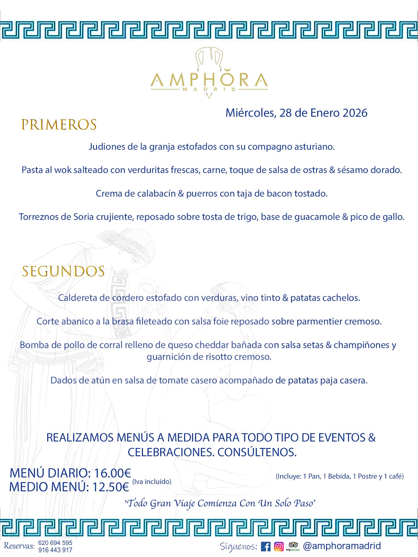 MENÚS DEL DÍA ALCORCÓN MENÚ DEL MIÉRCOLES 28 DE ENERO DE DE 2026 MENÚS DIARIOS MEJORES MENÚS RESTAURANTES ALCORCÓN RESTAURANTE AMPHORA TERRAZA EN ALCORCÓN (DISPONEMOS DE UNA GRAN TERRAZA) Av. Leganés, 54 28923 · Alcorcón · Madrid · España. 91 644 39 17 620 694 595 También realizamos menús especiales a medida personalizados a grupos para todo tipo de eventos, como celebraciones, comidas o cenas de empresas, bautizos, bodas, cumpleaños, cenas o comidas de navidad 2023 2024, etc. Consúltenos o visite nuestras excelentes y amplias instalaciones y les prepararemos el menú más ajustado a sus necesidades y presupuesto. #RestaurantesEventos #RestaurantesMenúsCelebraciones #RestaurantesSalonesBodasBautizosComuniones #MenúsEspecialesparaEventosAlcorcón #MenúsCelebracionesAlcorcón #RestaurantesSalonesMenúsEspecialesGrupos #RestaurantesMenúsCumpleaños #ComidasCenasEmpresasAlcorcón #MenúsparaCenasComidasEventosEmpresasMadrid #MejoresTerrazasMadrid #MejorTerrazaAlcorcónMadrid #PresupuestosMenúsBodasComunionesBautizosAlcorcón #RestaurantesSecretosconEncantoMadrid #RestaurantesMenúsCenasComidasGruposEmpresasNavidadesAlcorcon #SalonesComidasCenasEmpresasAlcorcón #MenúsEventos #MenúsBodas #MenúsComuniones #MenúsCumpleaños #MenúsBautizos #MenúsEventosAlcorcón #MenúsBodasAlcorcón #MenúsComunionesAlcorcón #MenúsCumpleañosAlcorcón #MenúsBautizosAlcorcón #MenúsNavidadAlcorcón #MenúsComidasNavidad #MenúsCenasNavidad #SalonesEventosAlcorcón RESTAURANTES ALCORCÓN CELEBRACIONES EVENTOS CUMPLEAÑOS BODAS COMUNIONES BAUTIZOS, MENÚS ESPECIALES A MEDIDA PARA REUNIONES FAMILIARES EVENTOS CELEBRACIONES BODAS COMUNIONES BAUTIZOS EN ALCORCÓN, RESTAURANTES SALONES GRUPOS COMIDAS CENAS EN ALCORCÓN, RESTAURANTES COMIDAS CENAS EMPRESA ALCORCÓN MADRID, MEJORES TERRAZAS ALCORCÓN, MEJOR TERRAZA ALCORCÓN, RESTAURANTES SECRETOS CON ENCANTO EN MADRID, RESTAURANTES MENUS GRUPOS ESPECIALES COMIDAS CENAS EMPRESAS NAVIDADES ALCORCÓN, CONSÚLTE NUESTROS MENÚS A MEDIDA PARA EVENTOS - REALIZAMOS MENÚS A MEDIDA PARA BODAS, COMUNIONES, BAUTIZOS, CUMPLEAÑOS, CENAS COMIDAS DE EMPRESAS, ETC - NUESTRO RESTAURANTE DIPONE DE UNA EXTRAORDINARIA TERRAZA PARA TODO TIPO DE EVENTOS - NUESTROS SALONES INTERIORES SE ADAPTAN A TODO DE EVENTOS, YA SEAN PARTICULARES COMO DE EMPRESAS - RESTAURANTE PREPARADO PARA TODO TIPO DE EVENTOS DE CLIENTES DE LA ZONA SUR SUROESTE DE MADRID COMO ALCORCÓN MÓSTOLES FUENLABRADA VILLAVICIOSA DE ODÓN POZUELO DE ALARCÓN GETAFE LAS ROZAS MAJADAHONDA - UNO DE LOS MEJORES RESTAURANTES DE MADRID PARA COMER O CENAR A LA CARTA O CON NUESTROS MENÚS - CELEBRE CON NOSOTROS SUS REUNIONES FAMILIARES CUMPLEAÑOS BAUTIZOS COMUNIONES BODAS PRESENTACIONES ETC. PUES SERÁN UN ÉXITO - MEJORES RESTAURANTES SALONES CELEBRACIONES EN ALCORCÓN -RESTAURANTES MENUS GRUPOS COMIDAS CENAS REUNIONES EMPRESAS NAVIDADES 2024 ALCORCÓN ZONA SUR MADRID.MENÚS DEL DÍA ALCORCÓN DIARIOS MEJORES MENÚS RESTAURANTES ALCORCÓN RESTAURANTE AMPHORA TERRAZA EN ALCORCÓN (DISPONEMOS DE UNA GRAN TERRAZA)