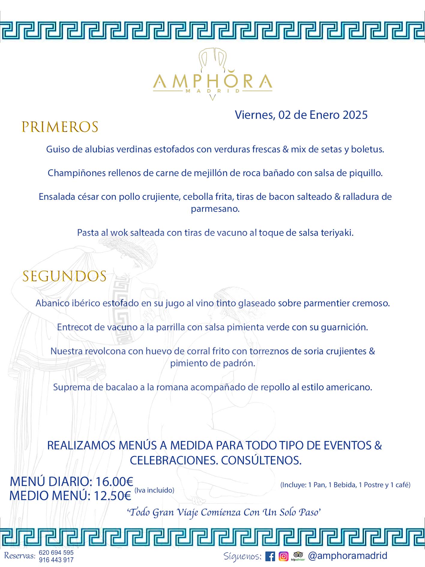 MENÚS DEL DÍA ALCORCÓN MENÚ DEL VIERNES 2 DE ENERO DE DE 2026 MENÚS DIARIOS MEJORES MENÚS RESTAURANTES ALCORCÓN RESTAURANTE AMPHORA TERRAZA EN ALCORCÓN (DISPONEMOS DE UNA GRAN TERRAZA) Av. Leganés, 54 28923 · Alcorcón · Madrid · España. 91 644 39 17 620 694 595 También realizamos menús especiales a medida personalizados a grupos para todo tipo de eventos, como celebraciones, comidas o cenas de empresas, bautizos, bodas, cumpleaños, cenas o comidas de navidad 2023 2024, etc. Consúltenos o visite nuestras excelentes y amplias instalaciones y les prepararemos el menú más ajustado a sus necesidades y presupuesto. #RestaurantesEventos #RestaurantesMenúsCelebraciones #RestaurantesSalonesBodasBautizosComuniones #MenúsEspecialesparaEventosAlcorcón #MenúsCelebracionesAlcorcón #RestaurantesSalonesMenúsEspecialesGrupos #RestaurantesMenúsCumpleaños #ComidasCenasEmpresasAlcorcón #MenúsparaCenasComidasEventosEmpresasMadrid #MejoresTerrazasMadrid #MejorTerrazaAlcorcónMadrid #PresupuestosMenúsBodasComunionesBautizosAlcorcón #RestaurantesSecretosconEncantoMadrid #RestaurantesMenúsCenasComidasGruposEmpresasNavidadesAlcorcon #SalonesComidasCenasEmpresasAlcorcón #MenúsEventos #MenúsBodas #MenúsComuniones #MenúsCumpleaños #MenúsBautizos #MenúsEventosAlcorcón #MenúsBodasAlcorcón #MenúsComunionesAlcorcón #MenúsCumpleañosAlcorcón #MenúsBautizosAlcorcón #MenúsNavidadAlcorcón #MenúsComidasNavidad #MenúsCenasNavidad #SalonesEventosAlcorcón RESTAURANTES ALCORCÓN CELEBRACIONES EVENTOS CUMPLEAÑOS BODAS COMUNIONES BAUTIZOS, MENÚS ESPECIALES A MEDIDA PARA REUNIONES FAMILIARES EVENTOS CELEBRACIONES BODAS COMUNIONES BAUTIZOS EN ALCORCÓN, RESTAURANTES SALONES GRUPOS COMIDAS CENAS EN ALCORCÓN, RESTAURANTES COMIDAS CENAS EMPRESA ALCORCÓN MADRID, MEJORES TERRAZAS ALCORCÓN, MEJOR TERRAZA ALCORCÓN, RESTAURANTES SECRETOS CON ENCANTO EN MADRID, RESTAURANTES MENUS GRUPOS ESPECIALES COMIDAS CENAS EMPRESAS NAVIDADES ALCORCÓN, CONSÚLTE NUESTROS MENÚS A MEDIDA PARA EVENTOS - REALIZAMOS MENÚS A MEDIDA PARA BODAS, COMUNIONES, BAUTIZOS, CUMPLEAÑOS, CENAS COMIDAS DE EMPRESAS, ETC - NUESTRO RESTAURANTE DIPONE DE UNA EXTRAORDINARIA TERRAZA PARA TODO TIPO DE EVENTOS - NUESTROS SALONES INTERIORES SE ADAPTAN A TODO DE EVENTOS, YA SEAN PARTICULARES COMO DE EMPRESAS - RESTAURANTE PREPARADO PARA TODO TIPO DE EVENTOS DE CLIENTES DE LA ZONA SUR SUROESTE DE MADRID COMO ALCORCÓN MÓSTOLES FUENLABRADA VILLAVICIOSA DE ODÓN POZUELO DE ALARCÓN GETAFE LAS ROZAS MAJADAHONDA - UNO DE LOS MEJORES RESTAURANTES DE MADRID PARA COMER O CENAR A LA CARTA O CON NUESTROS MENÚS - CELEBRE CON NOSOTROS SUS REUNIONES FAMILIARES CUMPLEAÑOS BAUTIZOS COMUNIONES BODAS PRESENTACIONES ETC. PUES SERÁN UN ÉXITO - MEJORES RESTAURANTES SALONES CELEBRACIONES EN ALCORCÓN -RESTAURANTES MENUS GRUPOS COMIDAS CENAS REUNIONES EMPRESAS NAVIDADES 2024 ALCORCÓN ZONA SUR MADRID.MENÚS DEL DÍA ALCORCÓN DIARIOS MEJORES MENÚS RESTAURANTES ALCORCÓN RESTAURANTE AMPHORA TERRAZA EN ALCORCÓN (DISPONEMOS DE UNA GRAN TERRAZA)