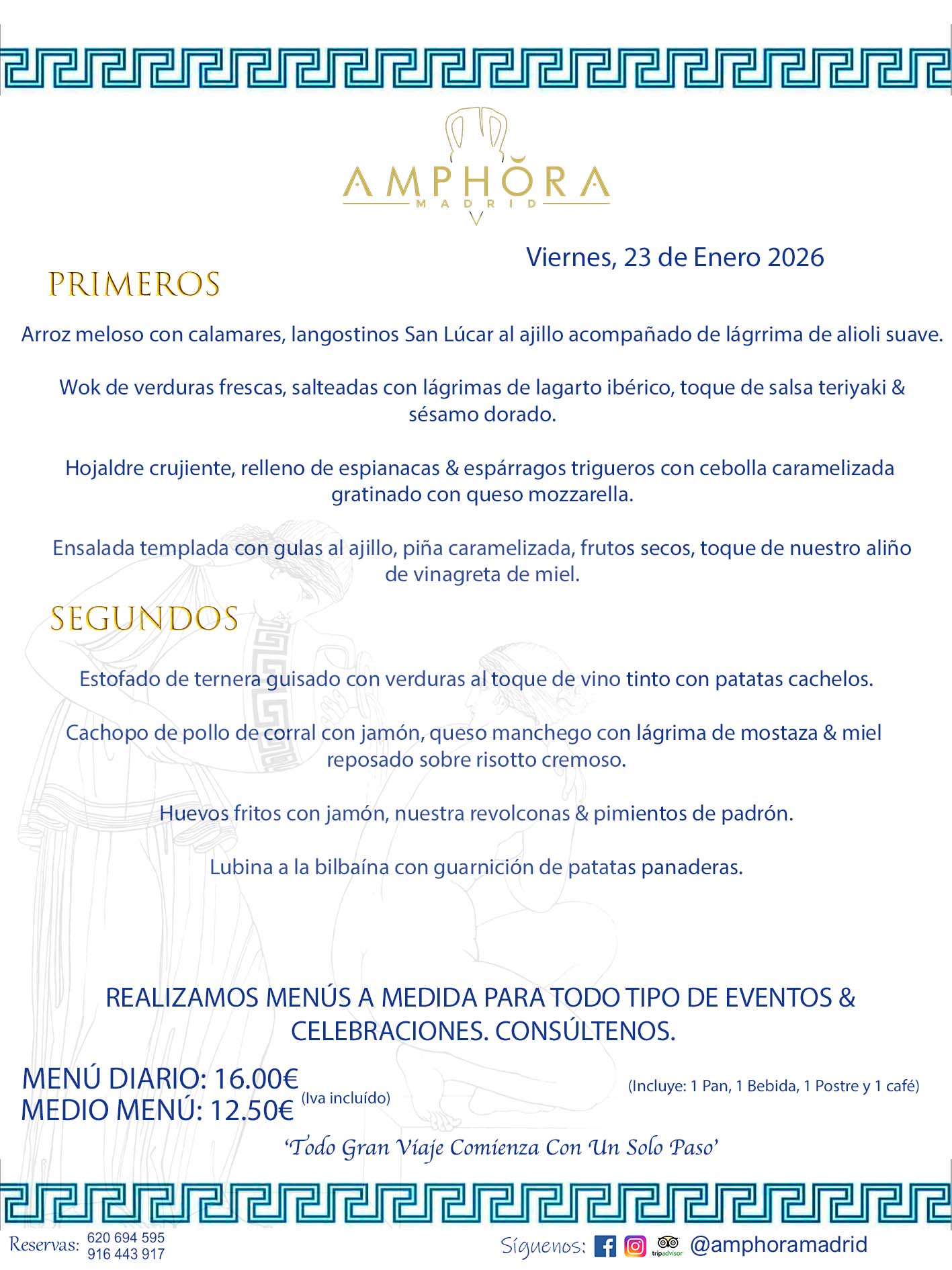 MENÚS DEL DÍA ALCORCÓN MENÚ DEL VIERNES 23 DE ENERO DE DE 2026 MENÚS DIARIOS MEJORES MENÚS RESTAURANTES ALCORCÓN RESTAURANTE AMPHORA TERRAZA EN ALCORCÓN (DISPONEMOS DE UNA GRAN TERRAZA) Av. Leganés, 54 28923 · Alcorcón · Madrid · España. 91 644 39 17 620 694 595 También realizamos menús especiales a medida personalizados a grupos para todo tipo de eventos, como celebraciones, comidas o cenas de empresas, bautizos, bodas, cumpleaños, cenas o comidas de navidad 2023 2024, etc. Consúltenos o visite nuestras excelentes y amplias instalaciones y les prepararemos el menú más ajustado a sus necesidades y presupuesto. #RestaurantesEventos #RestaurantesMenúsCelebraciones #RestaurantesSalonesBodasBautizosComuniones #MenúsEspecialesparaEventosAlcorcón #MenúsCelebracionesAlcorcón #RestaurantesSalonesMenúsEspecialesGrupos #RestaurantesMenúsCumpleaños #ComidasCenasEmpresasAlcorcón #MenúsparaCenasComidasEventosEmpresasMadrid #MejoresTerrazasMadrid #MejorTerrazaAlcorcónMadrid #PresupuestosMenúsBodasComunionesBautizosAlcorcón #RestaurantesSecretosconEncantoMadrid #RestaurantesMenúsCenasComidasGruposEmpresasNavidadesAlcorcon #SalonesComidasCenasEmpresasAlcorcón #MenúsEventos #MenúsBodas #MenúsComuniones #MenúsCumpleaños #MenúsBautizos #MenúsEventosAlcorcón #MenúsBodasAlcorcón #MenúsComunionesAlcorcón #MenúsCumpleañosAlcorcón #MenúsBautizosAlcorcón #MenúsNavidadAlcorcón #MenúsComidasNavidad #MenúsCenasNavidad #SalonesEventosAlcorcón RESTAURANTES ALCORCÓN CELEBRACIONES EVENTOS CUMPLEAÑOS BODAS COMUNIONES BAUTIZOS, MENÚS ESPECIALES A MEDIDA PARA REUNIONES FAMILIARES EVENTOS CELEBRACIONES BODAS COMUNIONES BAUTIZOS EN ALCORCÓN, RESTAURANTES SALONES GRUPOS COMIDAS CENAS EN ALCORCÓN, RESTAURANTES COMIDAS CENAS EMPRESA ALCORCÓN MADRID, MEJORES TERRAZAS ALCORCÓN, MEJOR TERRAZA ALCORCÓN, RESTAURANTES SECRETOS CON ENCANTO EN MADRID, RESTAURANTES MENUS GRUPOS ESPECIALES COMIDAS CENAS EMPRESAS NAVIDADES ALCORCÓN, CONSÚLTE NUESTROS MENÚS A MEDIDA PARA EVENTOS - REALIZAMOS MENÚS A MEDIDA PARA BODAS, COMUNIONES, BAUTIZOS, CUMPLEAÑOS, CENAS COMIDAS DE EMPRESAS, ETC - NUESTRO RESTAURANTE DIPONE DE UNA EXTRAORDINARIA TERRAZA PARA TODO TIPO DE EVENTOS - NUESTROS SALONES INTERIORES SE ADAPTAN A TODO DE EVENTOS, YA SEAN PARTICULARES COMO DE EMPRESAS - RESTAURANTE PREPARADO PARA TODO TIPO DE EVENTOS DE CLIENTES DE LA ZONA SUR SUROESTE DE MADRID COMO ALCORCÓN MÓSTOLES FUENLABRADA VILLAVICIOSA DE ODÓN POZUELO DE ALARCÓN GETAFE LAS ROZAS MAJADAHONDA - UNO DE LOS MEJORES RESTAURANTES DE MADRID PARA COMER O CENAR A LA CARTA O CON NUESTROS MENÚS - CELEBRE CON NOSOTROS SUS REUNIONES FAMILIARES CUMPLEAÑOS BAUTIZOS COMUNIONES BODAS PRESENTACIONES ETC. PUES SERÁN UN ÉXITO - MEJORES RESTAURANTES SALONES CELEBRACIONES EN ALCORCÓN -RESTAURANTES MENUS GRUPOS COMIDAS CENAS REUNIONES EMPRESAS NAVIDADES 2024 ALCORCÓN ZONA SUR MADRID.MENÚS DEL DÍA ALCORCÓN DIARIOS MEJORES MENÚS RESTAURANTES ALCORCÓN RESTAURANTE AMPHORA TERRAZA EN ALCORCÓN (DISPONEMOS DE UNA GRAN TERRAZA)