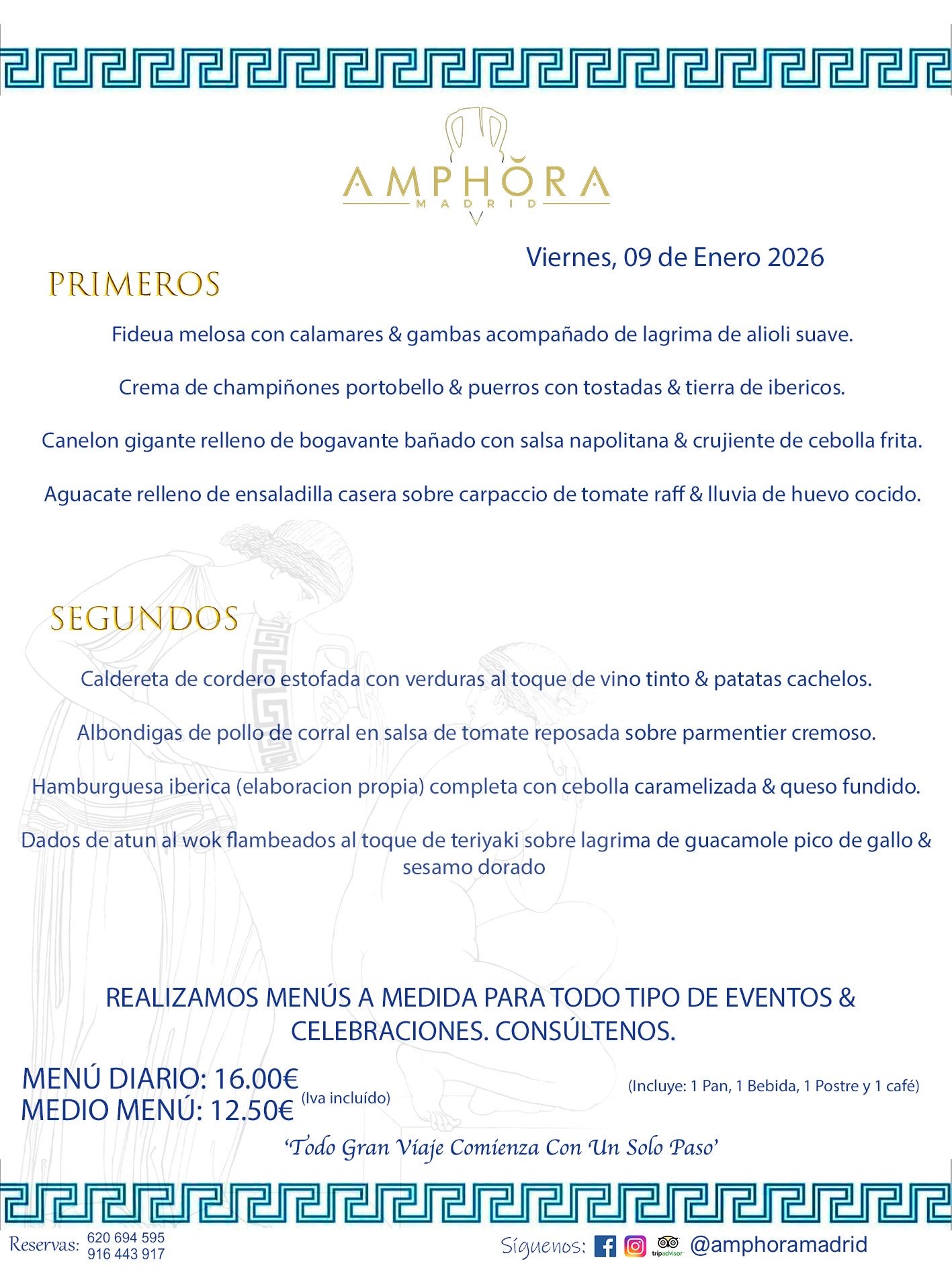 MENÚS DEL DÍA ALCORCÓN MENÚ DEL VIERNES 9 DE ENERO DE DE 2026 MENÚS DIARIOS MEJORES MENÚS RESTAURANTES ALCORCÓN RESTAURANTE AMPHORA TERRAZA EN ALCORCÓN (DISPONEMOS DE UNA GRAN TERRAZA) Av. Leganés, 54 28923 · Alcorcón · Madrid · España. 91 644 39 17 620 694 595 También realizamos menús especiales a medida personalizados a grupos para todo tipo de eventos, como celebraciones, comidas o cenas de empresas, bautizos, bodas, cumpleaños, cenas o comidas de navidad 2023 2024, etc. Consúltenos o visite nuestras excelentes y amplias instalaciones y les prepararemos el menú más ajustado a sus necesidades y presupuesto. #RestaurantesEventos #RestaurantesMenúsCelebraciones #RestaurantesSalonesBodasBautizosComuniones #MenúsEspecialesparaEventosAlcorcón #MenúsCelebracionesAlcorcón #RestaurantesSalonesMenúsEspecialesGrupos #RestaurantesMenúsCumpleaños #ComidasCenasEmpresasAlcorcón #MenúsparaCenasComidasEventosEmpresasMadrid #MejoresTerrazasMadrid #MejorTerrazaAlcorcónMadrid #PresupuestosMenúsBodasComunionesBautizosAlcorcón #RestaurantesSecretosconEncantoMadrid #RestaurantesMenúsCenasComidasGruposEmpresasNavidadesAlcorcon #SalonesComidasCenasEmpresasAlcorcón #MenúsEventos #MenúsBodas #MenúsComuniones #MenúsCumpleaños #MenúsBautizos #MenúsEventosAlcorcón #MenúsBodasAlcorcón #MenúsComunionesAlcorcón #MenúsCumpleañosAlcorcón #MenúsBautizosAlcorcón #MenúsNavidadAlcorcón #MenúsComidasNavidad #MenúsCenasNavidad #SalonesEventosAlcorcón RESTAURANTES ALCORCÓN CELEBRACIONES EVENTOS CUMPLEAÑOS BODAS COMUNIONES BAUTIZOS, MENÚS ESPECIALES A MEDIDA PARA REUNIONES FAMILIARES EVENTOS CELEBRACIONES BODAS COMUNIONES BAUTIZOS EN ALCORCÓN, RESTAURANTES SALONES GRUPOS COMIDAS CENAS EN ALCORCÓN, RESTAURANTES COMIDAS CENAS EMPRESA ALCORCÓN MADRID, MEJORES TERRAZAS ALCORCÓN, MEJOR TERRAZA ALCORCÓN, RESTAURANTES SECRETOS CON ENCANTO EN MADRID, RESTAURANTES MENUS GRUPOS ESPECIALES COMIDAS CENAS EMPRESAS NAVIDADES ALCORCÓN, CONSÚLTE NUESTROS MENÚS A MEDIDA PARA EVENTOS - REALIZAMOS MENÚS A MEDIDA PARA BODAS, COMUNIONES, BAUTIZOS, CUMPLEAÑOS, CENAS COMIDAS DE EMPRESAS, ETC - NUESTRO RESTAURANTE DIPONE DE UNA EXTRAORDINARIA TERRAZA PARA TODO TIPO DE EVENTOS - NUESTROS SALONES INTERIORES SE ADAPTAN A TODO DE EVENTOS, YA SEAN PARTICULARES COMO DE EMPRESAS - RESTAURANTE PREPARADO PARA TODO TIPO DE EVENTOS DE CLIENTES DE LA ZONA SUR SUROESTE DE MADRID COMO ALCORCÓN MÓSTOLES FUENLABRADA VILLAVICIOSA DE ODÓN POZUELO DE ALARCÓN GETAFE LAS ROZAS MAJADAHONDA - UNO DE LOS MEJORES RESTAURANTES DE MADRID PARA COMER O CENAR A LA CARTA O CON NUESTROS MENÚS - CELEBRE CON NOSOTROS SUS REUNIONES FAMILIARES CUMPLEAÑOS BAUTIZOS COMUNIONES BODAS PRESENTACIONES ETC. PUES SERÁN UN ÉXITO - MEJORES RESTAURANTES SALONES CELEBRACIONES EN ALCORCÓN -RESTAURANTES MENUS GRUPOS COMIDAS CENAS REUNIONES EMPRESAS NAVIDADES 2024 ALCORCÓN ZONA SUR MADRID.MENÚS DEL DÍA ALCORCÓN DIARIOS MEJORES MENÚS RESTAURANTES ALCORCÓN RESTAURANTE AMPHORA TERRAZA EN ALCORCÓN (DISPONEMOS DE UNA GRAN TERRAZA)