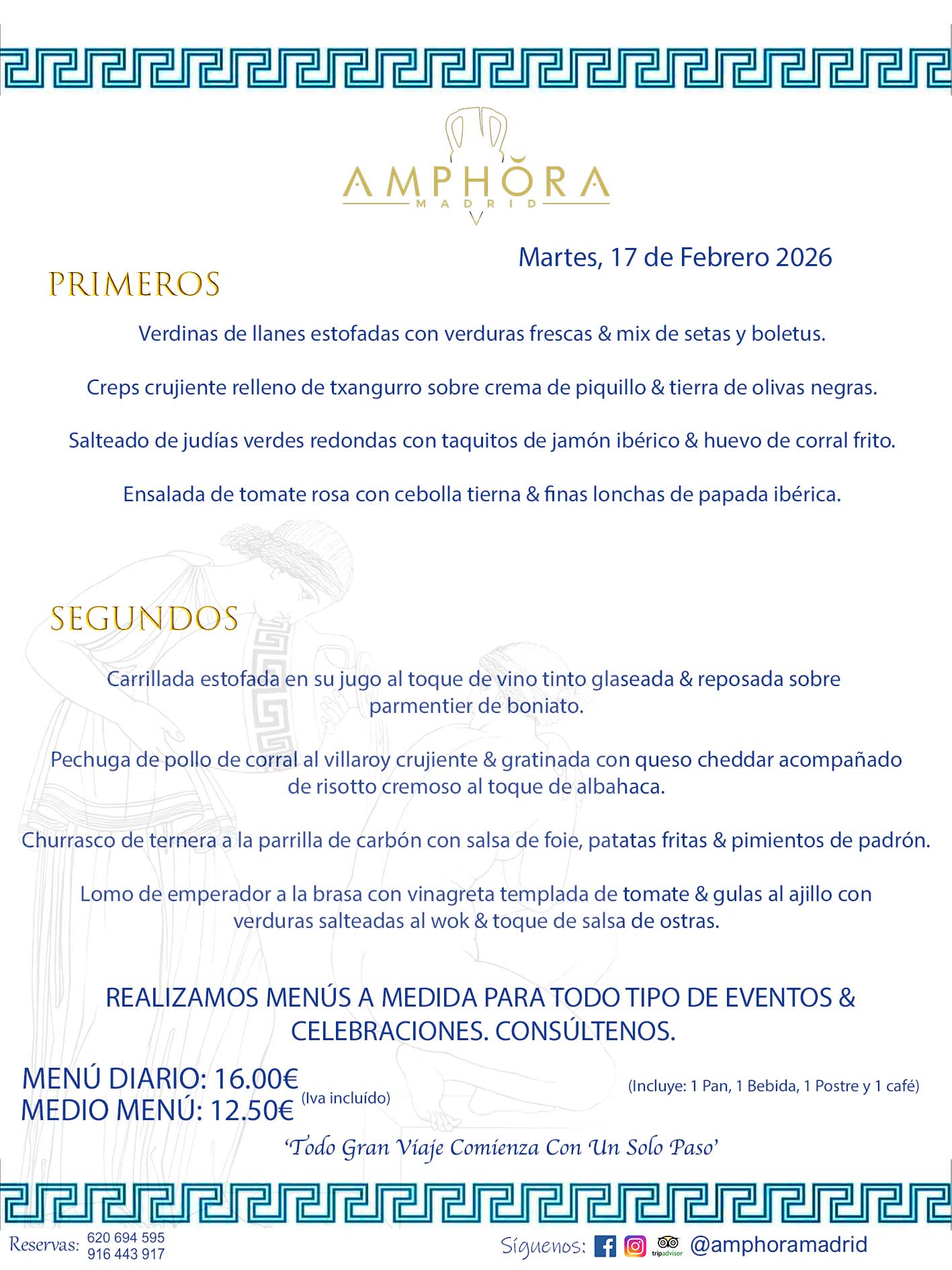 MENÚS DEL DÍA ALCORCÓN MENÚ DEL MARTES 17 DE FEBRERO DE DE 2026 MENÚS DIARIOS MEJORES MENÚS RESTAURANTES ALCORCÓN RESTAURANTE AMPHORA TERRAZA EN ALCORCÓN (DISPONEMOS DE UNA GRAN TERRAZA) Av. Leganés, 54 28923 · Alcorcón · Madrid · España. 91 644 39 17 620 694 595 También realizamos menús especiales a medida personalizados a grupos para todo tipo de eventos, como celebraciones, comidas o cenas de empresas, bautizos, bodas, cumpleaños, cenas o comidas de navidad 2023 2024, etc. Consúltenos o visite nuestras excelentes y amplias instalaciones y les prepararemos el menú más ajustado a sus necesidades y presupuesto. #RestaurantesEventos #RestaurantesMenúsCelebraciones #RestaurantesSalonesBodasBautizosComuniones #MenúsEspecialesparaEventosAlcorcón #MenúsCelebracionesAlcorcón #RestaurantesSalonesMenúsEspecialesGrupos #RestaurantesMenúsCumpleaños #ComidasCenasEmpresasAlcorcón #MenúsparaCenasComidasEventosEmpresasMadrid #MejoresTerrazasMadrid #MejorTerrazaAlcorcónMadrid #PresupuestosMenúsBodasComunionesBautizosAlcorcón #RestaurantesSecretosconEncantoMadrid #RestaurantesMenúsCenasComidasGruposEmpresasNavidadesAlcorcon #SalonesComidasCenasEmpresasAlcorcón #MenúsEventos #MenúsBodas #MenúsComuniones #MenúsCumpleaños #MenúsBautizos #MenúsEventosAlcorcón #MenúsBodasAlcorcón #MenúsComunionesAlcorcón #MenúsCumpleañosAlcorcón #MenúsBautizosAlcorcón #MenúsNavidadAlcorcón #MenúsComidasNavidad #MenúsCenasNavidad #SalonesEventosAlcorcón RESTAURANTES ALCORCÓN CELEBRACIONES EVENTOS CUMPLEAÑOS BODAS COMUNIONES BAUTIZOS, MENÚS ESPECIALES A MEDIDA PARA REUNIONES FAMILIARES EVENTOS CELEBRACIONES BODAS COMUNIONES BAUTIZOS EN ALCORCÓN, RESTAURANTES SALONES GRUPOS COMIDAS CENAS EN ALCORCÓN, RESTAURANTES COMIDAS CENAS EMPRESA ALCORCÓN MADRID, MEJORES TERRAZAS ALCORCÓN, MEJOR TERRAZA ALCORCÓN, RESTAURANTES SECRETOS CON ENCANTO EN MADRID, RESTAURANTES MENUS GRUPOS ESPECIALES COMIDAS CENAS EMPRESAS NAVIDADES ALCORCÓN, CONSÚLTE NUESTROS MENÚS A MEDIDA PARA EVENTOS - REALIZAMOS MENÚS A MEDIDA PARA BODAS, COMUNIONES, BAUTIZOS, CUMPLEAÑOS, CENAS COMIDAS DE EMPRESAS, ETC - NUESTRO RESTAURANTE DIPONE DE UNA EXTRAORDINARIA TERRAZA PARA TODO TIPO DE EVENTOS - NUESTROS SALONES INTERIORES SE ADAPTAN A TODO DE EVENTOS, YA SEAN PARTICULARES COMO DE EMPRESAS - RESTAURANTE PREPARADO PARA TODO TIPO DE EVENTOS DE CLIENTES DE LA ZONA SUR SUROESTE DE MADRID COMO ALCORCÓN MÓSTOLES FUENLABRADA VILLAVICIOSA DE ODÓN POZUELO DE ALARCÓN GETAFE LAS ROZAS MAJADAHONDA - UNO DE LOS MEJORES RESTAURANTES DE MADRID PARA COMER O CENAR A LA CARTA O CON NUESTROS MENÚS - CELEBRE CON NOSOTROS SUS REUNIONES FAMILIARES CUMPLEAÑOS BAUTIZOS COMUNIONES BODAS PRESENTACIONES ETC. PUES SERÁN UN ÉXITO - MEJORES RESTAURANTES SALONES CELEBRACIONES EN ALCORCÓN -RESTAURANTES MENUS GRUPOS COMIDAS CENAS REUNIONES EMPRESAS NAVIDADES 2024 ALCORCÓN ZONA SUR MADRID.MENÚS DEL DÍA ALCORCÓN DIARIOS MEJORES MENÚS RESTAURANTES ALCORCÓN RESTAURANTE AMPHORA TERRAZA EN ALCORCÓN (DISPONEMOS DE UNA GRAN TERRAZA)