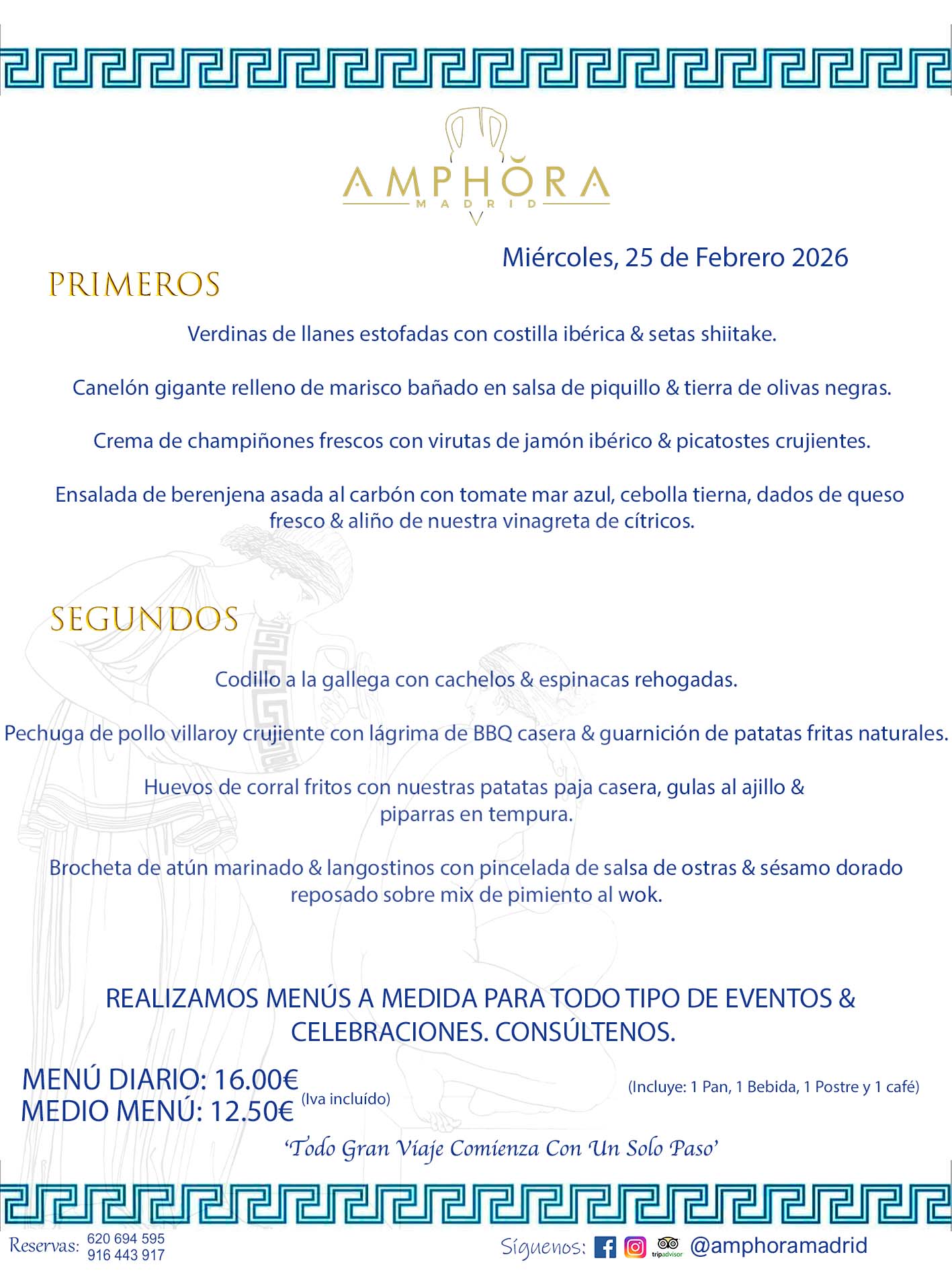 MENÚS DEL DÍA ALCORCÓN MENÚ DEL MIÉRCOLES 25 DE FEBRERO DE DE 2026 MENÚS DIARIOS MEJORES MENÚS RESTAURANTES ALCORCÓN RESTAURANTE AMPHORA TERRAZA EN ALCORCÓN (DISPONEMOS DE UNA GRAN TERRAZA) Av. Leganés, 54 28923 · Alcorcón · Madrid · España. 91 644 39 17 620 694 595 También realizamos menús especiales a medida personalizados a grupos para todo tipo de eventos, como celebraciones, comidas o cenas de empresas, bautizos, bodas, cumpleaños, cenas o comidas de navidad 2023 2024, etc. Consúltenos o visite nuestras excelentes y amplias instalaciones y les prepararemos el menú más ajustado a sus necesidades y presupuesto. #RestaurantesEventos #RestaurantesMenúsCelebraciones #RestaurantesSalonesBodasBautizosComuniones #MenúsEspecialesparaEventosAlcorcón #MenúsCelebracionesAlcorcón #RestaurantesSalonesMenúsEspecialesGrupos #RestaurantesMenúsCumpleaños #ComidasCenasEmpresasAlcorcón #MenúsparaCenasComidasEventosEmpresasMadrid #MejoresTerrazasMadrid #MejorTerrazaAlcorcónMadrid #PresupuestosMenúsBodasComunionesBautizosAlcorcón #RestaurantesSecretosconEncantoMadrid #RestaurantesMenúsCenasComidasGruposEmpresasNavidadesAlcorcon #SalonesComidasCenasEmpresasAlcorcón #MenúsEventos #MenúsBodas #MenúsComuniones #MenúsCumpleaños #MenúsBautizos #MenúsEventosAlcorcón #MenúsBodasAlcorcón #MenúsComunionesAlcorcón #MenúsCumpleañosAlcorcón #MenúsBautizosAlcorcón #MenúsNavidadAlcorcón #MenúsComidasNavidad #MenúsCenasNavidad #SalonesEventosAlcorcón RESTAURANTES ALCORCÓN CELEBRACIONES EVENTOS CUMPLEAÑOS BODAS COMUNIONES BAUTIZOS, MENÚS ESPECIALES A MEDIDA PARA REUNIONES FAMILIARES EVENTOS CELEBRACIONES BODAS COMUNIONES BAUTIZOS EN ALCORCÓN, RESTAURANTES SALONES GRUPOS COMIDAS CENAS EN ALCORCÓN, RESTAURANTES COMIDAS CENAS EMPRESA ALCORCÓN MADRID, MEJORES TERRAZAS ALCORCÓN, MEJOR TERRAZA ALCORCÓN, RESTAURANTES SECRETOS CON ENCANTO EN MADRID, RESTAURANTES MENUS GRUPOS ESPECIALES COMIDAS CENAS EMPRESAS NAVIDADES ALCORCÓN, CONSÚLTE NUESTROS MENÚS A MEDIDA PARA EVENTOS - REALIZAMOS MENÚS A MEDIDA PARA BODAS, COMUNIONES, BAUTIZOS, CUMPLEAÑOS, CENAS COMIDAS DE EMPRESAS, ETC - NUESTRO RESTAURANTE DIPONE DE UNA EXTRAORDINARIA TERRAZA PARA TODO TIPO DE EVENTOS - NUESTROS SALONES INTERIORES SE ADAPTAN A TODO DE EVENTOS, YA SEAN PARTICULARES COMO DE EMPRESAS - RESTAURANTE PREPARADO PARA TODO TIPO DE EVENTOS DE CLIENTES DE LA ZONA SUR SUROESTE DE MADRID COMO ALCORCÓN MÓSTOLES FUENLABRADA VILLAVICIOSA DE ODÓN POZUELO DE ALARCÓN GETAFE LAS ROZAS MAJADAHONDA - UNO DE LOS MEJORES RESTAURANTES DE MADRID PARA COMER O CENAR A LA CARTA O CON NUESTROS MENÚS - CELEBRE CON NOSOTROS SUS REUNIONES FAMILIARES CUMPLEAÑOS BAUTIZOS COMUNIONES BODAS PRESENTACIONES ETC. PUES SERÁN UN ÉXITO - MEJORES RESTAURANTES SALONES CELEBRACIONES EN ALCORCÓN -RESTAURANTES MENUS GRUPOS COMIDAS CENAS REUNIONES EMPRESAS NAVIDADES 2024 ALCORCÓN ZONA SUR MADRID.MENÚS DEL DÍA ALCORCÓN DIARIOS MEJORES MENÚS RESTAURANTES ALCORCÓN RESTAURANTE AMPHORA TERRAZA EN ALCORCÓN (DISPONEMOS DE UNA GRAN TERRAZA)