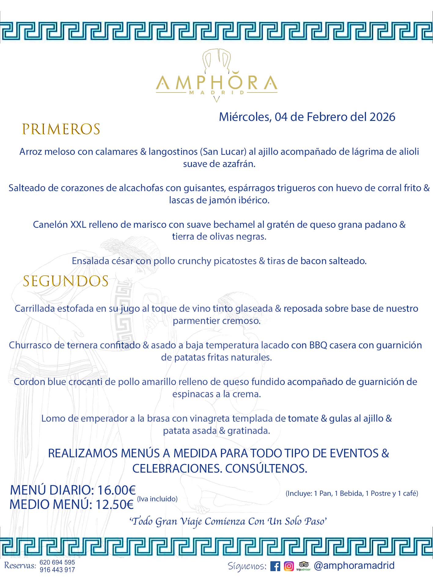 MENÚS DEL DÍA ALCORCÓN MENÚ DEL MIÉRCOLES 4 DE FEBRERO DE DE 2026 MENÚS DIARIOS MEJORES MENÚS RESTAURANTES ALCORCÓN RESTAURANTE AMPHORA TERRAZA EN ALCORCÓN (DISPONEMOS DE UNA GRAN TERRAZA) Av. Leganés, 54 28923 · Alcorcón · Madrid · España. 91 644 39 17 620 694 595 También realizamos menús especiales a medida personalizados a grupos para todo tipo de eventos, como celebraciones, comidas o cenas de empresas, bautizos, bodas, cumpleaños, cenas o comidas de navidad 2023 2024, etc. Consúltenos o visite nuestras excelentes y amplias instalaciones y les prepararemos el menú más ajustado a sus necesidades y presupuesto. #RestaurantesEventos #RestaurantesMenúsCelebraciones #RestaurantesSalonesBodasBautizosComuniones #MenúsEspecialesparaEventosAlcorcón #MenúsCelebracionesAlcorcón #RestaurantesSalonesMenúsEspecialesGrupos #RestaurantesMenúsCumpleaños #ComidasCenasEmpresasAlcorcón #MenúsparaCenasComidasEventosEmpresasMadrid #MejoresTerrazasMadrid #MejorTerrazaAlcorcónMadrid #PresupuestosMenúsBodasComunionesBautizosAlcorcón #RestaurantesSecretosconEncantoMadrid #RestaurantesMenúsCenasComidasGruposEmpresasNavidadesAlcorcon #SalonesComidasCenasEmpresasAlcorcón #MenúsEventos #MenúsBodas #MenúsComuniones #MenúsCumpleaños #MenúsBautizos #MenúsEventosAlcorcón #MenúsBodasAlcorcón #MenúsComunionesAlcorcón #MenúsCumpleañosAlcorcón #MenúsBautizosAlcorcón #MenúsNavidadAlcorcón #MenúsComidasNavidad #MenúsCenasNavidad #SalonesEventosAlcorcón RESTAURANTES ALCORCÓN CELEBRACIONES EVENTOS CUMPLEAÑOS BODAS COMUNIONES BAUTIZOS, MENÚS ESPECIALES A MEDIDA PARA REUNIONES FAMILIARES EVENTOS CELEBRACIONES BODAS COMUNIONES BAUTIZOS EN ALCORCÓN, RESTAURANTES SALONES GRUPOS COMIDAS CENAS EN ALCORCÓN, RESTAURANTES COMIDAS CENAS EMPRESA ALCORCÓN MADRID, MEJORES TERRAZAS ALCORCÓN, MEJOR TERRAZA ALCORCÓN, RESTAURANTES SECRETOS CON ENCANTO EN MADRID, RESTAURANTES MENUS GRUPOS ESPECIALES COMIDAS CENAS EMPRESAS NAVIDADES ALCORCÓN, CONSÚLTE NUESTROS MENÚS A MEDIDA PARA EVENTOS - REALIZAMOS MENÚS A MEDIDA PARA BODAS, COMUNIONES, BAUTIZOS, CUMPLEAÑOS, CENAS COMIDAS DE EMPRESAS, ETC - NUESTRO RESTAURANTE DIPONE DE UNA EXTRAORDINARIA TERRAZA PARA TODO TIPO DE EVENTOS - NUESTROS SALONES INTERIORES SE ADAPTAN A TODO DE EVENTOS, YA SEAN PARTICULARES COMO DE EMPRESAS - RESTAURANTE PREPARADO PARA TODO TIPO DE EVENTOS DE CLIENTES DE LA ZONA SUR SUROESTE DE MADRID COMO ALCORCÓN MÓSTOLES FUENLABRADA VILLAVICIOSA DE ODÓN POZUELO DE ALARCÓN GETAFE LAS ROZAS MAJADAHONDA - UNO DE LOS MEJORES RESTAURANTES DE MADRID PARA COMER O CENAR A LA CARTA O CON NUESTROS MENÚS - CELEBRE CON NOSOTROS SUS REUNIONES FAMILIARES CUMPLEAÑOS BAUTIZOS COMUNIONES BODAS PRESENTACIONES ETC. PUES SERÁN UN ÉXITO - MEJORES RESTAURANTES SALONES CELEBRACIONES EN ALCORCÓN -RESTAURANTES MENUS GRUPOS COMIDAS CENAS REUNIONES EMPRESAS NAVIDADES 2024 ALCORCÓN ZONA SUR MADRID.MENÚS DEL DÍA ALCORCÓN DIARIOS MEJORES MENÚS RESTAURANTES ALCORCÓN RESTAURANTE AMPHORA TERRAZA EN ALCORCÓN (DISPONEMOS DE UNA GRAN TERRAZA)