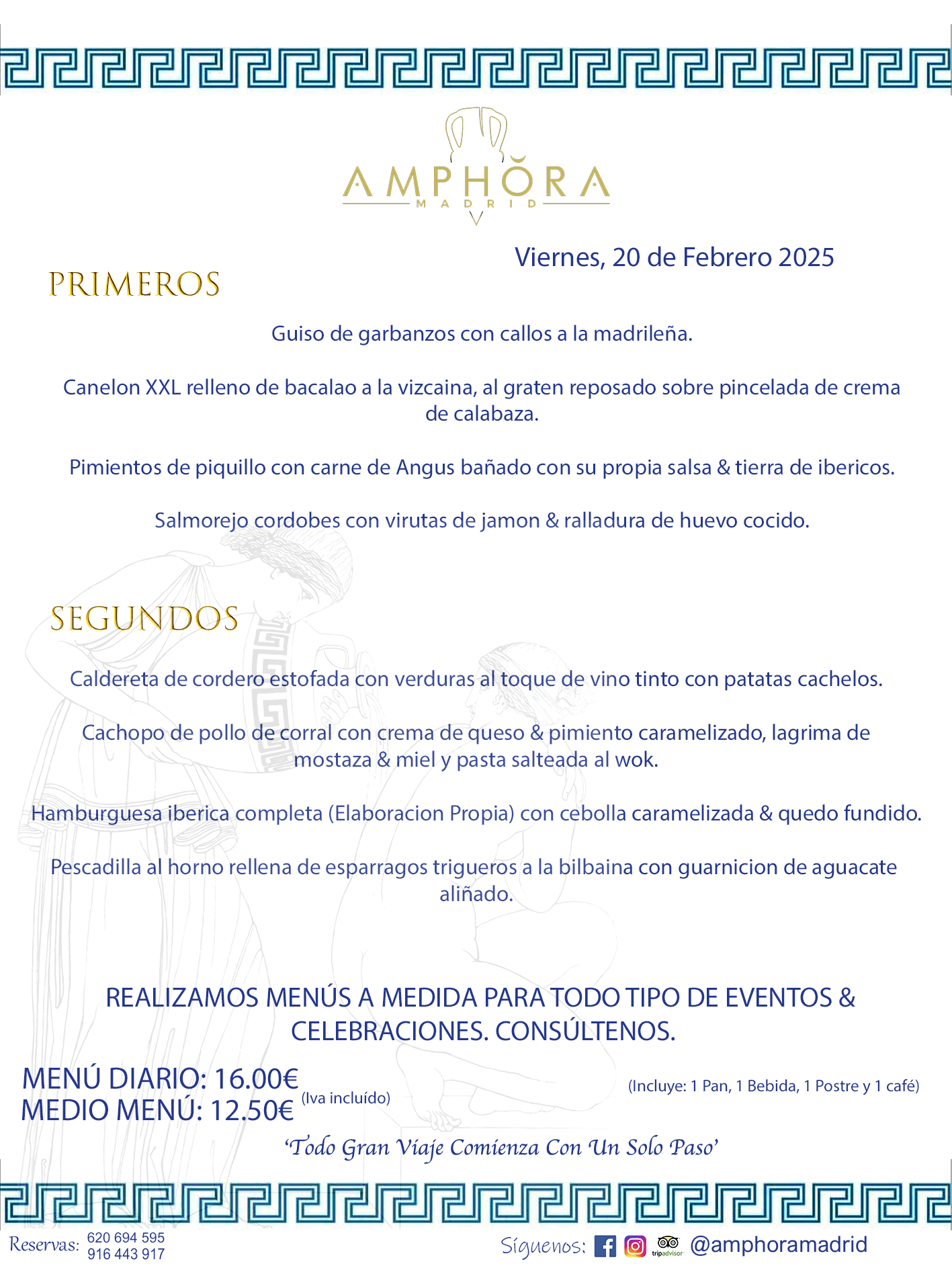 MENÚS DEL DÍA ALCORCÓN MENÚ DEL VIERNES 20 DE FEBRERO DE DE 2026 MENÚS DIARIOS MEJORES MENÚS RESTAURANTES ALCORCÓN RESTAURANTE AMPHORA TERRAZA EN ALCORCÓN (DISPONEMOS DE UNA GRAN TERRAZA) Av. Leganés, 54 28923 · Alcorcón · Madrid · España. 91 644 39 17 620 694 595 También realizamos menús especiales a medida personalizados a grupos para todo tipo de eventos, como celebraciones, comidas o cenas de empresas, bautizos, bodas, cumpleaños, cenas o comidas de navidad 2023 2024, etc. Consúltenos o visite nuestras excelentes y amplias instalaciones y les prepararemos el menú más ajustado a sus necesidades y presupuesto. #RestaurantesEventos #RestaurantesMenúsCelebraciones #RestaurantesSalonesBodasBautizosComuniones #MenúsEspecialesparaEventosAlcorcón #MenúsCelebracionesAlcorcón #RestaurantesSalonesMenúsEspecialesGrupos #RestaurantesMenúsCumpleaños #ComidasCenasEmpresasAlcorcón #MenúsparaCenasComidasEventosEmpresasMadrid #MejoresTerrazasMadrid #MejorTerrazaAlcorcónMadrid #PresupuestosMenúsBodasComunionesBautizosAlcorcón #RestaurantesSecretosconEncantoMadrid #RestaurantesMenúsCenasComidasGruposEmpresasNavidadesAlcorcon #SalonesComidasCenasEmpresasAlcorcón #MenúsEventos #MenúsBodas #MenúsComuniones #MenúsCumpleaños #MenúsBautizos #MenúsEventosAlcorcón #MenúsBodasAlcorcón #MenúsComunionesAlcorcón #MenúsCumpleañosAlcorcón #MenúsBautizosAlcorcón #MenúsNavidadAlcorcón #MenúsComidasNavidad #MenúsCenasNavidad #SalonesEventosAlcorcón RESTAURANTES ALCORCÓN CELEBRACIONES EVENTOS CUMPLEAÑOS BODAS COMUNIONES BAUTIZOS, MENÚS ESPECIALES A MEDIDA PARA REUNIONES FAMILIARES EVENTOS CELEBRACIONES BODAS COMUNIONES BAUTIZOS EN ALCORCÓN, RESTAURANTES SALONES GRUPOS COMIDAS CENAS EN ALCORCÓN, RESTAURANTES COMIDAS CENAS EMPRESA ALCORCÓN MADRID, MEJORES TERRAZAS ALCORCÓN, MEJOR TERRAZA ALCORCÓN, RESTAURANTES SECRETOS CON ENCANTO EN MADRID, RESTAURANTES MENUS GRUPOS ESPECIALES COMIDAS CENAS EMPRESAS NAVIDADES ALCORCÓN, CONSÚLTE NUESTROS MENÚS A MEDIDA PARA EVENTOS - REALIZAMOS MENÚS A MEDIDA PARA BODAS, COMUNIONES, BAUTIZOS, CUMPLEAÑOS, CENAS COMIDAS DE EMPRESAS, ETC - NUESTRO RESTAURANTE DIPONE DE UNA EXTRAORDINARIA TERRAZA PARA TODO TIPO DE EVENTOS - NUESTROS SALONES INTERIORES SE ADAPTAN A TODO DE EVENTOS, YA SEAN PARTICULARES COMO DE EMPRESAS - RESTAURANTE PREPARADO PARA TODO TIPO DE EVENTOS DE CLIENTES DE LA ZONA SUR SUROESTE DE MADRID COMO ALCORCÓN MÓSTOLES FUENLABRADA VILLAVICIOSA DE ODÓN POZUELO DE ALARCÓN GETAFE LAS ROZAS MAJADAHONDA - UNO DE LOS MEJORES RESTAURANTES DE MADRID PARA COMER O CENAR A LA CARTA O CON NUESTROS MENÚS - CELEBRE CON NOSOTROS SUS REUNIONES FAMILIARES CUMPLEAÑOS BAUTIZOS COMUNIONES BODAS PRESENTACIONES ETC. PUES SERÁN UN ÉXITO - MEJORES RESTAURANTES SALONES CELEBRACIONES EN ALCORCÓN -RESTAURANTES MENUS GRUPOS COMIDAS CENAS REUNIONES EMPRESAS NAVIDADES 2024 ALCORCÓN ZONA SUR MADRID.MENÚS DEL DÍA ALCORCÓN DIARIOS MEJORES MENÚS RESTAURANTES ALCORCÓN RESTAURANTE AMPHORA TERRAZA EN ALCORCÓN (DISPONEMOS DE UNA GRAN TERRAZA)