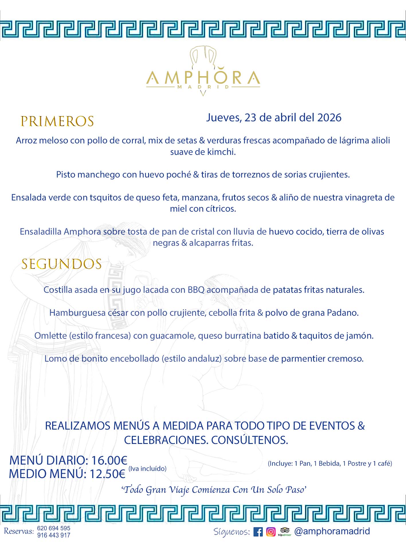 MENÚS DEL DÍA ALCORCÓN MENÚ DEL JUEVES 23 DE ABRIL DE DE 2026 MENÚS DIARIOS MEJORES MENÚS RESTAURANTES ALCORCÓN RESTAURANTE AMPHORA TERRAZA EN ALCORCÓN (DISPONEMOS DE UNA GRAN TERRAZA) Av. Leganés, 54 28923 · Alcorcón · Madrid · España. 91 644 39 17 620 694 595 También realizamos menús especiales a medida personalizados a grupos para todo tipo de eventos, como celebraciones, comidas o cenas de empresas, bautizos, bodas, cumpleaños, cenas o comidas de navidad 2023 2024, etc. Consúltenos o visite nuestras excelentes y amplias instalaciones y les prepararemos el menú más ajustado a sus necesidades y presupuesto. #RestaurantesEventos #RestaurantesMenúsCelebraciones #RestaurantesSalonesBodasBautizosComuniones #MenúsEspecialesparaEventosAlcorcón #MenúsCelebracionesAlcorcón #RestaurantesSalonesMenúsEspecialesGrupos #RestaurantesMenúsCumpleaños #ComidasCenasEmpresasAlcorcón #MenúsparaCenasComidasEventosEmpresasMadrid #MejoresTerrazasMadrid #MejorTerrazaAlcorcónMadrid #PresupuestosMenúsBodasComunionesBautizosAlcorcón #RestaurantesSecretosconEncantoMadrid #RestaurantesMenúsCenasComidasGruposEmpresasNavidadesAlcorcon #SalonesComidasCenasEmpresasAlcorcón #MenúsEventos #MenúsBodas #MenúsComuniones #MenúsCumpleaños #MenúsBautizos #MenúsEventosAlcorcón #MenúsBodasAlcorcón #MenúsComunionesAlcorcón #MenúsCumpleañosAlcorcón #MenúsBautizosAlcorcón #MenúsNavidadAlcorcón #MenúsComidasNavidad #MenúsCenasNavidad #SalonesEventosAlcorcón RESTAURANTES ALCORCÓN CELEBRACIONES EVENTOS CUMPLEAÑOS BODAS COMUNIONES BAUTIZOS, MENÚS ESPECIALES A MEDIDA PARA REUNIONES FAMILIARES EVENTOS CELEBRACIONES BODAS COMUNIONES BAUTIZOS EN ALCORCÓN, RESTAURANTES SALONES GRUPOS COMIDAS CENAS EN ALCORCÓN, RESTAURANTES COMIDAS CENAS EMPRESA ALCORCÓN MADRID, MEJORES TERRAZAS ALCORCÓN, MEJOR TERRAZA ALCORCÓN, RESTAURANTES SECRETOS CON ENCANTO EN MADRID, RESTAURANTES MENUS GRUPOS ESPECIALES COMIDAS CENAS EMPRESAS NAVIDADES ALCORCÓN, CONSÚLTE NUESTROS MENÚS A MEDIDA PARA EVENTOS - REALIZAMOS MENÚS A MEDIDA PARA BODAS, COMUNIONES, BAUTIZOS, CUMPLEAÑOS, CENAS COMIDAS DE EMPRESAS, ETC - NUESTRO RESTAURANTE DIPONE DE UNA EXTRAORDINARIA TERRAZA PARA TODO TIPO DE EVENTOS - NUESTROS SALONES INTERIORES SE ADAPTAN A TODO DE EVENTOS, YA SEAN PARTICULARES COMO DE EMPRESAS - RESTAURANTE PREPARADO PARA TODO TIPO DE EVENTOS DE CLIENTES DE LA ZONA SUR SUROESTE DE MADRID COMO ALCORCÓN MÓSTOLES FUENLABRADA VILLAVICIOSA DE ODÓN POZUELO DE ALARCÓN GETAFE LAS ROZAS MAJADAHONDA - UNO DE LOS MEJORES RESTAURANTES DE MADRID PARA COMER O CENAR A LA CARTA O CON NUESTROS MENÚS - CELEBRE CON NOSOTROS SUS REUNIONES FAMILIARES CUMPLEAÑOS BAUTIZOS COMUNIONES BODAS PRESENTACIONES ETC. PUES SERÁN UN ÉXITO - MEJORES RESTAURANTES SALONES CELEBRACIONES EN ALCORCÓN -RESTAURANTES MENUS GRUPOS COMIDAS CENAS REUNIONES EMPRESAS NAVIDADES 2024 ALCORCÓN ZONA SUR MADRID.MENÚS DEL DÍA ALCORCÓN DIARIOS MEJORES MENÚS RESTAURANTES ALCORCÓN RESTAURANTE AMPHORA TERRAZA EN ALCORCÓN (DISPONEMOS DE UNA GRAN TERRAZA)