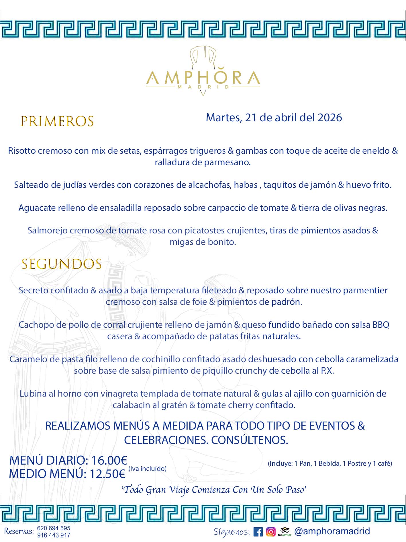 MENÚS DEL DÍA ALCORCÓN MENÚ DEL MARTES 21 DE ABRIL DE DE 2026 MENÚS DIARIOS MEJORES MENÚS RESTAURANTES ALCORCÓN RESTAURANTE AMPHORA TERRAZA EN ALCORCÓN (DISPONEMOS DE UNA GRAN TERRAZA) Av. Leganés, 54 28923 · Alcorcón · Madrid · España. 91 644 39 17 620 694 595 También realizamos menús especiales a medida personalizados a grupos para todo tipo de eventos, como celebraciones, comidas o cenas de empresas, bautizos, bodas, cumpleaños, cenas o comidas de navidad 2023 2024, etc. Consúltenos o visite nuestras excelentes y amplias instalaciones y les prepararemos el menú más ajustado a sus necesidades y presupuesto. #RestaurantesEventos #RestaurantesMenúsCelebraciones #RestaurantesSalonesBodasBautizosComuniones #MenúsEspecialesparaEventosAlcorcón #MenúsCelebracionesAlcorcón #RestaurantesSalonesMenúsEspecialesGrupos #RestaurantesMenúsCumpleaños #ComidasCenasEmpresasAlcorcón #MenúsparaCenasComidasEventosEmpresasMadrid #MejoresTerrazasMadrid #MejorTerrazaAlcorcónMadrid #PresupuestosMenúsBodasComunionesBautizosAlcorcón #RestaurantesSecretosconEncantoMadrid #RestaurantesMenúsCenasComidasGruposEmpresasNavidadesAlcorcon #SalonesComidasCenasEmpresasAlcorcón #MenúsEventos #MenúsBodas #MenúsComuniones #MenúsCumpleaños #MenúsBautizos #MenúsEventosAlcorcón #MenúsBodasAlcorcón #MenúsComunionesAlcorcón #MenúsCumpleañosAlcorcón #MenúsBautizosAlcorcón #MenúsNavidadAlcorcón #MenúsComidasNavidad #MenúsCenasNavidad #SalonesEventosAlcorcón RESTAURANTES ALCORCÓN CELEBRACIONES EVENTOS CUMPLEAÑOS BODAS COMUNIONES BAUTIZOS, MENÚS ESPECIALES A MEDIDA PARA REUNIONES FAMILIARES EVENTOS CELEBRACIONES BODAS COMUNIONES BAUTIZOS EN ALCORCÓN, RESTAURANTES SALONES GRUPOS COMIDAS CENAS EN ALCORCÓN, RESTAURANTES COMIDAS CENAS EMPRESA ALCORCÓN MADRID, MEJORES TERRAZAS ALCORCÓN, MEJOR TERRAZA ALCORCÓN, RESTAURANTES SECRETOS CON ENCANTO EN MADRID, RESTAURANTES MENUS GRUPOS ESPECIALES COMIDAS CENAS EMPRESAS NAVIDADES ALCORCÓN, CONSÚLTE NUESTROS MENÚS A MEDIDA PARA EVENTOS - REALIZAMOS MENÚS A MEDIDA PARA BODAS, COMUNIONES, BAUTIZOS, CUMPLEAÑOS, CENAS COMIDAS DE EMPRESAS, ETC - NUESTRO RESTAURANTE DIPONE DE UNA EXTRAORDINARIA TERRAZA PARA TODO TIPO DE EVENTOS - NUESTROS SALONES INTERIORES SE ADAPTAN A TODO DE EVENTOS, YA SEAN PARTICULARES COMO DE EMPRESAS - RESTAURANTE PREPARADO PARA TODO TIPO DE EVENTOS DE CLIENTES DE LA ZONA SUR SUROESTE DE MADRID COMO ALCORCÓN MÓSTOLES FUENLABRADA VILLAVICIOSA DE ODÓN POZUELO DE ALARCÓN GETAFE LAS ROZAS MAJADAHONDA - UNO DE LOS MEJORES RESTAURANTES DE MADRID PARA COMER O CENAR A LA CARTA O CON NUESTROS MENÚS - CELEBRE CON NOSOTROS SUS REUNIONES FAMILIARES CUMPLEAÑOS BAUTIZOS COMUNIONES BODAS PRESENTACIONES ETC. PUES SERÁN UN ÉXITO - MEJORES RESTAURANTES SALONES CELEBRACIONES EN ALCORCÓN -RESTAURANTES MENUS GRUPOS COMIDAS CENAS REUNIONES EMPRESAS NAVIDADES 2024 ALCORCÓN ZONA SUR MADRID.MENÚS DEL DÍA ALCORCÓN DIARIOS MEJORES MENÚS RESTAURANTES ALCORCÓN RESTAURANTE AMPHORA TERRAZA EN ALCORCÓN (DISPONEMOS DE UNA GRAN TERRAZA)
