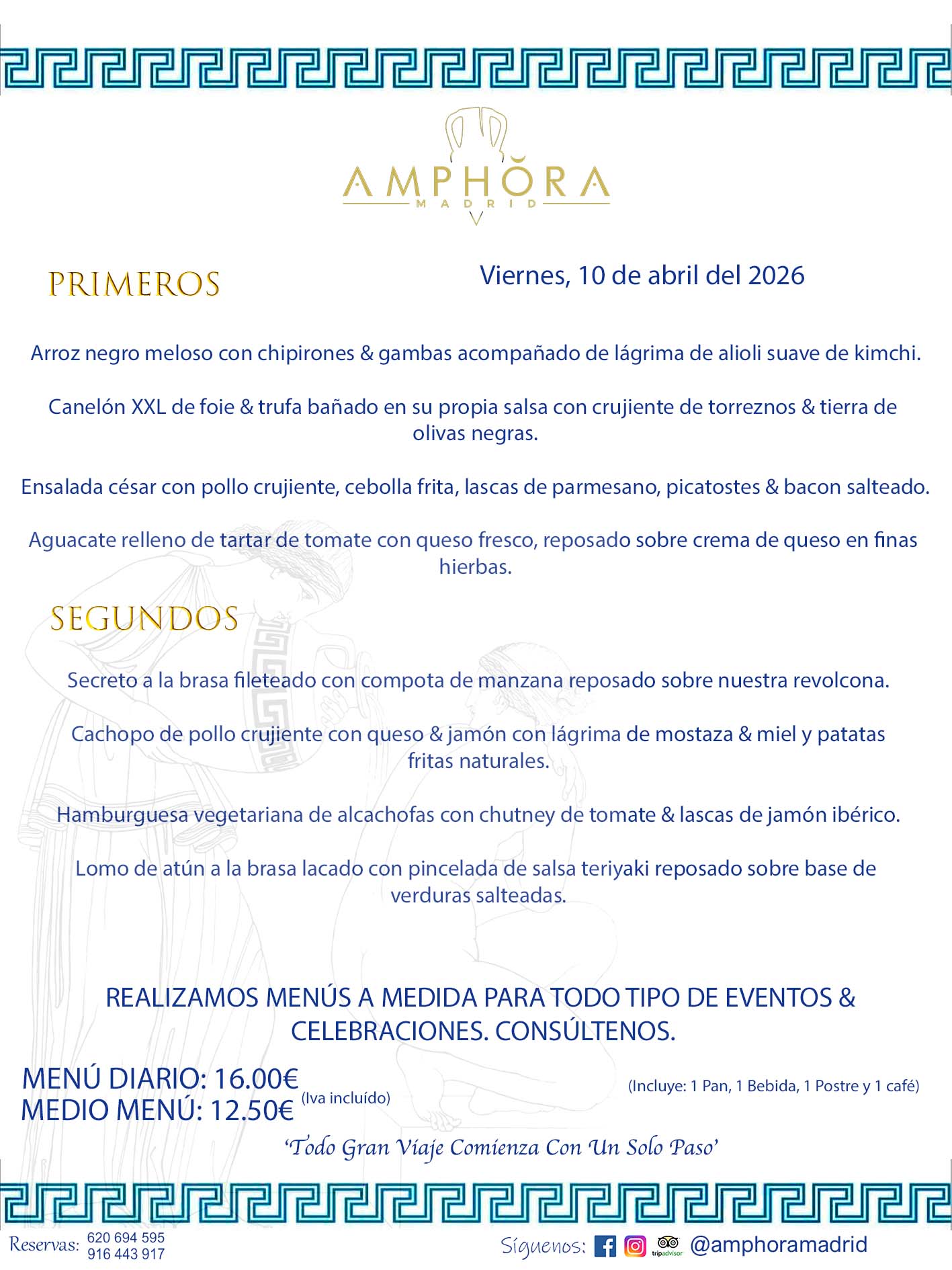 MENÚS DEL DÍA ALCORCÓN MENÚ DEL VIERNES 10 DE ABRIL DE DE 2026 MENÚS DIARIOS MEJORES MENÚS RESTAURANTES ALCORCÓN RESTAURANTE AMPHORA TERRAZA EN ALCORCÓN (DISPONEMOS DE UNA GRAN TERRAZA) Av. Leganés, 54 28923 · Alcorcón · Madrid · España. 91 644 39 17 620 694 595 También realizamos menús especiales a medida personalizados a grupos para todo tipo de eventos, como celebraciones, comidas o cenas de empresas, bautizos, bodas, cumpleaños, cenas o comidas de navidad 2023 2024, etc. Consúltenos o visite nuestras excelentes y amplias instalaciones y les prepararemos el menú más ajustado a sus necesidades y presupuesto. #RestaurantesEventos #RestaurantesMenúsCelebraciones #RestaurantesSalonesBodasBautizosComuniones #MenúsEspecialesparaEventosAlcorcón #MenúsCelebracionesAlcorcón #RestaurantesSalonesMenúsEspecialesGrupos #RestaurantesMenúsCumpleaños #ComidasCenasEmpresasAlcorcón #MenúsparaCenasComidasEventosEmpresasMadrid #MejoresTerrazasMadrid #MejorTerrazaAlcorcónMadrid #PresupuestosMenúsBodasComunionesBautizosAlcorcón #RestaurantesSecretosconEncantoMadrid #RestaurantesMenúsCenasComidasGruposEmpresasNavidadesAlcorcon #SalonesComidasCenasEmpresasAlcorcón #MenúsEventos #MenúsBodas #MenúsComuniones #MenúsCumpleaños #MenúsBautizos #MenúsEventosAlcorcón #MenúsBodasAlcorcón #MenúsComunionesAlcorcón #MenúsCumpleañosAlcorcón #MenúsBautizosAlcorcón #MenúsNavidadAlcorcón #MenúsComidasNavidad #MenúsCenasNavidad #SalonesEventosAlcorcón RESTAURANTES ALCORCÓN CELEBRACIONES EVENTOS CUMPLEAÑOS BODAS COMUNIONES BAUTIZOS, MENÚS ESPECIALES A MEDIDA PARA REUNIONES FAMILIARES EVENTOS CELEBRACIONES BODAS COMUNIONES BAUTIZOS EN ALCORCÓN, RESTAURANTES SALONES GRUPOS COMIDAS CENAS EN ALCORCÓN, RESTAURANTES COMIDAS CENAS EMPRESA ALCORCÓN MADRID, MEJORES TERRAZAS ALCORCÓN, MEJOR TERRAZA ALCORCÓN, RESTAURANTES SECRETOS CON ENCANTO EN MADRID, RESTAURANTES MENUS GRUPOS ESPECIALES COMIDAS CENAS EMPRESAS NAVIDADES ALCORCÓN, CONSÚLTE NUESTROS MENÚS A MEDIDA PARA EVENTOS - REALIZAMOS MENÚS A MEDIDA PARA BODAS, COMUNIONES, BAUTIZOS, CUMPLEAÑOS, CENAS COMIDAS DE EMPRESAS, ETC - NUESTRO RESTAURANTE DIPONE DE UNA EXTRAORDINARIA TERRAZA PARA TODO TIPO DE EVENTOS - NUESTROS SALONES INTERIORES SE ADAPTAN A TODO DE EVENTOS, YA SEAN PARTICULARES COMO DE EMPRESAS - RESTAURANTE PREPARADO PARA TODO TIPO DE EVENTOS DE CLIENTES DE LA ZONA SUR SUROESTE DE MADRID COMO ALCORCÓN MÓSTOLES FUENLABRADA VILLAVICIOSA DE ODÓN POZUELO DE ALARCÓN GETAFE LAS ROZAS MAJADAHONDA - UNO DE LOS MEJORES RESTAURANTES DE MADRID PARA COMER O CENAR A LA CARTA O CON NUESTROS MENÚS - CELEBRE CON NOSOTROS SUS REUNIONES FAMILIARES CUMPLEAÑOS BAUTIZOS COMUNIONES BODAS PRESENTACIONES ETC. PUES SERÁN UN ÉXITO - MEJORES RESTAURANTES SALONES CELEBRACIONES EN ALCORCÓN -RESTAURANTES MENUS GRUPOS COMIDAS CENAS REUNIONES EMPRESAS NAVIDADES 2024 ALCORCÓN ZONA SUR MADRID.MENÚS DEL DÍA ALCORCÓN DIARIOS MEJORES MENÚS RESTAURANTES ALCORCÓN RESTAURANTE AMPHORA TERRAZA EN ALCORCÓN (DISPONEMOS DE UNA GRAN TERRAZA)