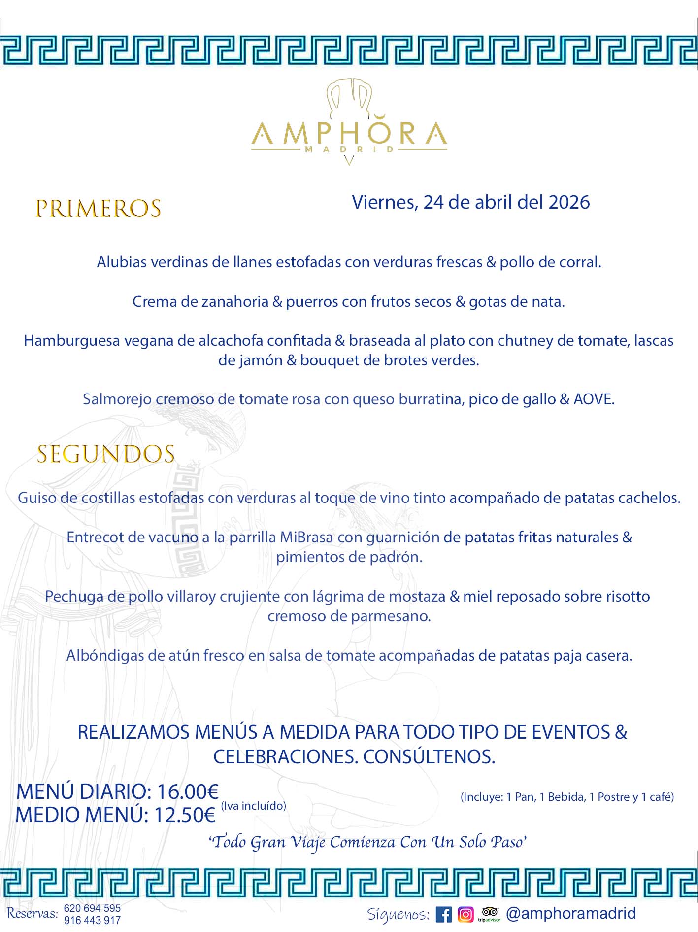 MENÚS DEL DÍA ALCORCÓN MENÚ DEL VIERNES 24 DE ABRIL DE DE 2026 MENÚS DIARIOS MEJORES MENÚS RESTAURANTES ALCORCÓN RESTAURANTE AMPHORA TERRAZA EN ALCORCÓN (DISPONEMOS DE UNA GRAN TERRAZA) Av. Leganés, 54 28923 · Alcorcón · Madrid · España. 91 644 39 17 620 694 595 También realizamos menús especiales a medida personalizados a grupos para todo tipo de eventos, como celebraciones, comidas o cenas de empresas, bautizos, bodas, cumpleaños, cenas o comidas de navidad 2023 2024, etc. Consúltenos o visite nuestras excelentes y amplias instalaciones y les prepararemos el menú más ajustado a sus necesidades y presupuesto. #RestaurantesEventos #RestaurantesMenúsCelebraciones #RestaurantesSalonesBodasBautizosComuniones #MenúsEspecialesparaEventosAlcorcón #MenúsCelebracionesAlcorcón #RestaurantesSalonesMenúsEspecialesGrupos #RestaurantesMenúsCumpleaños #ComidasCenasEmpresasAlcorcón #MenúsparaCenasComidasEventosEmpresasMadrid #MejoresTerrazasMadrid #MejorTerrazaAlcorcónMadrid #PresupuestosMenúsBodasComunionesBautizosAlcorcón #RestaurantesSecretosconEncantoMadrid #RestaurantesMenúsCenasComidasGruposEmpresasNavidadesAlcorcon #SalonesComidasCenasEmpresasAlcorcón #MenúsEventos #MenúsBodas #MenúsComuniones #MenúsCumpleaños #MenúsBautizos #MenúsEventosAlcorcón #MenúsBodasAlcorcón #MenúsComunionesAlcorcón #MenúsCumpleañosAlcorcón #MenúsBautizosAlcorcón #MenúsNavidadAlcorcón #MenúsComidasNavidad #MenúsCenasNavidad #SalonesEventosAlcorcón RESTAURANTES ALCORCÓN CELEBRACIONES EVENTOS CUMPLEAÑOS BODAS COMUNIONES BAUTIZOS, MENÚS ESPECIALES A MEDIDA PARA REUNIONES FAMILIARES EVENTOS CELEBRACIONES BODAS COMUNIONES BAUTIZOS EN ALCORCÓN, RESTAURANTES SALONES GRUPOS COMIDAS CENAS EN ALCORCÓN, RESTAURANTES COMIDAS CENAS EMPRESA ALCORCÓN MADRID, MEJORES TERRAZAS ALCORCÓN, MEJOR TERRAZA ALCORCÓN, RESTAURANTES SECRETOS CON ENCANTO EN MADRID, RESTAURANTES MENUS GRUPOS ESPECIALES COMIDAS CENAS EMPRESAS NAVIDADES ALCORCÓN, CONSÚLTE NUESTROS MENÚS A MEDIDA PARA EVENTOS - REALIZAMOS MENÚS A MEDIDA PARA BODAS, COMUNIONES, BAUTIZOS, CUMPLEAÑOS, CENAS COMIDAS DE EMPRESAS, ETC - NUESTRO RESTAURANTE DIPONE DE UNA EXTRAORDINARIA TERRAZA PARA TODO TIPO DE EVENTOS - NUESTROS SALONES INTERIORES SE ADAPTAN A TODO DE EVENTOS, YA SEAN PARTICULARES COMO DE EMPRESAS - RESTAURANTE PREPARADO PARA TODO TIPO DE EVENTOS DE CLIENTES DE LA ZONA SUR SUROESTE DE MADRID COMO ALCORCÓN MÓSTOLES FUENLABRADA VILLAVICIOSA DE ODÓN POZUELO DE ALARCÓN GETAFE LAS ROZAS MAJADAHONDA - UNO DE LOS MEJORES RESTAURANTES DE MADRID PARA COMER O CENAR A LA CARTA O CON NUESTROS MENÚS - CELEBRE CON NOSOTROS SUS REUNIONES FAMILIARES CUMPLEAÑOS BAUTIZOS COMUNIONES BODAS PRESENTACIONES ETC. PUES SERÁN UN ÉXITO - MEJORES RESTAURANTES SALONES CELEBRACIONES EN ALCORCÓN -RESTAURANTES MENUS GRUPOS COMIDAS CENAS REUNIONES EMPRESAS NAVIDADES 2024 ALCORCÓN ZONA SUR MADRID.MENÚS DEL DÍA ALCORCÓN DIARIOS MEJORES MENÚS RESTAURANTES ALCORCÓN RESTAURANTE AMPHORA TERRAZA EN ALCORCÓN (DISPONEMOS DE UNA GRAN TERRAZA)