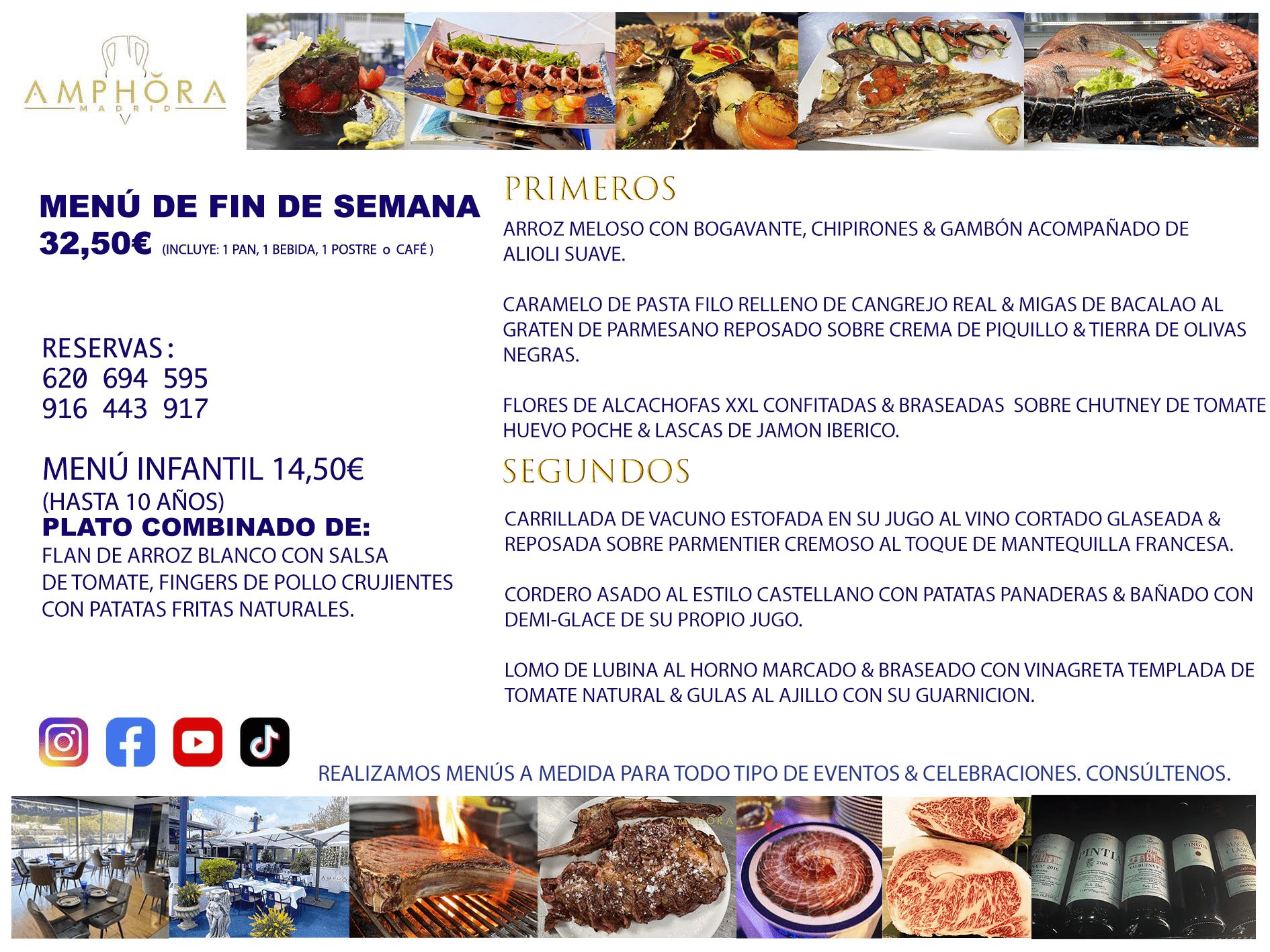 MENÚS FIN DE SEMANA PARA EL SÁBADO 23 Y DOMINGO 24 DE MAYO DE 2026 DÍA DE LA MADRE RESTAURANTE AMPHORA TERRAZA EN ALCORCÓN (DISPONEMOS DE UNA GRAN TERRAZA) Av. Leganés, 54 28923 · Alcorcón · Madrid · España. 91 644 39 17 620 694 595 También realizamos menús especiales a medida personalizados a grupos para todo tipo de eventos, como celebraciones, comidas o cenas de empresas, bautizos, bodas, cumpleaños, cenas o comidas de navidad 2022/2023, etc. Consúltenos o visite nuestras excelentes y amplias instalaciones y les prepararemos el menú más ajustado a sus necesidades y presupuesto. #RestaurantesEventos #RestaurantesMenúsCelebraciones #RestaurantesSalonesBodasBautizosComuniones #MenúsEspecialesparaEventosAlcorcón #MenúsCelebracionesAlcorcón #RestaurantesSalonesMenúsEspecialesGrupos #RestaurantesMenúsCumpleaños #ComidasCenasEmpresasAlcorcón #MenúsparaCenasComidasEventosEmpresasMadrid #MejoresTerrazasMadrid #MejorTerrazaAlcorcónMadrid #PresupuestosMenúsBodasComunionesBautizosAlcorcón #RestaurantesSecretosconEncantoMadrid #RestaurantesMenúsCenasComidasGruposEmpresasNavidadesAlcorcon #SalonesComidasCenasEmpresasAlcorcón #MenúsEventos #MenúsBodas #MenúsComuniones #MenúsCumpleaños #MenúsBautizos #MenúsEventosAlcorcón #MenúsBodasAlcorcón #MenúsComunionesAlcorcón #MenúsCumpleañosAlcorcón #MenúsBautizosAlcorcón #MenúsNavidadAlcorcón #MenúsComidasNavidad #MenúsCenasNavidad #SalonesEventosAlcorcón RESTAURANTES ALCORCÓN CELEBRACIONES EVENTOS CUMPLEAÑOS BODAS COMUNIONES BAUTIZOS, MENÚS ESPECIALES A MEDIDA PARA REUNIONES FAMILIARES EVENTOS CELEBRACIONES BODAS COMUNIONES BAUTIZOS EN ALCORCÓN, RESTAURANTES SALONES GRUPOS COMIDAS CENAS EN ALCORCÓN, RESTAURANTES COMIDAS CENAS EMPRESA ALCORCÓN MADRID, MEJORES TERRAZAS ALCORCÓN, MEJOR TERRAZA ALCORCÓN, RESTAURANTES SECRETOS CON ENCANTO EN MADRID, RESTAURANTES MENUS GRUPOS ESPECIALES COMIDAS CENAS EMPRESAS NAVIDADES ALCORCÓN, CONSÚLTE NUESTROS MENÚS A MEDIDA PARA EVENTOS - REALIZAMOS MENÚS A MEDIDA PARA BODAS, COMUNIONES, BAUTIZOS, CUMPLEAÑOS, CENAS COMIDAS DE EMPRESAS, ETC - NUESTRO RESTAURANTE DIPONE DE UNA EXTRAORDINARIA TERRAZA PARA TODO TIPO DE EVENTOS - NUESTROS SALONES INTERIORES SE ADAPTAN A TODO DE EVENTOS, YA SEAN PARTICULARES COMO DE EMPRESAS - RESTAURANTE PREPARADO PARA TODO TIPO DE EVENTOS DE CLIENTES DE LA ZONA SUR SUROESTE DE MADRID COMO ALCORCÓN MÓSTOLES FUENLABRADA VILLAVICIOSA DE ODÓN POZUELO DE ALARCÓN GETAFE LAS ROZAS MAJADAHONDA - UNO DE LOS MEJORES RESTAURANTES DE MADRID PARA COMER O CENAR A LA CARTA O CON NUESTROS MENÚS - CELEBRE CON NOSOTROS SUS REUNIONES FAMILIARES CUMPLEAÑOS BAUTIZOS COMUNIONES BODAS PRESENTACIONES ETC. PUES SERÁN UN ÉXITO - MEJORES RESTAURANTES SALONES CELEBRACIONES EN ALCORCÓN -RESTAURANTES MENUS GRUPOS COMIDAS CENAS REUNIONES EMPRESAS NAVIDADES 2022 2023 ALCORCÓN ZONA SUR MADRID.