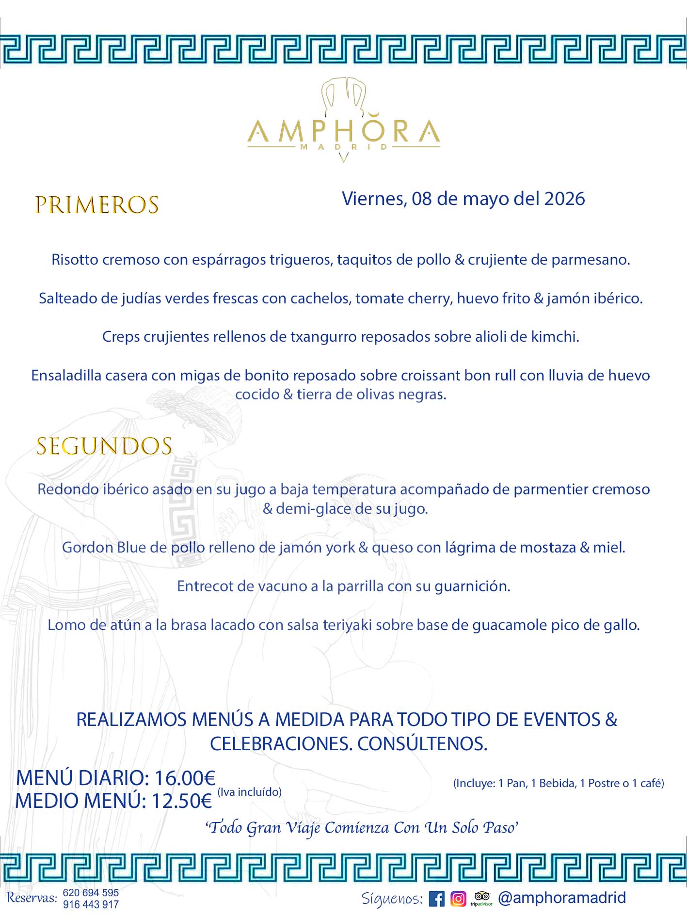 MENÚS DEL DÍA ALCORCÓN MENÚ DEL VIERNES 8 DE MAYO DE DE 2026 MENÚS DIARIOS MEJORES MENÚS RESTAURANTES ALCORCÓN RESTAURANTE AMPHORA TERRAZA EN ALCORCÓN (DISPONEMOS DE UNA GRAN TERRAZA) Av. Leganés, 54 28923 · Alcorcón · Madrid · España. 91 644 39 17 620 694 595 También realizamos menús especiales a medida personalizados a grupos para todo tipo de eventos, como celebraciones, comidas o cenas de empresas, bautizos, bodas, cumpleaños, cenas o comidas de navidad 2023 2024, etc. Consúltenos o visite nuestras excelentes y amplias instalaciones y les prepararemos el menú más ajustado a sus necesidades y presupuesto. #RestaurantesEventos #RestaurantesMenúsCelebraciones #RestaurantesSalonesBodasBautizosComuniones #MenúsEspecialesparaEventosAlcorcón #MenúsCelebracionesAlcorcón #RestaurantesSalonesMenúsEspecialesGrupos #RestaurantesMenúsCumpleaños #ComidasCenasEmpresasAlcorcón #MenúsparaCenasComidasEventosEmpresasMadrid #MejoresTerrazasMadrid #MejorTerrazaAlcorcónMadrid #PresupuestosMenúsBodasComunionesBautizosAlcorcón #RestaurantesSecretosconEncantoMadrid #RestaurantesMenúsCenasComidasGruposEmpresasNavidadesAlcorcon #SalonesComidasCenasEmpresasAlcorcón #MenúsEventos #MenúsBodas #MenúsComuniones #MenúsCumpleaños #MenúsBautizos #MenúsEventosAlcorcón #MenúsBodasAlcorcón #MenúsComunionesAlcorcón #MenúsCumpleañosAlcorcón #MenúsBautizosAlcorcón #MenúsNavidadAlcorcón #MenúsComidasNavidad #MenúsCenasNavidad #SalonesEventosAlcorcón RESTAURANTES ALCORCÓN CELEBRACIONES EVENTOS CUMPLEAÑOS BODAS COMUNIONES BAUTIZOS, MENÚS ESPECIALES A MEDIDA PARA REUNIONES FAMILIARES EVENTOS CELEBRACIONES BODAS COMUNIONES BAUTIZOS EN ALCORCÓN, RESTAURANTES SALONES GRUPOS COMIDAS CENAS EN ALCORCÓN, RESTAURANTES COMIDAS CENAS EMPRESA ALCORCÓN MADRID, MEJORES TERRAZAS ALCORCÓN, MEJOR TERRAZA ALCORCÓN, RESTAURANTES SECRETOS CON ENCANTO EN MADRID, RESTAURANTES MENUS GRUPOS ESPECIALES COMIDAS CENAS EMPRESAS NAVIDADES ALCORCÓN, CONSÚLTE NUESTROS MENÚS A MEDIDA PARA EVENTOS - REALIZAMOS MENÚS A MEDIDA PARA BODAS, COMUNIONES, BAUTIZOS, CUMPLEAÑOS, CENAS COMIDAS DE EMPRESAS, ETC - NUESTRO RESTAURANTE DIPONE DE UNA EXTRAORDINARIA TERRAZA PARA TODO TIPO DE EVENTOS - NUESTROS SALONES INTERIORES SE ADAPTAN A TODO DE EVENTOS, YA SEAN PARTICULARES COMO DE EMPRESAS - RESTAURANTE PREPARADO PARA TODO TIPO DE EVENTOS DE CLIENTES DE LA ZONA SUR SUROESTE DE MADRID COMO ALCORCÓN MÓSTOLES FUENLABRADA VILLAVICIOSA DE ODÓN POZUELO DE ALARCÓN GETAFE LAS ROZAS MAJADAHONDA - UNO DE LOS MEJORES RESTAURANTES DE MADRID PARA COMER O CENAR A LA CARTA O CON NUESTROS MENÚS - CELEBRE CON NOSOTROS SUS REUNIONES FAMILIARES CUMPLEAÑOS BAUTIZOS COMUNIONES BODAS PRESENTACIONES ETC. PUES SERÁN UN ÉXITO - MEJORES RESTAURANTES SALONES CELEBRACIONES EN ALCORCÓN -RESTAURANTES MENUS GRUPOS COMIDAS CENAS REUNIONES EMPRESAS NAVIDADES 2024 ALCORCÓN ZONA SUR MADRID.MENÚS DEL DÍA ALCORCÓN DIARIOS MEJORES MENÚS RESTAURANTES ALCORCÓN RESTAURANTE AMPHORA TERRAZA EN ALCORCÓN (DISPONEMOS DE UNA GRAN TERRAZA)