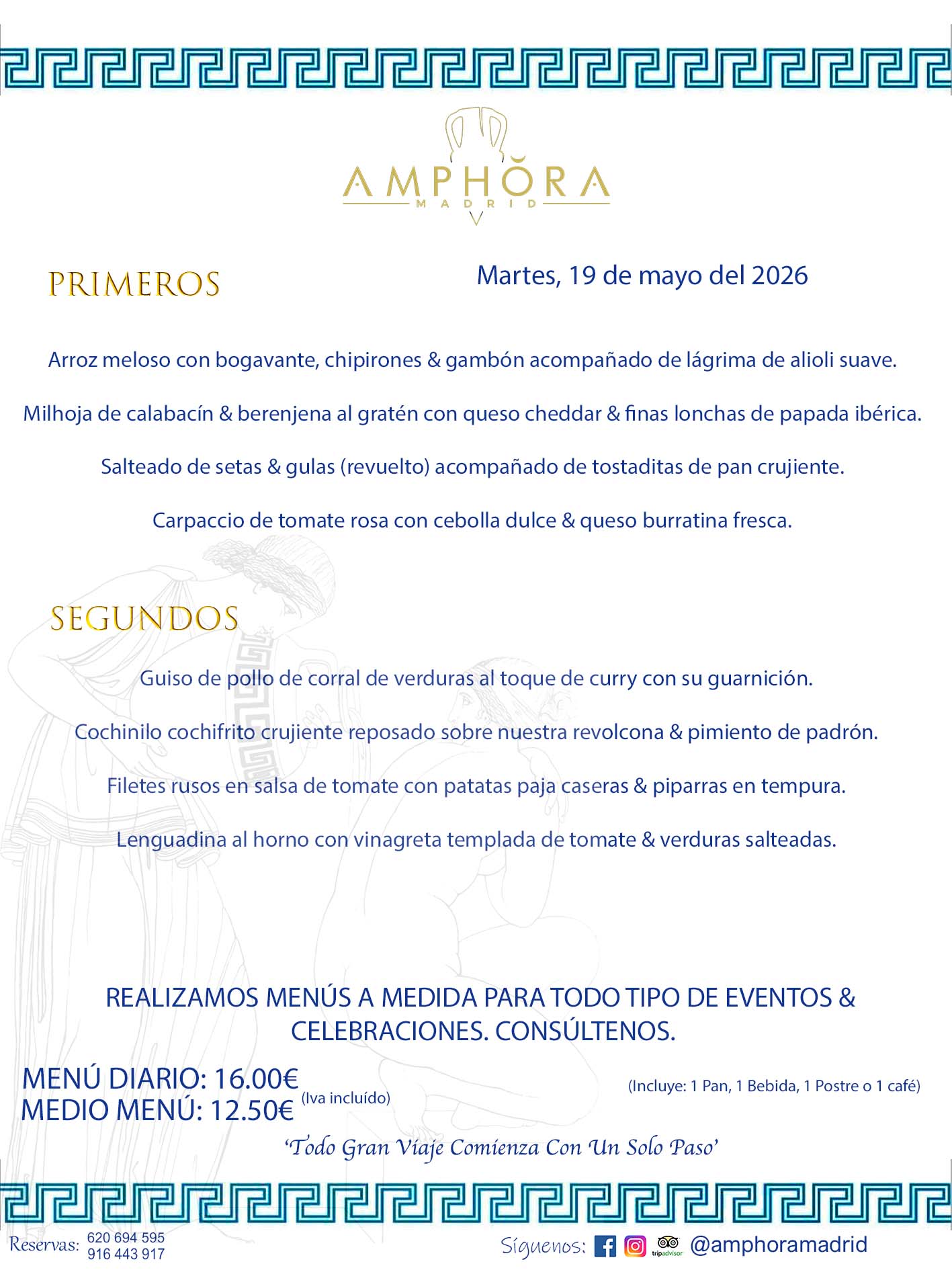 MENÚS DEL DÍA ALCORCÓN MENÚ DEL MARTES 19 DE MAYO DE DE 2026 MENÚS DIARIOS MEJORES MENÚS RESTAURANTES ALCORCÓN RESTAURANTE AMPHORA TERRAZA EN ALCORCÓN (DISPONEMOS DE UNA GRAN TERRAZA) Av. Leganés, 54 28923 · Alcorcón · Madrid · España. 91 644 39 17 620 694 595 También realizamos menús especiales a medida personalizados a grupos para todo tipo de eventos, como celebraciones, comidas o cenas de empresas, bautizos, bodas, cumpleaños, cenas o comidas de navidad 2023 2024, etc. Consúltenos o visite nuestras excelentes y amplias instalaciones y les prepararemos el menú más ajustado a sus necesidades y presupuesto. #RestaurantesEventos #RestaurantesMenúsCelebraciones #RestaurantesSalonesBodasBautizosComuniones #MenúsEspecialesparaEventosAlcorcón #MenúsCelebracionesAlcorcón #RestaurantesSalonesMenúsEspecialesGrupos #RestaurantesMenúsCumpleaños #ComidasCenasEmpresasAlcorcón #MenúsparaCenasComidasEventosEmpresasMadrid #MejoresTerrazasMadrid #MejorTerrazaAlcorcónMadrid #PresupuestosMenúsBodasComunionesBautizosAlcorcón #RestaurantesSecretosconEncantoMadrid #RestaurantesMenúsCenasComidasGruposEmpresasNavidadesAlcorcon #SalonesComidasCenasEmpresasAlcorcón #MenúsEventos #MenúsBodas #MenúsComuniones #MenúsCumpleaños #MenúsBautizos #MenúsEventosAlcorcón #MenúsBodasAlcorcón #MenúsComunionesAlcorcón #MenúsCumpleañosAlcorcón #MenúsBautizosAlcorcón #MenúsNavidadAlcorcón #MenúsComidasNavidad #MenúsCenasNavidad #SalonesEventosAlcorcón RESTAURANTES ALCORCÓN CELEBRACIONES EVENTOS CUMPLEAÑOS BODAS COMUNIONES BAUTIZOS, MENÚS ESPECIALES A MEDIDA PARA REUNIONES FAMILIARES EVENTOS CELEBRACIONES BODAS COMUNIONES BAUTIZOS EN ALCORCÓN, RESTAURANTES SALONES GRUPOS COMIDAS CENAS EN ALCORCÓN, RESTAURANTES COMIDAS CENAS EMPRESA ALCORCÓN MADRID, MEJORES TERRAZAS ALCORCÓN, MEJOR TERRAZA ALCORCÓN, RESTAURANTES SECRETOS CON ENCANTO EN MADRID, RESTAURANTES MENUS GRUPOS ESPECIALES COMIDAS CENAS EMPRESAS NAVIDADES ALCORCÓN, CONSÚLTE NUESTROS MENÚS A MEDIDA PARA EVENTOS - REALIZAMOS MENÚS A MEDIDA PARA BODAS, COMUNIONES, BAUTIZOS, CUMPLEAÑOS, CENAS COMIDAS DE EMPRESAS, ETC - NUESTRO RESTAURANTE DIPONE DE UNA EXTRAORDINARIA TERRAZA PARA TODO TIPO DE EVENTOS - NUESTROS SALONES INTERIORES SE ADAPTAN A TODO DE EVENTOS, YA SEAN PARTICULARES COMO DE EMPRESAS - RESTAURANTE PREPARADO PARA TODO TIPO DE EVENTOS DE CLIENTES DE LA ZONA SUR SUROESTE DE MADRID COMO ALCORCÓN MÓSTOLES FUENLABRADA VILLAVICIOSA DE ODÓN POZUELO DE ALARCÓN GETAFE LAS ROZAS MAJADAHONDA - UNO DE LOS MEJORES RESTAURANTES DE MADRID PARA COMER O CENAR A LA CARTA O CON NUESTROS MENÚS - CELEBRE CON NOSOTROS SUS REUNIONES FAMILIARES CUMPLEAÑOS BAUTIZOS COMUNIONES BODAS PRESENTACIONES ETC. PUES SERÁN UN ÉXITO - MEJORES RESTAURANTES SALONES CELEBRACIONES EN ALCORCÓN -RESTAURANTES MENUS GRUPOS COMIDAS CENAS REUNIONES EMPRESAS NAVIDADES 2024 ALCORCÓN ZONA SUR MADRID.MENÚS DEL DÍA ALCORCÓN DIARIOS MEJORES MENÚS RESTAURANTES ALCORCÓN RESTAURANTE AMPHORA TERRAZA EN ALCORCÓN (DISPONEMOS DE UNA GRAN TERRAZA)